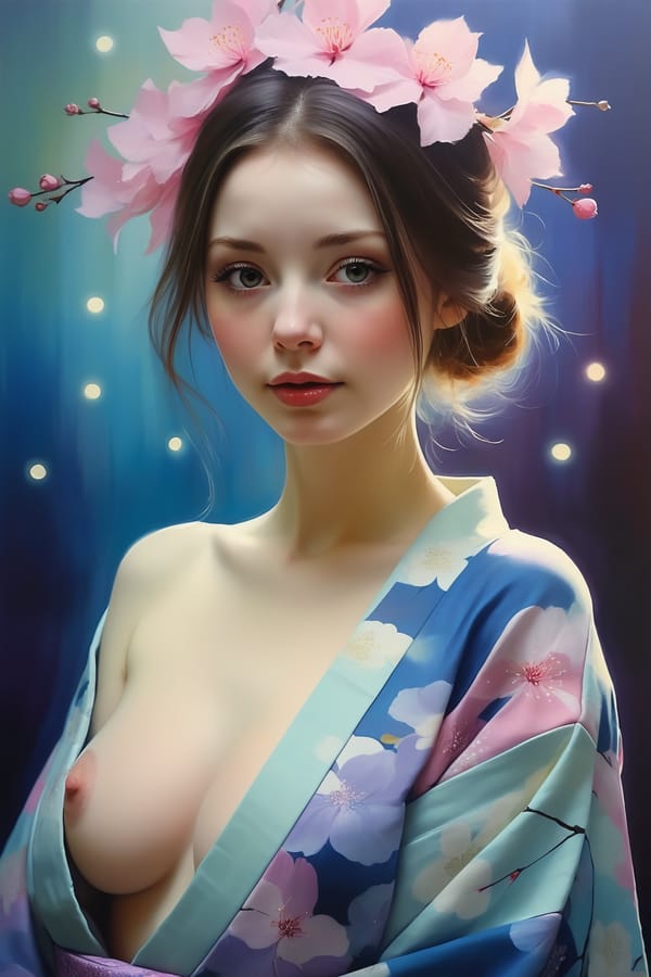 Tags: undefined
(by Artist Dorina Costras:1.3) Beautiful sexy 21 years old woman, vertiginous cleavage, Yukata: Yukata is a casual, lightweight kimono typically worn during summer festivals or at hot springs. It is made of cotton and is more relaxed in design compared to formal kimonos., bokeh. romantic background, god rays. BREAK flying sparkles, (topless:1.8), (2b:0.5)
Negative prompt: watermark,signature badhandv4,watermark,signature
Steps: 36, Sampler: Euler a, CFG scale: 7, Seed: 2235575673, Size: 768x1152, Model hash: c9e3e68f89, Model: juggernautXL_v9Rundiffusionphoto2, Denoising strength: 0.3, Hires upscale: 1.5, Hires steps: 12, Hires upscaler: R-ESRGAN 4x+ Anime6B, Version: v1.7.0
