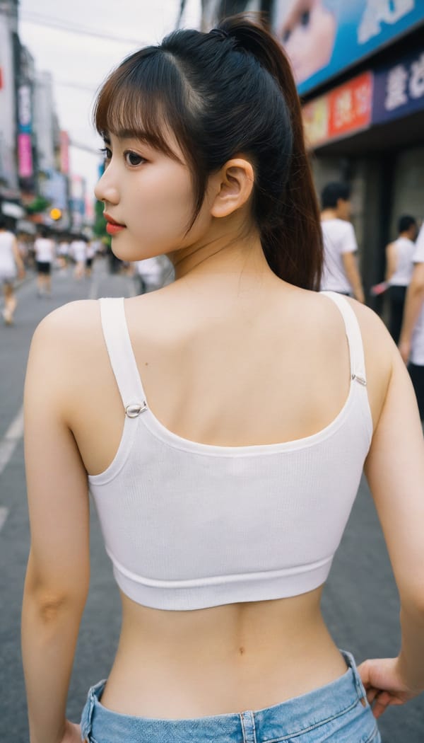 Tags: 21872187, SDXL
{"3": {"inputs": {"seed": 639000422714637, "steps": 32, "cfg": 6.55, "sampler_name": "dpmpp_2m", "scheduler": "karras", "denoise": 1.0, "model": ["27", 0], "positive": ["6", 0], "negative": ["7", 0], "latent_image": ["5", 0]}, "class_type": "KSampler"}, "4": {"inputs": {"ckpt_name": "helloworldxl.safetensors"}, "class_type": "CheckpointLoaderSimple"}, "5": {"inputs": {"width": 768, "height": 1344, "batch_size": 1}, "class_type": "EmptyLatentImage"}, "6": {"inputs": {"text": "26 year old girl, (korean:1.09), (detailed face:1.05), (seductive pose:0.97), (idol:1.05), (cute:0.97), (eyelashes:1.07), (temptress:0.96), (beautiful eyes:1.14), (sexy lips:1.01), (slim:1.06), (double eyelids:1.08), (seductive facial expression:1.11), (blush:0.97), (perky ass:0.98), (exposed ass:0.97), (looking back:0.97), (sexy ass:1.11), (thigh gap:1.03), (white tanktop:1.03), busy street, (natural looking skin:1.01), (candid cinema:1.06), (skin fuzz:1.00), (detailed skin:1.09), (soft lighting:1.05), (portra:1.04), (textured skin:1.02), (RAW:1.07), (film:1.00)", "clip": ["27", 1]}, "class_type": "CLIPTextEncode"}, "7": {"inputs": {"text": "(open mouth:1.13), (twisted:1.11), (watermark:1.08), (bad hands:1.07), (low resolution:1.09), (distorted:1.10), (worst quality:1.05)", "clip": ["27", 1]}, "class_type": "CLIPTextEncode"}, "8": {"inputs": {"samples": ["3", 0], "vae": ["4", 2]}, "class_type": "VAEDecode"}, "25": {"inputs": {"lora_name": "nudify_xl.safetensors", "strength_model": 0.17, "strength_clip": 0.18, "model": ["4", 0], "clip": ["4", 1]}, "class_type": "LoraLoader"}, "26": {"inputs": {"lora_name": "shirtlift_SDXL_v2.safetensors", "strength_model": 0.07, "strength_clip": 0.17, "model": ["25", 0], "clip": ["25", 1]}, "class_type": "LoraLoader"}, "27": {"inputs": {"lora_name": "PerfectEyesXL.safetensors", "strength_model": 0.09, "strength_clip": 0.06, "model": ["26", 0], "clip": ["26", 1]}, "class_type": "LoraLoader"}, "30": {"inputs": {"model_name": "4x_NMKD-Superscale-SP_178000_G.pth"}, "class_type": "UpscaleModelLoader"}, "31": {"inputs": {"upscale_model": ["30", 0], "image": ["8", 0]}, "class_type": "ImageUpscaleWithModel"}, "32": {"inputs": {"upscale_method": "lanczos", "scale_by": 0.5, "image": ["31", 0]}, "class_type": "ImageScaleBy"}, "33": {"inputs": {"pixels": ["32", 0], "vae": ["4", 2]}, "class_type": "VAEEncode"}, "34": {"inputs": {"seed": 639000422714637, "steps": 32, "cfg": 6.55, "sampler_name": "dpmpp_2m", "scheduler": "karras", "denoise": 0.3, "model": ["27", 0], "positive": ["6", 0], "negative": ["7", 0], "latent_image": ["33", 0]}, "class_type": "KSampler"}, "36": {"inputs": {"samples": ["34", 0], "vae": ["4", 2]}, "class_type": "VAEDecode"}, "39": {"inputs": {"filename_prefix": "comfyapi-1733704986647", "images": ["36", 0]}, "class_type": "SaveImage"}}