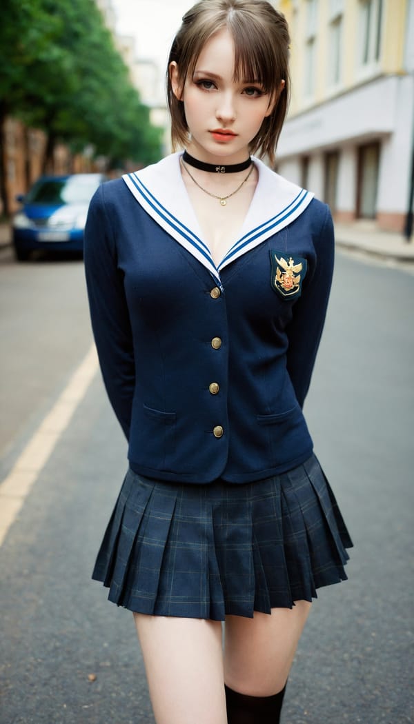 Tags: 21872187, SDXL
{"3": {"inputs": {"seed": 308075481088205, "steps": 64, "cfg": 7.43, "sampler_name": "dpmpp_2m", "scheduler": "karras", "denoise": 1.0, "model": ["27", 0], "positive": ["6", 0], "negative": ["7", 0], "latent_image": ["5", 0]}, "class_type": "KSampler"}, "4": {"inputs": {"ckpt_name": "helloworldxl.safetensors"}, "class_type": "CheckpointLoaderSimple"}, "5": {"inputs": {"width": 768, "height": 1344, "batch_size": 1}, "class_type": "EmptyLatentImage"}, "6": {"inputs": {"text": "28 year old girl, (russian:1.00), (sexy lips:1.14), (detailed face:1.06), (seductive pose:1.04), (slim:1.05), (blush:1.01), (beautiful eyes:1.03), (temptress:0.97), (seductive facial expression:1.02), (pale skin:1.12), (idol:1.05), (double eyelids:0.95), (eyelashes:1.06), (cute:0.96), (in a seductive pose:1.12), (large perky breasts:1.02), (cleavage:1.04), (thigh gap:0.99), (school uniform:1.11), choker, busy street, (soft lighting:1.05), (RAW:1.06), (skin fuzz:1.01), (textured skin:1.04), (portra:1.00), (natural looking skin:1.09), (detailed skin:1.07), (candid cinema:1.07), (film:1.02)", "clip": ["27", 1]}, "class_type": "CLIPTextEncode"}, "7": {"inputs": {"text": "(watermark:1.10), (worst quality:1.11), (distorted:1.11), (low resolution:1.09), (open mouth:1.10), (twisted:1.11), (bad hands:1.06)", "clip": ["27", 1]}, "class_type": "CLIPTextEncode"}, "8": {"inputs": {"samples": ["3", 0], "vae": ["4", 2]}, "class_type": "VAEDecode"}, "25": {"inputs": {"lora_name": "nudify_xl.safetensors", "strength_model": 0.27, "strength_clip": 0.37, "model": ["4", 0], "clip": ["4", 1]}, "class_type": "LoraLoader"}, "26": {"inputs": {"lora_name": "shirtlift_SDXL_v2.safetensors", "strength_model": 0.0, "strength_clip": 0.19, "model": ["25", 0], "clip": ["25", 1]}, "class_type": "LoraLoader"}, "27": {"inputs": {"lora_name": "PerfectEyesXL.safetensors", "strength_model": 0.09, "strength_clip": 0.12, "model": ["26", 0], "clip": ["26", 1]}, "class_type": "LoraLoader"}, "30": {"inputs": {"model_name": "4x_NMKD-Superscale-SP_178000_G.pth"}, "class_type": "UpscaleModelLoader"}, "31": {"inputs": {"upscale_model": ["30", 0], "image": ["8", 0]}, "class_type": "ImageUpscaleWithModel"}, "32": {"inputs": {"upscale_method": "lanczos", "scale_by": 0.5, "image": ["31", 0]}, "class_type": "ImageScaleBy"}, "33": {"inputs": {"pixels": ["32", 0], "vae": ["4", 2]}, "class_type": "VAEEncode"}, "34": {"inputs": {"seed": 308075481088205, "steps": 64, "cfg": 7.43, "sampler_name": "dpmpp_2m", "scheduler": "karras", "denoise": 0.3, "model": ["27", 0], "positive": ["6", 0], "negative": ["7", 0], "latent_image": ["33", 0]}, "class_type": "KSampler"}, "36": {"inputs": {"samples": ["34", 0], "vae": ["4", 2]}, "class_type": "VAEDecode"}, "39": {"inputs": {"filename_prefix": "comfyapi-1732534701180", "images": ["36", 0]}, "class_type": "SaveImage"}}