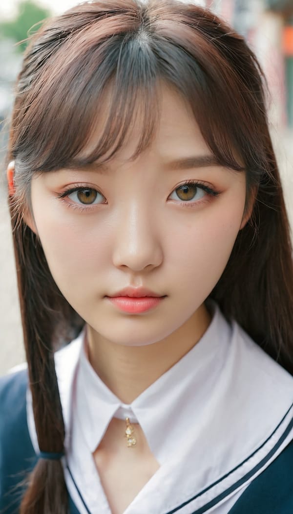 Tags: 21872187, SDXL
{"3": {"inputs": {"seed": 584110493536848, "steps": 64, "cfg": 7.36, "sampler_name": "dpmpp_2m", "scheduler": "karras", "denoise": 1.0, "model": ["27", 0], "positive": ["6", 0], "negative": ["7", 0], "latent_image": ["5", 0]}, "class_type": "KSampler"}, "4": {"inputs": {"ckpt_name": "juggernautxl.safetensors"}, "class_type": "CheckpointLoaderSimple"}, "5": {"inputs": {"width": 768, "height": 1344, "batch_size": 1}, "class_type": "EmptyLatentImage"}, "6": {"inputs": {"text": "20 year old girl, (ukrainian:0.97), (korean:1.09), (detailed face:1.02), (slim:1.14), (cute:1.04), (beautiful eyes:1.12), (temptress:1.13), (sexy lips:0.97), (blush:1.07), (pale skin:1.00), (eyelashes:0.99), (idol:1.11), (double eyelids:1.11), (seductive pose:1.00), (seductive facial expression:1.05), (in a seductive pose:1.12), (large perky breasts:0.99), (cleavage:1.00), (thigh gap:0.97), (school uniform:1.13), choker, busy street, (candid cinema:1.00), (natural looking skin:1.06), (film:1.06), (detailed skin:1.04), (RAW:1.04), (soft lighting:1.06), (portra:1.09), (textured skin:1.00), (skin fuzz:1.01)", "clip": ["27", 1]}, "class_type": "CLIPTextEncode"}, "7": {"inputs": {"text": "(open mouth:1.05), (worst quality:1.06), (watermark:1.13), (twisted:1.10), (distorted:1.08), (bad hands:1.11), (low resolution:1.11)", "clip": ["27", 1]}, "class_type": "CLIPTextEncode"}, "8": {"inputs": {"samples": ["3", 0], "vae": ["4", 2]}, "class_type": "VAEDecode"}, "25": {"inputs": {"lora_name": "nudify_xl.safetensors", "strength_model": 0.14, "strength_clip": 0.05, "model": ["4", 0], "clip": ["4", 1]}, "class_type": "LoraLoader"}, "26": {"inputs": {"lora_name": "shirtlift_SDXL_v2.safetensors", "strength_model": 0.03, "strength_clip": 0.19, "model": ["25", 0], "clip": ["25", 1]}, "class_type": "LoraLoader"}, "27": {"inputs": {"lora_name": "PerfectEyesXL.safetensors", "strength_model": 0.09, "strength_clip": 0.13, "model": ["26", 0], "clip": ["26", 1]}, "class_type": "LoraLoader"}, "30": {"inputs": {"model_name": "4x_NMKD-Superscale-SP_178000_G.pth"}, "class_type": "UpscaleModelLoader"}, "31": {"inputs": {"upscale_model": ["30", 0], "image": ["8", 0]}, "class_type": "ImageUpscaleWithModel"}, "32": {"inputs": {"upscale_method": "lanczos", "scale_by": 0.5, "image": ["31", 0]}, "class_type": "ImageScaleBy"}, "33": {"inputs": {"pixels": ["32", 0], "vae": ["4", 2]}, "class_type": "VAEEncode"}, "34": {"inputs": {"seed": 584110493536848, "steps": 64, "cfg": 7.36, "sampler_name": "dpmpp_2m", "scheduler": "karras", "denoise": 0.3, "model": ["27", 0], "positive": ["6", 0], "negative": ["7", 0], "latent_image": ["33", 0]}, "class_type": "KSampler"}, "36": {"inputs": {"samples": ["34", 0], "vae": ["4", 2]}, "class_type": "VAEDecode"}, "39": {"inputs": {"filename_prefix": "comfyapi-1725978489157", "images": ["36", 0]}, "class_type": "SaveImage"}}