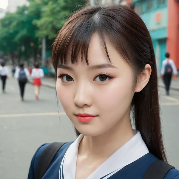 Tags: 21872187, SDXL
{"3": {"inputs": {"seed": 837833718139069, "steps": 32, "cfg": 5.81, "sampler_name": "dpmpp_2m", "scheduler": "karras", "denoise": 1.0, "model": ["27", 0], "positive": ["6", 0], "negative": ["7", 0], "latent_image": ["5", 0]}, "class_type": "KSampler"}, "4": {"inputs": {"ckpt_name": "juggernautXL_v8Rundiffusion.safetensors"}, "class_type": "CheckpointLoaderSimple"}, "5": {"inputs": {"width": 1024, "height": 1024, "batch_size": 1}, "class_type": "EmptyLatentImage"}, "6": {"inputs": {"text": "28 year old girl, (chinese:1.05), (russian:1.13), (cute:1.04), (double eyelids:1.13), (blush:1.10), (idol:1.10), (sexy lips:1.00), (temptress:1.02), (slim:1.11), (pale skin:0.97), (beautiful eyes:0.95), (eyelashes:1.08), (seductive pose:1.09), (detailed face:1.07), (seductive facial expression:0.99), (perky ass:0.96), (exposed ass:0.98), (looking back:1.12), (sexy ass:1.01), (thigh gap:1.13), (school uniform:1.09), choker, busy street, (natural looking skin:1.00), (candid cinema:1.08), (detailed skin:1.03), (film:1.06), (portra:1.04), (skin fuzz:1.00), (textured skin:1.05), (soft lighting:1.00), (RAW:1.05)", "clip": ["27", 1]}, "class_type": "CLIPTextEncode"}, "7": {"inputs": {"text": "(twisted:1.13), (open mouth:1.10), (distorted:1.06), (low resolution:1.05), (bad hands:1.10), (watermark:1.06), (worst quality:1.11)", "clip": ["27", 1]}, "class_type": "CLIPTextEncode"}, "8": {"inputs": {"samples": ["3", 0], "vae": ["4", 2]}, "class_type": "VAEDecode"}, "25": {"inputs": {"lora_name": "nudify_xl.safetensors", "strength_model": 0.0, "strength_clip": 0.3, "model": ["4", 0], "clip": ["4", 1]}, "class_type": "LoraLoader"}, "26": {"inputs": {"lora_name": "shirtlift_SDXL_v2.safetensors", "strength_model": 0.14, "strength_clip": 0.01, "model": ["25", 0], "clip": ["25", 1]}, "class_type": "LoraLoader"}, "27": {"inputs": {"lora_name": "PerfectEyesXL.safetensors", "strength_model": 0.1, "strength_clip": 0.12, "model": ["26", 0], "clip": ["26", 1]}, "class_type": "LoraLoader"}, "30": {"inputs": {"model_name": "4x_NMKD-Superscale-SP_178000_G.pth"}, "class_type": "UpscaleModelLoader"}, "31": {"inputs": {"upscale_model": ["30", 0], "image": ["8", 0]}, "class_type": "ImageUpscaleWithModel"}, "32": {"inputs": {"upscale_method": "lanczos", "scale_by": 0.5, "image": ["31", 0]}, "class_type": "ImageScaleBy"}, "33": {"inputs": {"pixels": ["32", 0], "vae": ["4", 2]}, "class_type": "VAEEncode"}, "34": {"inputs": {"seed": 837833718139069, "steps": 32, "cfg": 5.81, "sampler_name": "dpmpp_2m", "scheduler": "karras", "denoise": 0.3, "model": ["27", 0], "positive": ["6", 0], "negative": ["7", 0], "latent_image": ["33", 0]}, "class_type": "KSampler"}, "36": {"inputs": {"samples": ["34", 0], "vae": ["4", 2]}, "class_type": "VAEDecode"}, "39": {"inputs": {"filename_prefix": "comfyapi-1707650486332", "images": ["36", 0]}, "class_type": "SaveImage"}}