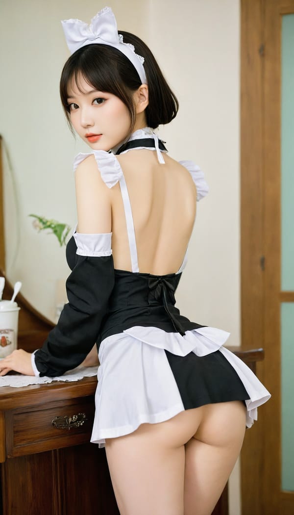 Tags: 21872187, SDXL
{"3": {"inputs": {"seed": 955272558182288, "steps": 32, "cfg": 5.7, "sampler_name": "dpmpp_2m", "scheduler": "karras", "denoise": 1.0, "model": ["27", 0], "positive": ["6", 0], "negative": ["7", 0], "latent_image": ["5", 0]}, "class_type": "KSampler"}, "4": {"inputs": {"ckpt_name": "helloworldxl.safetensors"}, "class_type": "CheckpointLoaderSimple"}, "5": {"inputs": {"width": 768, "height": 1344, "batch_size": 1}, "class_type": "EmptyLatentImage"}, "6": {"inputs": {"text": "27 year old girl, (taiwanese:1.11), (russian:1.05), (ukrainian:0.98), (chinese:1.14), (pale skin:1.08), (slim:0.98), (eyelashes:1.08), (blush:1.03), (double eyelids:1.05), (sexy lips:0.99), (seductive pose:1.06), (seductive facial expression:1.10), (temptress:1.06), (beautiful eyes:1.07), (cute:1.12), (detailed face:0.97), (on all fours:1.14), (spreading ass cheeks:1.08), (from behind:1.10), (backboob:1.11), in a (skimpy maid costume:1.05) working at a maid cafe, choker, bowtie, headband, pleated skirt, (skin fuzz:1.07), (portra:1.05), (soft lighting:1.04), (detailed skin:1.06), (natural looking skin:1.07), (film:1.09), (RAW:1.05), (candid cinema:1.09), (textured skin:1.07)", "clip": ["27", 1]}, "class_type": "CLIPTextEncode"}, "7": {"inputs": {"text": "(watermark:1.09), (twisted:1.14), (low resolution:1.05), (distorted:1.07), (open mouth:1.14), (worst quality:1.08), (bad hands:1.07)", "clip": ["27", 1]}, "class_type": "CLIPTextEncode"}, "8": {"inputs": {"samples": ["3", 0], "vae": ["4", 2]}, "class_type": "VAEDecode"}, "25": {"inputs": {"lora_name": "nudify_xl.safetensors", "strength_model": 0.08, "strength_clip": 0.39, "model": ["4", 0], "clip": ["4", 1]}, "class_type": "LoraLoader"}, "26": {"inputs": {"lora_name": "shirtlift_SDXL_v2.safetensors", "strength_model": 0.18, "strength_clip": 0.06, "model": ["25", 0], "clip": ["25", 1]}, "class_type": "LoraLoader"}, "27": {"inputs": {"lora_name": "PerfectEyesXL.safetensors", "strength_model": 0.04, "strength_clip": 0.07, "model": ["26", 0], "clip": ["26", 1]}, "class_type": "LoraLoader"}, "30": {"inputs": {"model_name": "4x_NMKD-Superscale-SP_178000_G.pth"}, "class_type": "UpscaleModelLoader"}, "31": {"inputs": {"upscale_model": ["30", 0], "image": ["8", 0]}, "class_type": "ImageUpscaleWithModel"}, "32": {"inputs": {"upscale_method": "lanczos", "scale_by": 0.5, "image": ["31", 0]}, "class_type": "ImageScaleBy"}, "33": {"inputs": {"pixels": ["32", 0], "vae": ["4", 2]}, "class_type": "VAEEncode"}, "34": {"inputs": {"seed": 955272558182288, "steps": 32, "cfg": 5.7, "sampler_name": "dpmpp_2m", "scheduler": "karras", "denoise": 0.3, "model": ["27", 0], "positive": ["6", 0], "negative": ["7", 0], "latent_image": ["33", 0]}, "class_type": "KSampler"}, "36": {"inputs": {"samples": ["34", 0], "vae": ["4", 2]}, "class_type": "VAEDecode"}, "39": {"inputs": {"filename_prefix": "comfyapi-1732491058649", "images": ["36", 0]}, "class_type": "SaveImage"}}