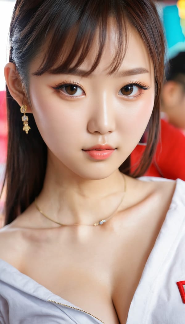 Tags: 21872187, SDXL
{"3": {"inputs": {"seed": 512704923804660, "steps": 64, "cfg": 7.2, "sampler_name": "dpmpp_2m", "scheduler": "karras", "denoise": 1.0, "model": ["27", 0], "positive": ["6", 0], "negative": ["7", 0], "latent_image": ["5", 0]}, "class_type": "KSampler"}, "4": {"inputs": {"ckpt_name": "juggernautxl.safetensors"}, "class_type": "CheckpointLoaderSimple"}, "5": {"inputs": {"width": 768, "height": 1344, "batch_size": 1}, "class_type": "EmptyLatentImage"}, "6": {"inputs": {"text": "20 year old girl, (taiwanese:1.00), (temptress:1.03), (seductive pose:1.05), (eyelashes:1.06), (sexy lips:1.05), (seductive facial expression:1.12), (detailed face:1.08), (blush:1.02), (pale skin:1.11), (double eyelids:1.04), (beautiful eyes:1.11), (slim:1.05), (idol:1.03), (cute:0.95), (in a seductive pose:1.14), (large perky breasts:1.09), (cleavage:1.01), (thigh gap:1.13), (school uniform:1.04), choker, busy street, (portra:1.04), (skin fuzz:1.06), (film:1.05), (RAW:1.08), (detailed skin:1.02), (textured skin:1.08), (soft lighting:1.04), (natural looking skin:1.00), (candid cinema:1.09)", "clip": ["27", 1]}, "class_type": "CLIPTextEncode"}, "7": {"inputs": {"text": "(watermark:1.06), (distorted:1.12), (worst quality:1.12), (bad hands:1.07), (twisted:1.05), (open mouth:1.12)", "clip": ["27", 1]}, "class_type": "CLIPTextEncode"}, "8": {"inputs": {"samples": ["3", 0], "vae": ["4", 2]}, "class_type": "VAEDecode"}, "25": {"inputs": {"lora_name": "nudify_xl.safetensors", "strength_model": 0.13, "strength_clip": 0.05, "model": ["4", 0], "clip": ["4", 1]}, "class_type": "LoraLoader"}, "26": {"inputs": {"lora_name": "shirtlift_SDXL_v2.safetensors", "strength_model": 0.18, "strength_clip": 0.03, "model": ["25", 0], "clip": ["25", 1]}, "class_type": "LoraLoader"}, "27": {"inputs": {"lora_name": "PerfectEyesXL.safetensors", "strength_model": 0.06, "strength_clip": 0.07, "model": ["26", 0], "clip": ["26", 1]}, "class_type": "LoraLoader"}, "30": {"inputs": {"model_name": "4x_NMKD-Superscale-SP_178000_G.pth"}, "class_type": "UpscaleModelLoader"}, "31": {"inputs": {"upscale_model": ["30", 0], "image": ["8", 0]}, "class_type": "ImageUpscaleWithModel"}, "32": {"inputs": {"upscale_method": "lanczos", "scale_by": 0.5, "image": ["31", 0]}, "class_type": "ImageScaleBy"}, "33": {"inputs": {"pixels": ["32", 0], "vae": ["4", 2]}, "class_type": "VAEEncode"}, "34": {"inputs": {"seed": 512704923804660, "steps": 64, "cfg": 7.2, "sampler_name": "dpmpp_2m", "scheduler": "karras", "denoise": 0.3, "model": ["27", 0], "positive": ["6", 0], "negative": ["7", 0], "latent_image": ["33", 0]}, "class_type": "KSampler"}, "36": {"inputs": {"samples": ["34", 0], "vae": ["4", 2]}, "class_type": "VAEDecode"}, "39": {"inputs": {"filename_prefix": "comfyapi-1728130218764", "images": ["36", 0]}, "class_type": "SaveImage"}}