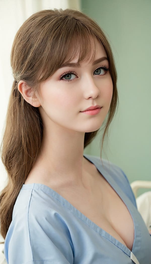 Tags: 21872187, SDXL
{"3": {"inputs": {"seed": 598959223627399, "steps": 32, "cfg": 5.44, "sampler_name": "dpmpp_2m", "scheduler": "karras", "denoise": 1.0, "model": ["27", 0], "positive": ["6", 0], "negative": ["7", 0], "latent_image": ["5", 0]}, "class_type": "KSampler"}, "4": {"inputs": {"ckpt_name": "juggernautXL_v8Rundiffusion.safetensors"}, "class_type": "CheckpointLoaderSimple"}, "5": {"inputs": {"width": 768, "height": 1344, "batch_size": 1}, "class_type": "EmptyLatentImage"}, "6": {"inputs": {"text": "22 year old girl, (detailed face:1.03), (temptress:1.06), (cute:1.14), (sexy lips:1.01), (eyelashes:0.96), (seductive facial expression:1.01), (blush:1.05), (beautiful eyes:1.10), (pale skin:1.06), (seductive pose:1.08), (slim:1.11), (double eyelids:0.97), (in a seductive pose:1.00), (large perky breasts:1.02), (cleavage:1.05), (thigh gap:1.10), (nurse in uniform:1.06) working in a hospital ward, (detailed skin:1.01), (skin fuzz:1.03), (textured skin:1.02), (portra:1.05), (soft lighting:1.01), (natural looking skin:1.01), (candid cinema:1.09), (RAW:1.07), (film:1.01)", "clip": ["27", 1]}, "class_type": "CLIPTextEncode"}, "7": {"inputs": {"text": "(open mouth:1.10), (bad hands:1.13), (low resolution:1.05), (worst quality:1.11), (twisted:1.09), (distorted:1.13), (watermark:1.08)", "clip": ["27", 1]}, "class_type": "CLIPTextEncode"}, "8": {"inputs": {"samples": ["3", 0], "vae": ["4", 2]}, "class_type": "VAEDecode"}, "25": {"inputs": {"lora_name": "nudify_xl.safetensors", "strength_model": 0.07, "strength_clip": 0.27, "model": ["4", 0], "clip": ["4", 1]}, "class_type": "LoraLoader"}, "26": {"inputs": {"lora_name": "shirtlift_SDXL_v2.safetensors", "strength_model": 0.09, "strength_clip": 0.14, "model": ["25", 0], "clip": ["25", 1]}, "class_type": "LoraLoader"}, "27": {"inputs": {"lora_name": "PerfectEyesXL.safetensors", "strength_model": 0.18, "strength_clip": 0.12, "model": ["26", 0], "clip": ["26", 1]}, "class_type": "LoraLoader"}, "30": {"inputs": {"model_name": "4x_NMKD-Superscale-SP_178000_G.pth"}, "class_type": "UpscaleModelLoader"}, "31": {"inputs": {"upscale_model": ["30", 0], "image": ["8", 0]}, "class_type": "ImageUpscaleWithModel"}, "32": {"inputs": {"upscale_method": "lanczos", "scale_by": 0.5, "image": ["31", 0]}, "class_type": "ImageScaleBy"}, "33": {"inputs": {"pixels": ["32", 0], "vae": ["4", 2]}, "class_type": "VAEEncode"}, "34": {"inputs": {"seed": 598959223627399, "steps": 32, "cfg": 5.44, "sampler_name": "dpmpp_2m", "scheduler": "karras", "denoise": 0.3, "model": ["27", 0], "positive": ["6", 0], "negative": ["7", 0], "latent_image": ["33", 0]}, "class_type": "KSampler"}, "36": {"inputs": {"samples": ["34", 0], "vae": ["4", 2]}, "class_type": "VAEDecode"}, "39": {"inputs": {"filename_prefix": "comfyapi-1707308356483", "images": ["36", 0]}, "class_type": "SaveImage"}}