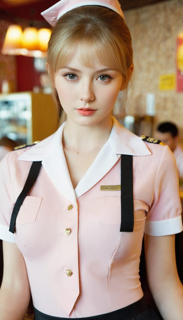 Tags: 21872187, SDXL
{"3": {"inputs": {"seed": 227860888496507, "steps": 64, "cfg": 6.76, "sampler_name": "dpmpp_2m", "scheduler": "karras", "denoise": 1.0, "model": ["27", 0], "positive": ["6", 0], "negative": ["7", 0], "latent_image": ["5", 0]}, "class_type": "KSampler"}, "4": {"inputs": {"ckpt_name": "leosamsHelloworldSDXL_helloworldSDXL32DPO.safetensors"}, "class_type": "CheckpointLoaderSimple"}, "5": {"inputs": {"width": 768, "height": 1344, "batch_size": 1}, "class_type": "EmptyLatentImage"}, "6": {"inputs": {"text": "25 year old girl, (russian:1.06), (detailed face:1.08), (sexy lips:1.09), (idol:1.06), (slim:1.02), (eyelashes:1.11), (cute:1.05), (beautiful eyes:1.04), (blush:1.10), (temptress:1.04), (double eyelids:1.13), (seductive facial expression:0.98), (pale skin:1.14), (in a seductive pose:1.06), (large perky breasts:1.03), (cleavage:1.03), (thigh gap:0.97), (a waitress in uniform:1.10) working at a restaurant, (RAW:1.09), (portra:1.04), (candid cinema:1.04), (soft lighting:1.05), (textured skin:1.00), (detailed skin:1.09), (natural looking skin:1.02), (film:1.07), (skin fuzz:1.08)", "clip": ["27", 1]}, "class_type": "CLIPTextEncode"}, "7": {"inputs": {"text": "(twisted:1.06), (open mouth:1.11), (distorted:1.09), (low resolution:1.11), (bad hands:1.14), (watermark:1.07), (worst quality:1.05)", "clip": ["27", 1]}, "class_type": "CLIPTextEncode"}, "8": {"inputs": {"samples": ["3", 0], "vae": ["4", 2]}, "class_type": "VAEDecode"}, "25": {"inputs": {"lora_name": "nudify_xl.safetensors", "strength_model": 0.18, "strength_clip": 0.13, "model": ["4", 0], "clip": ["4", 1]}, "class_type": "LoraLoader"}, "26": {"inputs": {"lora_name": "shirtlift_SDXL_v2.safetensors", "strength_model": 0.16, "strength_clip": 0.08, "model": ["25", 0], "clip": ["25", 1]}, "class_type": "LoraLoader"}, "27": {"inputs": {"lora_name": "PerfectEyesXL.safetensors", "strength_model": 0.17, "strength_clip": 0.19, "model": ["26", 0], "clip": ["26", 1]}, "class_type": "LoraLoader"}, "30": {"inputs": {"model_name": "4x_NMKD-Superscale-SP_178000_G.pth"}, "class_type": "UpscaleModelLoader"}, "31": {"inputs": {"upscale_model": ["30", 0], "image": ["8", 0]}, "class_type": "ImageUpscaleWithModel"}, "32": {"inputs": {"upscale_method": "lanczos", "scale_by": 0.5, "image": ["31", 0]}, "class_type": "ImageScaleBy"}, "33": {"inputs": {"pixels": ["32", 0], "vae": ["4", 2]}, "class_type": "VAEEncode"}, "34": {"inputs": {"seed": 227860888496507, "steps": 64, "cfg": 6.76, "sampler_name": "dpmpp_2m", "scheduler": "karras", "denoise": 0.3, "model": ["27", 0], "positive": ["6", 0], "negative": ["7", 0], "latent_image": ["33", 0]}, "class_type": "KSampler"}, "36": {"inputs": {"samples": ["34", 0], "vae": ["4", 2]}, "class_type": "VAEDecode"}, "39": {"inputs": {"filename_prefix": "comfyapi-1707964454338", "images": ["36", 0]}, "class_type": "SaveImage"}}