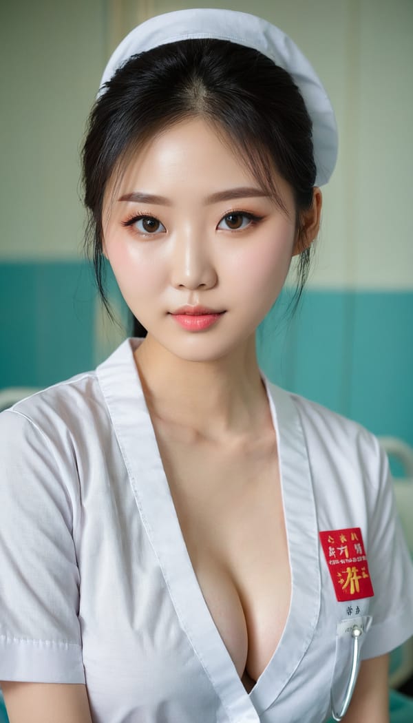 Tags: 21872187, SDXL
{"3": {"inputs": {"seed": 461979608663241, "steps": 32, "cfg": 7.2, "sampler_name": "dpmpp_2m", "scheduler": "karras", "denoise": 1.0, "model": ["27", 0], "positive": ["6", 0], "negative": ["7", 0], "latent_image": ["5", 0]}, "class_type": "KSampler"}, "4": {"inputs": {"ckpt_name": "juggernautxl.safetensors"}, "class_type": "CheckpointLoaderSimple"}, "5": {"inputs": {"width": 768, "height": 1344, "batch_size": 1}, "class_type": "EmptyLatentImage"}, "6": {"inputs": {"text": "24 year old girl, (chinese:1.11), (taiwanese:1.11), (blush:1.08), (sexy lips:0.96), (seductive pose:0.96), (seductive facial expression:1.12), (beautiful eyes:1.12), (temptress:1.05), (eyelashes:0.95), (idol:0.98), (pale skin:1.03), (slim:1.13), (double eyelids:1.11), (detailed face:1.03), (in a seductive pose:1.07), (large perky breasts:0.97), (cleavage:1.01), (thigh gap:1.09), (nurse in uniform:1.05) working in a hospital ward, (textured skin:1.01), (film:1.08), (detailed skin:1.01), (skin fuzz:1.01), (portra:1.09), (natural looking skin:1.09), (RAW:1.07), (soft lighting:1.06), (candid cinema:1.01)", "clip": ["27", 1]}, "class_type": "CLIPTextEncode"}, "7": {"inputs": {"text": "(distorted:1.11), (watermark:1.06), (bad hands:1.12), (low resolution:1.08), (twisted:1.12), (open mouth:1.13), (worst quality:1.12)", "clip": ["27", 1]}, "class_type": "CLIPTextEncode"}, "8": {"inputs": {"samples": ["3", 0], "vae": ["4", 2]}, "class_type": "VAEDecode"}, "25": {"inputs": {"lora_name": "nudify_xl.safetensors", "strength_model": 0.13, "strength_clip": 0.3, "model": ["4", 0], "clip": ["4", 1]}, "class_type": "LoraLoader"}, "26": {"inputs": {"lora_name": "shirtlift_SDXL_v2.safetensors", "strength_model": 0.08, "strength_clip": 0.02, "model": ["25", 0], "clip": ["25", 1]}, "class_type": "LoraLoader"}, "27": {"inputs": {"lora_name": "PerfectEyesXL.safetensors", "strength_model": 0.01, "strength_clip": 0.18, "model": ["26", 0], "clip": ["26", 1]}, "class_type": "LoraLoader"}, "30": {"inputs": {"model_name": "4x_NMKD-Superscale-SP_178000_G.pth"}, "class_type": "UpscaleModelLoader"}, "31": {"inputs": {"upscale_model": ["30", 0], "image": ["8", 0]}, "class_type": "ImageUpscaleWithModel"}, "32": {"inputs": {"upscale_method": "lanczos", "scale_by": 0.5, "image": ["31", 0]}, "class_type": "ImageScaleBy"}, "33": {"inputs": {"pixels": ["32", 0], "vae": ["4", 2]}, "class_type": "VAEEncode"}, "34": {"inputs": {"seed": 461979608663241, "steps": 32, "cfg": 7.2, "sampler_name": "dpmpp_2m", "scheduler": "karras", "denoise": 0.3, "model": ["27", 0], "positive": ["6", 0], "negative": ["7", 0], "latent_image": ["33", 0]}, "class_type": "KSampler"}, "36": {"inputs": {"samples": ["34", 0], "vae": ["4", 2]}, "class_type": "VAEDecode"}, "39": {"inputs": {"filename_prefix": "comfyapi-1716754927787", "images": ["36", 0]}, "class_type": "SaveImage"}}