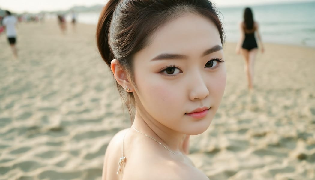 Tags: 21872187, SDXL
{"3": {"inputs": {"seed": 212660185528372, "steps": 32, "cfg": 6.92, "sampler_name": "dpmpp_2m", "scheduler": "karras", "denoise": 1.0, "model": ["27", 0], "positive": ["6", 0], "negative": ["7", 0], "latent_image": ["5", 0]}, "class_type": "KSampler"}, "4": {"inputs": {"ckpt_name": "juggernautXL_v8Rundiffusion.safetensors"}, "class_type": "CheckpointLoaderSimple"}, "5": {"inputs": {"width": 1344, "height": 768, "batch_size": 1}, "class_type": "EmptyLatentImage"}, "6": {"inputs": {"text": "18 year old girl, (korean:1.10), (temptress:1.03), (beautiful eyes:0.95), (cute:1.14), (double eyelids:1.03), (eyelashes:1.13), (slim:1.06), (pale skin:0.98), (seductive pose:0.98), (detailed face:1.12), (sexy lips:0.96), (blush:0.95), (perky ass:0.95), (exposed ass:1.09), (looking back:1.10), (sexy ass:1.09), (thigh gap:0.99), strolling (nude:1.04) at a beach, (detailed skin:1.02), (candid cinema:1.03), (natural looking skin:1.01), (RAW:1.04), (textured skin:1.02), (portra:1.05), (skin fuzz:1.06), (film:1.08), (soft lighting:1.03)", "clip": ["27", 1]}, "class_type": "CLIPTextEncode"}, "7": {"inputs": {"text": "(open mouth:1.08), (bad hands:1.14), (low resolution:1.06), (worst quality:1.05), (distorted:1.14), (twisted:1.11), (watermark:1.07)", "clip": ["27", 1]}, "class_type": "CLIPTextEncode"}, "8": {"inputs": {"samples": ["3", 0], "vae": ["4", 2]}, "class_type": "VAEDecode"}, "25": {"inputs": {"lora_name": "nudify_xl.safetensors", "strength_model": 0.22, "strength_clip": 0.2, "model": ["4", 0], "clip": ["4", 1]}, "class_type": "LoraLoader"}, "26": {"inputs": {"lora_name": "shirtlift_SDXL_v2.safetensors", "strength_model": 0.08, "strength_clip": 0.02, "model": ["25", 0], "clip": ["25", 1]}, "class_type": "LoraLoader"}, "27": {"inputs": {"lora_name": "PerfectEyesXL.safetensors", "strength_model": 0.19, "strength_clip": 0.05, "model": ["26", 0], "clip": ["26", 1]}, "class_type": "LoraLoader"}, "30": {"inputs": {"model_name": "4x_NMKD-Superscale-SP_178000_G.pth"}, "class_type": "UpscaleModelLoader"}, "31": {"inputs": {"upscale_model": ["30", 0], "image": ["8", 0]}, "class_type": "ImageUpscaleWithModel"}, "32": {"inputs": {"upscale_method": "lanczos", "scale_by": 0.5, "image": ["31", 0]}, "class_type": "ImageScaleBy"}, "33": {"inputs": {"pixels": ["32", 0], "vae": ["4", 2]}, "class_type": "VAEEncode"}, "34": {"inputs": {"seed": 212660185528372, "steps": 32, "cfg": 6.92, "sampler_name": "dpmpp_2m", "scheduler": "karras", "denoise": 0.3, "model": ["27", 0], "positive": ["6", 0], "negative": ["7", 0], "latent_image": ["33", 0]}, "class_type": "KSampler"}, "36": {"inputs": {"samples": ["34", 0], "vae": ["4", 2]}, "class_type": "VAEDecode"}, "39": {"inputs": {"filename_prefix": "comfyapi-1707715029123", "images": ["36", 0]}, "class_type": "SaveImage"}}