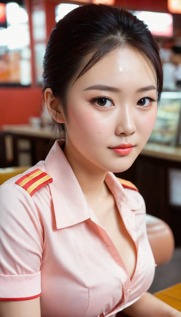 Tags: 21872187, SDXL
{"3": {"inputs": {"seed": 375558018813381, "steps": 64, "cfg": 7.03, "sampler_name": "dpmpp_2m", "scheduler": "karras", "denoise": 1.0, "model": ["27", 0], "positive": ["6", 0], "negative": ["7", 0], "latent_image": ["5", 0]}, "class_type": "KSampler"}, "4": {"inputs": {"ckpt_name": "juggernautXL_v8Rundiffusion.safetensors"}, "class_type": "CheckpointLoaderSimple"}, "5": {"inputs": {"width": 768, "height": 1344, "batch_size": 1}, "class_type": "EmptyLatentImage"}, "6": {"inputs": {"text": "27 year old girl, (chinese:1.06), (seductive facial expression:1.12), (double eyelids:1.07), (sexy lips:0.99), (slim:0.98), (blush:1.07), (cute:1.13), (eyelashes:1.01), (beautiful eyes:1.00), (pale skin:1.05), (seductive pose:1.07), (detailed face:0.95), (idol:1.03), (temptress:1.12), (in a seductive pose:1.10), (large perky breasts:1.01), (cleavage:1.02), (thigh gap:1.06), (a waitress in uniform:1.00) working at a restaurant, (textured skin:1.03), (film:1.09), (candid cinema:1.03), (soft lighting:1.00), (natural looking skin:1.07), (skin fuzz:1.06), (detailed skin:1.00), (RAW:1.07), (portra:1.00)", "clip": ["27", 1]}, "class_type": "CLIPTextEncode"}, "7": {"inputs": {"text": "(low resolution:1.12), (distorted:1.10), (watermark:1.05), (worst quality:1.13), (bad hands:1.06), (open mouth:1.05), (twisted:1.05)", "clip": ["27", 1]}, "class_type": "CLIPTextEncode"}, "8": {"inputs": {"samples": ["3", 0], "vae": ["4", 2]}, "class_type": "VAEDecode"}, "25": {"inputs": {"lora_name": "nudify_xl.safetensors", "strength_model": 0.07, "strength_clip": 0.35, "model": ["4", 0], "clip": ["4", 1]}, "class_type": "LoraLoader"}, "26": {"inputs": {"lora_name": "shirtlift_SDXL_v2.safetensors", "strength_model": 0.1, "strength_clip": 0.08, "model": ["25", 0], "clip": ["25", 1]}, "class_type": "LoraLoader"}, "27": {"inputs": {"lora_name": "PerfectEyesXL.safetensors", "strength_model": 0.15, "strength_clip": 0.04, "model": ["26", 0], "clip": ["26", 1]}, "class_type": "LoraLoader"}, "30": {"inputs": {"model_name": "4x_NMKD-Superscale-SP_178000_G.pth"}, "class_type": "UpscaleModelLoader"}, "31": {"inputs": {"upscale_model": ["30", 0], "image": ["8", 0]}, "class_type": "ImageUpscaleWithModel"}, "32": {"inputs": {"upscale_method": "lanczos", "scale_by": 0.5, "image": ["31", 0]}, "class_type": "ImageScaleBy"}, "33": {"inputs": {"pixels": ["32", 0], "vae": ["4", 2]}, "class_type": "VAEEncode"}, "34": {"inputs": {"seed": 375558018813381, "steps": 64, "cfg": 7.03, "sampler_name": "dpmpp_2m", "scheduler": "karras", "denoise": 0.3, "model": ["27", 0], "positive": ["6", 0], "negative": ["7", 0], "latent_image": ["33", 0]}, "class_type": "KSampler"}, "36": {"inputs": {"samples": ["34", 0], "vae": ["4", 2]}, "class_type": "VAEDecode"}, "39": {"inputs": {"filename_prefix": "comfyapi-1707492412148", "images": ["36", 0]}, "class_type": "SaveImage"}}