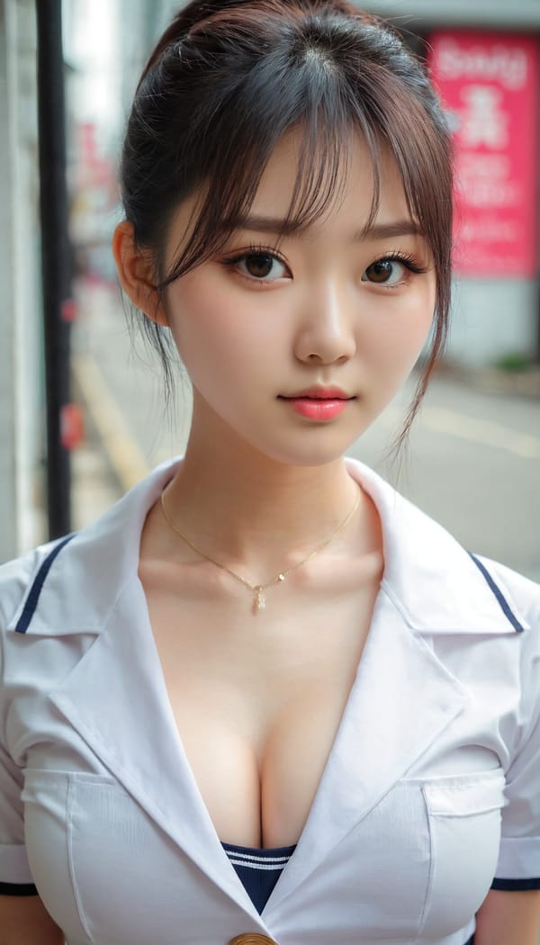 Tags: 21872187, SDXL
{"3": {"inputs": {"seed": 532504717124214, "steps": 64, "cfg": 7.77, "sampler_name": "dpmpp_2m", "scheduler": "karras", "denoise": 1.0, "model": ["27", 0], "positive": ["6", 0], "negative": ["7", 0], "latent_image": ["5", 0]}, "class_type": "KSampler"}, "4": {"inputs": {"ckpt_name": "juggernautxl.safetensors"}, "class_type": "CheckpointLoaderSimple"}, "5": {"inputs": {"width": 768, "height": 1344, "batch_size": 1}, "class_type": "EmptyLatentImage"}, "6": {"inputs": {"text": "27 year old girl, (korean:1.02), (slim:0.98), (double eyelids:0.98), (cute:1.00), (blush:0.97), (pale skin:0.98), (eyelashes:1.13), (seductive pose:0.98), (idol:1.12), (seductive facial expression:0.97), (temptress:1.12), (beautiful eyes:1.09), (detailed face:1.07), (in a seductive pose:1.02), (large perky breasts:0.95), (cleavage:1.13), (thigh gap:1.06), (school uniform:1.10), choker, busy street, (skin fuzz:1.07), (RAW:1.05), (soft lighting:1.00), (film:1.06), (textured skin:1.07), (candid cinema:1.04), (detailed skin:1.02), (portra:1.01), (natural looking skin:1.00)", "clip": ["27", 1]}, "class_type": "CLIPTextEncode"}, "7": {"inputs": {"text": "(low resolution:1.08), (bad hands:1.12), (watermark:1.12), (worst quality:1.08), (twisted:1.06), (open mouth:1.05), (distorted:1.13)", "clip": ["27", 1]}, "class_type": "CLIPTextEncode"}, "8": {"inputs": {"samples": ["3", 0], "vae": ["4", 2]}, "class_type": "VAEDecode"}, "25": {"inputs": {"lora_name": "nudify_xl.safetensors", "strength_model": 0.23, "strength_clip": 0.32, "model": ["4", 0], "clip": ["4", 1]}, "class_type": "LoraLoader"}, "26": {"inputs": {"lora_name": "shirtlift_SDXL_v2.safetensors", "strength_model": 0.01, "strength_clip": 0.11, "model": ["25", 0], "clip": ["25", 1]}, "class_type": "LoraLoader"}, "27": {"inputs": {"lora_name": "PerfectEyesXL.safetensors", "strength_model": 0.06, "strength_clip": 0.02, "model": ["26", 0], "clip": ["26", 1]}, "class_type": "LoraLoader"}, "30": {"inputs": {"model_name": "4x_NMKD-Superscale-SP_178000_G.pth"}, "class_type": "UpscaleModelLoader"}, "31": {"inputs": {"upscale_model": ["30", 0], "image": ["8", 0]}, "class_type": "ImageUpscaleWithModel"}, "32": {"inputs": {"upscale_method": "lanczos", "scale_by": 0.5, "image": ["31", 0]}, "class_type": "ImageScaleBy"}, "33": {"inputs": {"pixels": ["32", 0], "vae": ["4", 2]}, "class_type": "VAEEncode"}, "34": {"inputs": {"seed": 532504717124214, "steps": 64, "cfg": 7.77, "sampler_name": "dpmpp_2m", "scheduler": "karras", "denoise": 0.3, "model": ["27", 0], "positive": ["6", 0], "negative": ["7", 0], "latent_image": ["33", 0]}, "class_type": "KSampler"}, "36": {"inputs": {"samples": ["34", 0], "vae": ["4", 2]}, "class_type": "VAEDecode"}, "39": {"inputs": {"filename_prefix": "comfyapi-1724184883709", "images": ["36", 0]}, "class_type": "SaveImage"}}