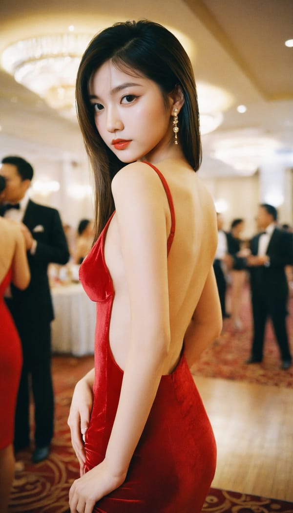 Tags: 21872187, SDXL
{"3": {"inputs": {"seed": 814731719108679, "steps": 64, "cfg": 6.3, "sampler_name": "dpmpp_2m", "scheduler": "karras", "denoise": 1.0, "model": ["27", 0], "positive": ["6", 0], "negative": ["7", 0], "latent_image": ["5", 0]}, "class_type": "KSampler"}, "4": {"inputs": {"ckpt_name": "helloworldxl.safetensors"}, "class_type": "CheckpointLoaderSimple"}, "5": {"inputs": {"width": 768, "height": 1344, "batch_size": 1}, "class_type": "EmptyLatentImage"}, "6": {"inputs": {"text": "20 year old girl, (double eyelids:1.09), (detailed face:1.14), (temptress:1.05), (idol:0.95), (slim:1.07), (eyelashes:0.99), (sexy lips:1.13), (beautiful eyes:1.02), (seductive pose:0.96), (seductive facial expression:1.07), (cute:1.10), (blush:0.96), (perky ass:0.97), (exposed ass:1.11), (looking back:1.11), (sexy ass:0.96), (thigh gap:0.98), (wearing a low-cut red dress:0.95) at a ballroom, (candid cinema:1.01), (portra:1.04), (film:1.06), (soft lighting:1.01), (skin fuzz:1.07), (natural looking skin:1.04), (textured skin:1.03), (detailed skin:1.08), (RAW:1.04)", "clip": ["27", 1]}, "class_type": "CLIPTextEncode"}, "7": {"inputs": {"text": "(low resolution:1.14), (worst quality:1.13), (watermark:1.06), (distorted:1.07), (twisted:1.10), (open mouth:1.09), (bad hands:1.09)", "clip": ["27", 1]}, "class_type": "CLIPTextEncode"}, "8": {"inputs": {"samples": ["3", 0], "vae": ["4", 2]}, "class_type": "VAEDecode"}, "25": {"inputs": {"lora_name": "nudify_xl.safetensors", "strength_model": 0.27, "strength_clip": 0.15, "model": ["4", 0], "clip": ["4", 1]}, "class_type": "LoraLoader"}, "26": {"inputs": {"lora_name": "shirtlift_SDXL_v2.safetensors", "strength_model": 0.06, "strength_clip": 0.09, "model": ["25", 0], "clip": ["25", 1]}, "class_type": "LoraLoader"}, "27": {"inputs": {"lora_name": "PerfectEyesXL.safetensors", "strength_model": 0.18, "strength_clip": 0.19, "model": ["26", 0], "clip": ["26", 1]}, "class_type": "LoraLoader"}, "30": {"inputs": {"model_name": "4x_NMKD-Superscale-SP_178000_G.pth"}, "class_type": "UpscaleModelLoader"}, "31": {"inputs": {"upscale_model": ["30", 0], "image": ["8", 0]}, "class_type": "ImageUpscaleWithModel"}, "32": {"inputs": {"upscale_method": "lanczos", "scale_by": 0.5, "image": ["31", 0]}, "class_type": "ImageScaleBy"}, "33": {"inputs": {"pixels": ["32", 0], "vae": ["4", 2]}, "class_type": "VAEEncode"}, "34": {"inputs": {"seed": 814731719108679, "steps": 64, "cfg": 6.3, "sampler_name": "dpmpp_2m", "scheduler": "karras", "denoise": 0.3, "model": ["27", 0], "positive": ["6", 0], "negative": ["7", 0], "latent_image": ["33", 0]}, "class_type": "KSampler"}, "36": {"inputs": {"samples": ["34", 0], "vae": ["4", 2]}, "class_type": "VAEDecode"}, "39": {"inputs": {"filename_prefix": "comfyapi-1716453752172", "images": ["36", 0]}, "class_type": "SaveImage"}}