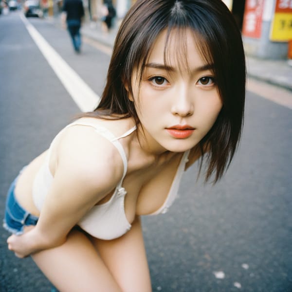 Tags: 21872187, SDXL
{"3": {"inputs": {"seed": 871578947272597, "steps": 32, "cfg": 6.53, "sampler_name": "dpmpp_2m", "scheduler": "karras", "denoise": 1.0, "model": ["27", 0], "positive": ["6", 0], "negative": ["7", 0], "latent_image": ["5", 0]}, "class_type": "KSampler"}, "4": {"inputs": {"ckpt_name": "helloworldxl.safetensors"}, "class_type": "CheckpointLoaderSimple"}, "5": {"inputs": {"width": 1024, "height": 1024, "batch_size": 1}, "class_type": "EmptyLatentImage"}, "6": {"inputs": {"text": "25 year old girl, (japanese:1.06), (irish:1.05), (seductive pose:1.06), (slim:0.99), (idol:1.10), (detailed face:1.00), (seductive facial expression:0.95), (cute:0.98), (pale skin:0.99), (eyelashes:1.00), (temptress:1.09), (sexy lips:1.13), (beautiful eyes:1.07), (blush:0.99), (in a seductive pose:0.99), (large perky breasts:0.98), (cleavage:1.00), (thigh gap:1.13), (white tanktop:0.95), busy street, (film:1.04), (portra:1.07), (candid cinema:1.04), (soft lighting:1.02), (detailed skin:1.03), (skin fuzz:1.00), (natural looking skin:1.07), (RAW:1.07), (textured skin:1.04)", "clip": ["27", 1]}, "class_type": "CLIPTextEncode"}, "7": {"inputs": {"text": "(low resolution:1.05), (open mouth:1.06), (watermark:1.06), (twisted:1.11), (distorted:1.08), (bad hands:1.11), (worst quality:1.13)", "clip": ["27", 1]}, "class_type": "CLIPTextEncode"}, "8": {"inputs": {"samples": ["3", 0], "vae": ["4", 2]}, "class_type": "VAEDecode"}, "25": {"inputs": {"lora_name": "nudify_xl.safetensors", "strength_model": 0.14, "strength_clip": 0.08, "model": ["4", 0], "clip": ["4", 1]}, "class_type": "LoraLoader"}, "26": {"inputs": {"lora_name": "shirtlift_SDXL_v2.safetensors", "strength_model": 0.05, "strength_clip": 0.03, "model": ["25", 0], "clip": ["25", 1]}, "class_type": "LoraLoader"}, "27": {"inputs": {"lora_name": "PerfectEyesXL.safetensors", "strength_model": 0.14, "strength_clip": 0.15, "model": ["26", 0], "clip": ["26", 1]}, "class_type": "LoraLoader"}, "30": {"inputs": {"model_name": "4x_NMKD-Superscale-SP_178000_G.pth"}, "class_type": "UpscaleModelLoader"}, "31": {"inputs": {"upscale_model": ["30", 0], "image": ["8", 0]}, "class_type": "ImageUpscaleWithModel"}, "32": {"inputs": {"upscale_method": "lanczos", "scale_by": 0.5, "image": ["31", 0]}, "class_type": "ImageScaleBy"}, "33": {"inputs": {"pixels": ["32", 0], "vae": ["4", 2]}, "class_type": "VAEEncode"}, "34": {"inputs": {"seed": 871578947272597, "steps": 32, "cfg": 6.53, "sampler_name": "dpmpp_2m", "scheduler": "karras", "denoise": 0.3, "model": ["27", 0], "positive": ["6", 0], "negative": ["7", 0], "latent_image": ["33", 0]}, "class_type": "KSampler"}, "36": {"inputs": {"samples": ["34", 0], "vae": ["4", 2]}, "class_type": "VAEDecode"}, "39": {"inputs": {"filename_prefix": "comfyapi-1716792511325", "images": ["36", 0]}, "class_type": "SaveImage"}}