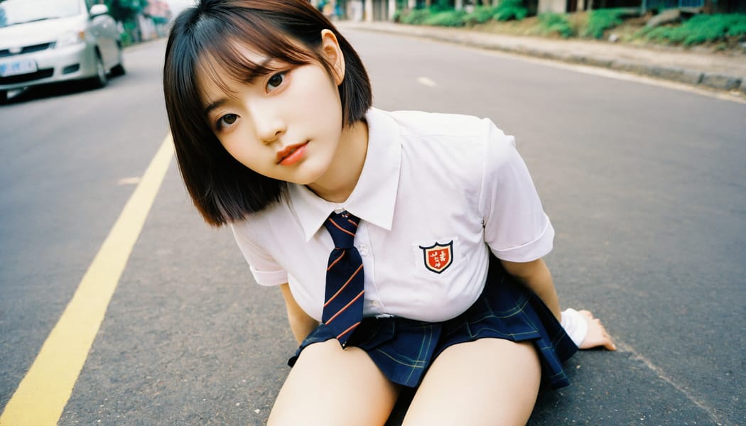 Tags: 21872187, SDXL
{"3": {"inputs": {"seed": 712110908625591, "steps": 32, "cfg": 7.42, "sampler_name": "dpmpp_2m", "scheduler": "karras", "denoise": 1.0, "model": ["27", 0], "positive": ["6", 0], "negative": ["7", 0], "latent_image": ["5", 0]}, "class_type": "KSampler"}, "4": {"inputs": {"ckpt_name": "helloworldxl.safetensors"}, "class_type": "CheckpointLoaderSimple"}, "5": {"inputs": {"width": 1344, "height": 768, "batch_size": 1}, "class_type": "EmptyLatentImage"}, "6": {"inputs": {"text": "19 year old girl, (taiwanese:1.14), (beautiful eyes:1.12), (cute:1.11), (idol:1.05), (blush:1.00), (seductive facial expression:1.06), (temptress:1.13), (double eyelids:1.09), (seductive pose:0.96), (slim:1.06), (sexy lips:1.06), (pale skin:1.14), (detailed face:1.09), (in a seductive pose:1.11), (large perky breasts:1.08), (cleavage:0.96), (thigh gap:1.14), (school uniform:1.14), choker, busy street, (skin fuzz:1.02), (portra:1.00), (film:1.08), (detailed skin:1.01), (candid cinema:1.08), (RAW:1.04), (soft lighting:1.02), (natural looking skin:1.05)", "clip": ["27", 1]}, "class_type": "CLIPTextEncode"}, "7": {"inputs": {"text": "(distorted:1.09), (worst quality:1.07), (bad hands:1.11), (watermark:1.08), (twisted:1.09), (open mouth:1.12), (low resolution:1.13)", "clip": ["27", 1]}, "class_type": "CLIPTextEncode"}, "8": {"inputs": {"samples": ["3", 0], "vae": ["4", 2]}, "class_type": "VAEDecode"}, "25": {"inputs": {"lora_name": "nudify_xl.safetensors", "strength_model": 0.39, "strength_clip": 0.13, "model": ["4", 0], "clip": ["4", 1]}, "class_type": "LoraLoader"}, "26": {"inputs": {"lora_name": "shirtlift_SDXL_v2.safetensors", "strength_model": 0.1, "strength_clip": 0.06, "model": ["25", 0], "clip": ["25", 1]}, "class_type": "LoraLoader"}, "27": {"inputs": {"lora_name": "PerfectEyesXL.safetensors", "strength_model": 0.09, "strength_clip": 0.16, "model": ["26", 0], "clip": ["26", 1]}, "class_type": "LoraLoader"}, "30": {"inputs": {"model_name": "4x_NMKD-Superscale-SP_178000_G.pth"}, "class_type": "UpscaleModelLoader"}, "31": {"inputs": {"upscale_model": ["30", 0], "image": ["8", 0]}, "class_type": "ImageUpscaleWithModel"}, "32": {"inputs": {"upscale_method": "lanczos", "scale_by": 0.5, "image": ["31", 0]}, "class_type": "ImageScaleBy"}, "33": {"inputs": {"pixels": ["32", 0], "vae": ["4", 2]}, "class_type": "VAEEncode"}, "34": {"inputs": {"seed": 712110908625591, "steps": 32, "cfg": 7.42, "sampler_name": "dpmpp_2m", "scheduler": "karras", "denoise": 0.3, "model": ["27", 0], "positive": ["6", 0], "negative": ["7", 0], "latent_image": ["33", 0]}, "class_type": "KSampler"}, "36": {"inputs": {"samples": ["34", 0], "vae": ["4", 2]}, "class_type": "VAEDecode"}, "39": {"inputs": {"filename_prefix": "comfyapi-1723863069924", "images": ["36", 0]}, "class_type": "SaveImage"}}