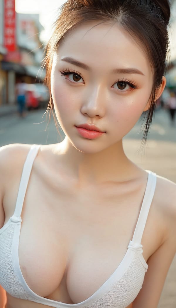Tags: 21872187, SDXL
{"3": {"inputs": {"seed": 662864274629060, "steps": 64, "cfg": 6.78, "sampler_name": "dpmpp_2m", "scheduler": "karras", "denoise": 1.0, "model": ["27", 0], "positive": ["6", 0], "negative": ["7", 0], "latent_image": ["5", 0]}, "class_type": "KSampler"}, "4": {"inputs": {"ckpt_name": "juggernautxl.safetensors"}, "class_type": "CheckpointLoaderSimple"}, "5": {"inputs": {"width": 768, "height": 1344, "batch_size": 1}, "class_type": "EmptyLatentImage"}, "6": {"inputs": {"text": "20 year old girl, (ukrainian:0.97), (chinese:1.03), (sexy lips:0.96), (pale skin:1.05), (temptress:1.04), (slim:1.14), (detailed face:1.14), (beautiful eyes:1.14), (seductive facial expression:1.13), (idol:0.95), (cute:1.10), (eyelashes:1.09), (seductive pose:1.00), (double eyelids:1.13), (blush:1.01), (on all fours:1.01), (spreading ass cheeks:1.00), (from behind:1.04), (backboob:1.10), (white tanktop:1.08), busy street, (textured skin:1.04), (RAW:1.03), (skin fuzz:1.03), (natural looking skin:1.06), (detailed skin:1.04), (candid cinema:1.09), (portra:1.05), (film:1.09), (soft lighting:1.08)", "clip": ["27", 1]}, "class_type": "CLIPTextEncode"}, "7": {"inputs": {"text": "(twisted:1.09), (worst quality:1.08), (low resolution:1.12), (bad hands:1.14), (open mouth:1.12), (watermark:1.10), (distorted:1.09)", "clip": ["27", 1]}, "class_type": "CLIPTextEncode"}, "8": {"inputs": {"samples": ["3", 0], "vae": ["4", 2]}, "class_type": "VAEDecode"}, "25": {"inputs": {"lora_name": "nudify_xl.safetensors", "strength_model": 0.31, "strength_clip": 0.01, "model": ["4", 0], "clip": ["4", 1]}, "class_type": "LoraLoader"}, "26": {"inputs": {"lora_name": "shirtlift_SDXL_v2.safetensors", "strength_model": 0.08, "strength_clip": 0.14, "model": ["25", 0], "clip": ["25", 1]}, "class_type": "LoraLoader"}, "27": {"inputs": {"lora_name": "PerfectEyesXL.safetensors", "strength_model": 0.01, "strength_clip": 0.12, "model": ["26", 0], "clip": ["26", 1]}, "class_type": "LoraLoader"}, "30": {"inputs": {"model_name": "4x_NMKD-Superscale-SP_178000_G.pth"}, "class_type": "UpscaleModelLoader"}, "31": {"inputs": {"upscale_model": ["30", 0], "image": ["8", 0]}, "class_type": "ImageUpscaleWithModel"}, "32": {"inputs": {"upscale_method": "lanczos", "scale_by": 0.5, "image": ["31", 0]}, "class_type": "ImageScaleBy"}, "33": {"inputs": {"pixels": ["32", 0], "vae": ["4", 2]}, "class_type": "VAEEncode"}, "34": {"inputs": {"seed": 662864274629060, "steps": 64, "cfg": 6.78, "sampler_name": "dpmpp_2m", "scheduler": "karras", "denoise": 0.3, "model": ["27", 0], "positive": ["6", 0], "negative": ["7", 0], "latent_image": ["33", 0]}, "class_type": "KSampler"}, "36": {"inputs": {"samples": ["34", 0], "vae": ["4", 2]}, "class_type": "VAEDecode"}, "39": {"inputs": {"filename_prefix": "comfyapi-1710940628292", "images": ["36", 0]}, "class_type": "SaveImage"}}