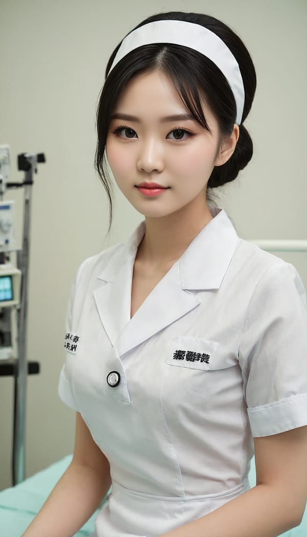 Tags: 21872187, SDXL
{"3": {"inputs": {"seed": 887900561885918, "steps": 64, "cfg": 6.36, "sampler_name": "dpmpp_2m", "scheduler": "karras", "denoise": 1.0, "model": ["27", 0], "positive": ["6", 0], "negative": ["7", 0], "latent_image": ["5", 0]}, "class_type": "KSampler"}, "4": {"inputs": {"ckpt_name": "juggernautXL_v8Rundiffusion.safetensors"}, "class_type": "CheckpointLoaderSimple"}, "5": {"inputs": {"width": 768, "height": 1344, "batch_size": 1}, "class_type": "EmptyLatentImage"}, "6": {"inputs": {"text": "19 year old girl, (chinese:1.07), (eyelashes:1.06), (sexy lips:1.08), (seductive pose:1.09), (idol:1.05), (slim:1.03), (temptress:1.05), (detailed face:0.99), (beautiful eyes:1.14), (cute:1.08), (double eyelids:1.05), (seductive facial expression:0.97), (pale skin:1.00), (blush:0.95), (in a seductive pose:0.96), (large perky breasts:0.96), (cleavage:1.06), (thigh gap:0.96), (nurse in uniform:1.14) working in a hospital ward, (RAW:1.04), (natural looking skin:1.05), (skin fuzz:1.04), (textured skin:1.01), (candid cinema:1.09), (portra:1.04), (film:1.09), (soft lighting:1.03), (detailed skin:1.04)", "clip": ["27", 1]}, "class_type": "CLIPTextEncode"}, "7": {"inputs": {"text": "(open mouth:1.13), (twisted:1.14), (bad hands:1.14), (watermark:1.08), (low resolution:1.07), (worst quality:1.05), (distorted:1.11)", "clip": ["27", 1]}, "class_type": "CLIPTextEncode"}, "8": {"inputs": {"samples": ["3", 0], "vae": ["4", 2]}, "class_type": "VAEDecode"}, "25": {"inputs": {"lora_name": "nudify_xl.safetensors", "strength_model": 0.08, "strength_clip": 0.27, "model": ["4", 0], "clip": ["4", 1]}, "class_type": "LoraLoader"}, "26": {"inputs": {"lora_name": "shirtlift_SDXL_v2.safetensors", "strength_model": 0.11, "strength_clip": 0.03, "model": ["25", 0], "clip": ["25", 1]}, "class_type": "LoraLoader"}, "27": {"inputs": {"lora_name": "PerfectEyesXL.safetensors", "strength_model": 0.15, "strength_clip": 0.13, "model": ["26", 0], "clip": ["26", 1]}, "class_type": "LoraLoader"}, "30": {"inputs": {"model_name": "4x_NMKD-Superscale-SP_178000_G.pth"}, "class_type": "UpscaleModelLoader"}, "31": {"inputs": {"upscale_model": ["30", 0], "image": ["8", 0]}, "class_type": "ImageUpscaleWithModel"}, "32": {"inputs": {"upscale_method": "lanczos", "scale_by": 0.5, "image": ["31", 0]}, "class_type": "ImageScaleBy"}, "33": {"inputs": {"pixels": ["32", 0], "vae": ["4", 2]}, "class_type": "VAEEncode"}, "34": {"inputs": {"seed": 887900561885918, "steps": 64, "cfg": 6.36, "sampler_name": "dpmpp_2m", "scheduler": "karras", "denoise": 0.3, "model": ["27", 0], "positive": ["6", 0], "negative": ["7", 0], "latent_image": ["33", 0]}, "class_type": "KSampler"}, "36": {"inputs": {"samples": ["34", 0], "vae": ["4", 2]}, "class_type": "VAEDecode"}, "39": {"inputs": {"filename_prefix": "comfyapi-1707926585154", "images": ["36", 0]}, "class_type": "SaveImage"}}