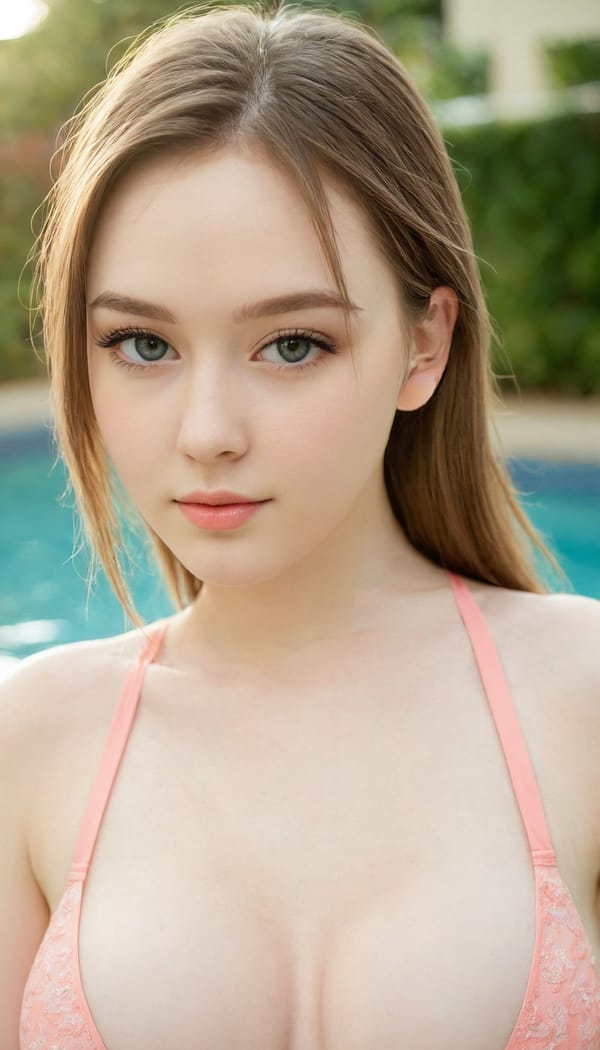 Tags: 21872187, SDXL
{"3": {"inputs": {"seed": 747798936046213, "steps": 32, "cfg": 5.93, "sampler_name": "dpmpp_2m", "scheduler": "karras", "denoise": 1.0, "model": ["27", 0], "positive": ["6", 0], "negative": ["7", 0], "latent_image": ["5", 0]}, "class_type": "KSampler"}, "4": {"inputs": {"ckpt_name": "juggernautXL_v8Rundiffusion.safetensors"}, "class_type": "CheckpointLoaderSimple"}, "5": {"inputs": {"width": 768, "height": 1344, "batch_size": 1}, "class_type": "EmptyLatentImage"}, "6": {"inputs": {"text": "19 year old girl, (sexy lips:1.09), (beautiful eyes:0.98), (slim:1.02), (seductive facial expression:1.00), (seductive pose:1.04), (pale skin:0.95), (eyelashes:1.01), (detailed face:1.14), (cute:1.01), (temptress:0.97), (idol:0.96), (blush:1.10), (double eyelids:1.05), (in a seductive pose:1.08), (large perky breasts:0.96), (cleavage:0.99), (thigh gap:1.13), (in a swimsuit:0.96) at a pool, (portra:1.03), (detailed skin:1.07), (candid cinema:1.07), (skin fuzz:1.07), (natural looking skin:1.00), (textured skin:1.02), (soft lighting:1.06), (RAW:1.02), (film:1.07)", "clip": ["27", 1]}, "class_type": "CLIPTextEncode"}, "7": {"inputs": {"text": "(open mouth:1.12), (twisted:1.14), (distorted:1.13), (worst quality:1.07), (watermark:1.14), (low resolution:1.07), (bad hands:1.09)", "clip": ["27", 1]}, "class_type": "CLIPTextEncode"}, "8": {"inputs": {"samples": ["3", 0], "vae": ["4", 2]}, "class_type": "VAEDecode"}, "25": {"inputs": {"lora_name": "nudify_xl.safetensors", "strength_model": 0.24, "strength_clip": 0.07, "model": ["4", 0], "clip": ["4", 1]}, "class_type": "LoraLoader"}, "26": {"inputs": {"lora_name": "shirtlift_SDXL_v2.safetensors", "strength_model": 0.05, "strength_clip": 0.06, "model": ["25", 0], "clip": ["25", 1]}, "class_type": "LoraLoader"}, "27": {"inputs": {"lora_name": "PerfectEyesXL.safetensors", "strength_model": 0.14, "strength_clip": 0.18, "model": ["26", 0], "clip": ["26", 1]}, "class_type": "LoraLoader"}, "30": {"inputs": {"model_name": "4x_NMKD-Superscale-SP_178000_G.pth"}, "class_type": "UpscaleModelLoader"}, "31": {"inputs": {"upscale_model": ["30", 0], "image": ["8", 0]}, "class_type": "ImageUpscaleWithModel"}, "32": {"inputs": {"upscale_method": "lanczos", "scale_by": 0.5, "image": ["31", 0]}, "class_type": "ImageScaleBy"}, "33": {"inputs": {"pixels": ["32", 0], "vae": ["4", 2]}, "class_type": "VAEEncode"}, "34": {"inputs": {"seed": 747798936046213, "steps": 32, "cfg": 5.93, "sampler_name": "dpmpp_2m", "scheduler": "karras", "denoise": 0.3, "model": ["27", 0], "positive": ["6", 0], "negative": ["7", 0], "latent_image": ["33", 0]}, "class_type": "KSampler"}, "36": {"inputs": {"samples": ["34", 0], "vae": ["4", 2]}, "class_type": "VAEDecode"}, "39": {"inputs": {"filename_prefix": "comfyapi-1707814974340", "images": ["36", 0]}, "class_type": "SaveImage"}}