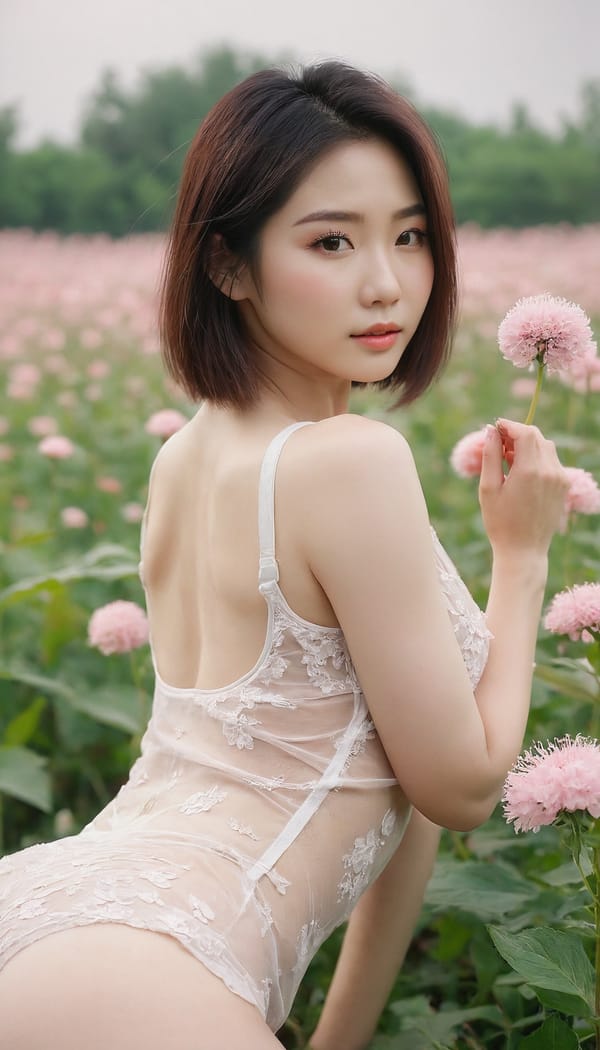 Tags: 21872187, SDXL
{"3": {"inputs": {"seed": 952264521390026, "steps": 32, "cfg": 5.18, "sampler_name": "dpmpp_2m", "scheduler": "karras", "denoise": 1.0, "model": ["27", 0], "positive": ["6", 0], "negative": ["7", 0], "latent_image": ["5", 0]}, "class_type": "KSampler"}, "4": {"inputs": {"ckpt_name": "juggernautxl.safetensors"}, "class_type": "CheckpointLoaderSimple"}, "5": {"inputs": {"width": 768, "height": 1344, "batch_size": 1}, "class_type": "EmptyLatentImage"}, "6": {"inputs": {"text": "28 year old girl, (korean:1.01), (russian:0.97), (seductive facial expression:1.03), (slim:1.02), (sexy lips:1.00), (detailed face:0.97), (cute:1.01), (pale skin:0.98), (eyelashes:1.13), (idol:0.96), (seductive pose:1.04), (blush:1.14), (temptress:1.14), (beautiful eyes:1.03), (on all fours:0.99), (spreading ass cheeks:0.96), (from behind:1.02), (backboob:0.97), wearing (translucent clothes:1.05) on a flower field, (skin fuzz:1.00), (candid cinema:1.03), (detailed skin:1.00), (textured skin:1.06), (RAW:1.06), (portra:1.06), (film:1.02), (soft lighting:1.00), (natural looking skin:1.05)", "clip": ["27", 1]}, "class_type": "CLIPTextEncode"}, "7": {"inputs": {"text": "(bad hands:1.09), (low resolution:1.13), (worst quality:1.07), (open mouth:1.12), (distorted:1.11), (watermark:1.10), (twisted:1.13)", "clip": ["27", 1]}, "class_type": "CLIPTextEncode"}, "8": {"inputs": {"samples": ["3", 0], "vae": ["4", 2]}, "class_type": "VAEDecode"}, "25": {"inputs": {"lora_name": "nudify_xl.safetensors", "strength_model": 0.1, "strength_clip": 0.16, "model": ["4", 0], "clip": ["4", 1]}, "class_type": "LoraLoader"}, "26": {"inputs": {"lora_name": "shirtlift_SDXL_v2.safetensors", "strength_model": 0.1, "strength_clip": 0.16, "model": ["25", 0], "clip": ["25", 1]}, "class_type": "LoraLoader"}, "27": {"inputs": {"lora_name": "PerfectEyesXL.safetensors", "strength_model": 0.11, "strength_clip": 0.08, "model": ["26", 0], "clip": ["26", 1]}, "class_type": "LoraLoader"}, "30": {"inputs": {"model_name": "4x_NMKD-Superscale-SP_178000_G.pth"}, "class_type": "UpscaleModelLoader"}, "31": {"inputs": {"upscale_model": ["30", 0], "image": ["8", 0]}, "class_type": "ImageUpscaleWithModel"}, "32": {"inputs": {"upscale_method": "lanczos", "scale_by": 0.5, "image": ["31", 0]}, "class_type": "ImageScaleBy"}, "33": {"inputs": {"pixels": ["32", 0], "vae": ["4", 2]}, "class_type": "VAEEncode"}, "34": {"inputs": {"seed": 952264521390026, "steps": 32, "cfg": 5.18, "sampler_name": "dpmpp_2m", "scheduler": "karras", "denoise": 0.3, "model": ["27", 0], "positive": ["6", 0], "negative": ["7", 0], "latent_image": ["33", 0]}, "class_type": "KSampler"}, "36": {"inputs": {"samples": ["34", 0], "vae": ["4", 2]}, "class_type": "VAEDecode"}, "39": {"inputs": {"filename_prefix": "comfyapi-1735370590610", "images": ["36", 0]}, "class_type": "SaveImage"}}