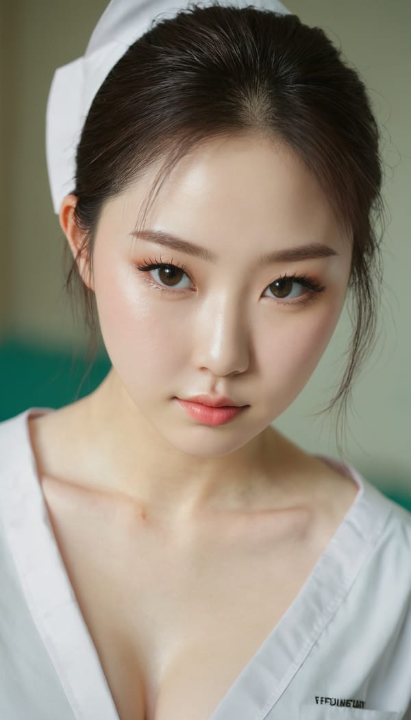 Tags: 21872187, SDXL
{"3": {"inputs": {"seed": 218941114736054, "steps": 64, "cfg": 5.01, "sampler_name": "dpmpp_2m", "scheduler": "karras", "denoise": 1.0, "model": ["27", 0], "positive": ["6", 0], "negative": ["7", 0], "latent_image": ["5", 0]}, "class_type": "KSampler"}, "4": {"inputs": {"ckpt_name": "juggernautxl.safetensors"}, "class_type": "CheckpointLoaderSimple"}, "5": {"inputs": {"width": 768, "height": 1344, "batch_size": 1}, "class_type": "EmptyLatentImage"}, "6": {"inputs": {"text": "21 year old girl, (irish:1.01), (korean:1.05), (double eyelids:0.99), (cute:1.00), (detailed face:1.12), (slim:0.96), (seductive pose:1.13), (temptress:1.04), (beautiful eyes:0.98), (sexy lips:1.00), (eyelashes:1.12), (pale skin:1.10), (blush:1.01), (idol:1.02), (seductive facial expression:1.03), (on all fours:1.01), (spreading ass cheeks:1.08), (from behind:0.97), (backboob:1.13), (nurse in uniform:1.12) working in a hospital ward, (candid cinema:1.09), (textured skin:1.09), (soft lighting:1.03), (RAW:1.00), (natural looking skin:1.08), (film:1.00), (detailed skin:1.07), (skin fuzz:1.01), (portra:1.02)", "clip": ["27", 1]}, "class_type": "CLIPTextEncode"}, "7": {"inputs": {"text": "(bad hands:1.11), (worst quality:1.13), (open mouth:1.11), (watermark:1.10), (distorted:1.11), (low resolution:1.06), (twisted:1.12)", "clip": ["27", 1]}, "class_type": "CLIPTextEncode"}, "8": {"inputs": {"samples": ["3", 0], "vae": ["4", 2]}, "class_type": "VAEDecode"}, "25": {"inputs": {"lora_name": "nudify_xl.safetensors", "strength_model": 0.0, "strength_clip": 0.13, "model": ["4", 0], "clip": ["4", 1]}, "class_type": "LoraLoader"}, "26": {"inputs": {"lora_name": "shirtlift_SDXL_v2.safetensors", "strength_model": 0.08, "strength_clip": 0.14, "model": ["25", 0], "clip": ["25", 1]}, "class_type": "LoraLoader"}, "27": {"inputs": {"lora_name": "PerfectEyesXL.safetensors", "strength_model": 0.12, "strength_clip": 0.1, "model": ["26", 0], "clip": ["26", 1]}, "class_type": "LoraLoader"}, "30": {"inputs": {"model_name": "4x_NMKD-Superscale-SP_178000_G.pth"}, "class_type": "UpscaleModelLoader"}, "31": {"inputs": {"upscale_model": ["30", 0], "image": ["8", 0]}, "class_type": "ImageUpscaleWithModel"}, "32": {"inputs": {"upscale_method": "lanczos", "scale_by": 0.5, "image": ["31", 0]}, "class_type": "ImageScaleBy"}, "33": {"inputs": {"pixels": ["32", 0], "vae": ["4", 2]}, "class_type": "VAEEncode"}, "34": {"inputs": {"seed": 218941114736054, "steps": 64, "cfg": 5.01, "sampler_name": "dpmpp_2m", "scheduler": "karras", "denoise": 0.3, "model": ["27", 0], "positive": ["6", 0], "negative": ["7", 0], "latent_image": ["33", 0]}, "class_type": "KSampler"}, "36": {"inputs": {"samples": ["34", 0], "vae": ["4", 2]}, "class_type": "VAEDecode"}, "39": {"inputs": {"filename_prefix": "comfyapi-1713323607831", "images": ["36", 0]}, "class_type": "SaveImage"}}