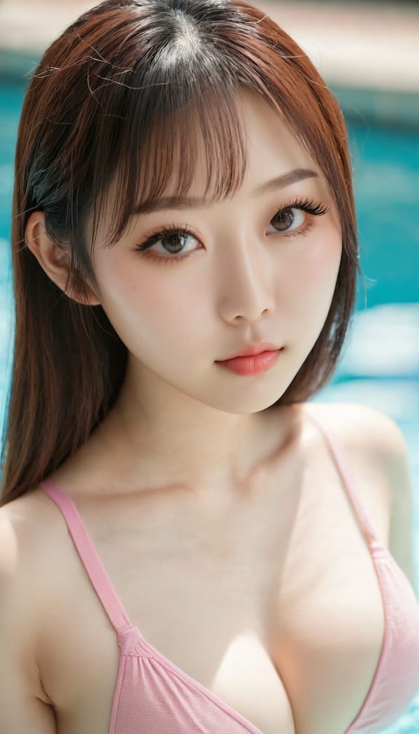 Tags: 21872187, SDXL
{"3": {"inputs": {"seed": 174961918292449, "steps": 64, "cfg": 6.43, "sampler_name": "dpmpp_2m", "scheduler": "karras", "denoise": 1.0, "model": ["27", 0], "positive": ["6", 0], "negative": ["7", 0], "latent_image": ["5", 0]}, "class_type": "KSampler"}, "4": {"inputs": {"ckpt_name": "juggernautxl.safetensors"}, "class_type": "CheckpointLoaderSimple"}, "5": {"inputs": {"width": 768, "height": 1344, "batch_size": 1}, "class_type": "EmptyLatentImage"}, "6": {"inputs": {"text": "24 year old girl, (chinese:1.12), (japanese:1.11), (detailed face:1.05), (seductive facial expression:1.06), (eyelashes:1.07), (beautiful eyes:1.03), (seductive pose:1.12), (blush:1.04), (pale skin:1.07), (idol:1.00), (sexy lips:1.14), (cute:0.96), (double eyelids:1.07), (in a seductive pose:1.12), (large perky breasts:1.11), (cleavage:1.11), (thigh gap:1.07), (in a swimsuit:1.02) at a pool, (natural looking skin:1.05), (portra:1.06), (soft lighting:1.03), (textured skin:1.05), (skin fuzz:1.04), (detailed skin:1.00), (candid cinema:1.03), (film:1.05)", "clip": ["27", 1]}, "class_type": "CLIPTextEncode"}, "7": {"inputs": {"text": "(watermark:1.13), (twisted:1.13), (worst quality:1.05), (distorted:1.05), (low resolution:1.09), (open mouth:1.09), (bad hands:1.10)", "clip": ["27", 1]}, "class_type": "CLIPTextEncode"}, "8": {"inputs": {"samples": ["3", 0], "vae": ["4", 2]}, "class_type": "VAEDecode"}, "25": {"inputs": {"lora_name": "nudify_xl.safetensors", "strength_model": 0.03, "strength_clip": 0.27, "model": ["4", 0], "clip": ["4", 1]}, "class_type": "LoraLoader"}, "26": {"inputs": {"lora_name": "shirtlift_SDXL_v2.safetensors", "strength_model": 0.01, "strength_clip": 0.19, "model": ["25", 0], "clip": ["25", 1]}, "class_type": "LoraLoader"}, "27": {"inputs": {"lora_name": "PerfectEyesXL.safetensors", "strength_model": 0.03, "strength_clip": 0.04, "model": ["26", 0], "clip": ["26", 1]}, "class_type": "LoraLoader"}, "30": {"inputs": {"model_name": "4x_NMKD-Superscale-SP_178000_G.pth"}, "class_type": "UpscaleModelLoader"}, "31": {"inputs": {"upscale_model": ["30", 0], "image": ["8", 0]}, "class_type": "ImageUpscaleWithModel"}, "32": {"inputs": {"upscale_method": "lanczos", "scale_by": 0.5, "image": ["31", 0]}, "class_type": "ImageScaleBy"}, "33": {"inputs": {"pixels": ["32", 0], "vae": ["4", 2]}, "class_type": "VAEEncode"}, "34": {"inputs": {"seed": 174961918292449, "steps": 64, "cfg": 6.43, "sampler_name": "dpmpp_2m", "scheduler": "karras", "denoise": 0.3, "model": ["27", 0], "positive": ["6", 0], "negative": ["7", 0], "latent_image": ["33", 0]}, "class_type": "KSampler"}, "36": {"inputs": {"samples": ["34", 0], "vae": ["4", 2]}, "class_type": "VAEDecode"}, "39": {"inputs": {"filename_prefix": "comfyapi-1734646635752", "images": ["36", 0]}, "class_type": "SaveImage"}}