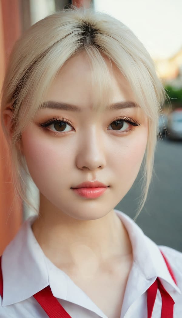 Tags: 21872187, SDXL
{"3": {"inputs": {"seed": 753656092207653, "steps": 64, "cfg": 5.01, "sampler_name": "dpmpp_2m", "scheduler": "karras", "denoise": 1.0, "model": ["27", 0], "positive": ["6", 0], "negative": ["7", 0], "latent_image": ["5", 0]}, "class_type": "KSampler"}, "4": {"inputs": {"ckpt_name": "juggernautxl.safetensors"}, "class_type": "CheckpointLoaderSimple"}, "5": {"inputs": {"width": 768, "height": 1344, "batch_size": 1}, "class_type": "EmptyLatentImage"}, "6": {"inputs": {"text": "24 year old girl, (double eyelids:1.08), (cute:1.06), (temptress:1.08), (blush:0.99), (eyelashes:0.96), (seductive facial expression:1.09), (detailed face:0.98), (pale skin:1.09), (seductive pose:0.97), (slim:1.05), (sexy lips:1.04), (idol:1.07), (beautiful eyes:1.13), (in a seductive pose:0.97), (large perky breasts:1.03), (cleavage:1.07), (thigh gap:1.04), (school uniform:1.08), choker, busy street, (candid cinema:1.02), (natural looking skin:1.04), (skin fuzz:1.00), (RAW:1.09), (film:1.02), (detailed skin:1.06), (portra:1.05), (soft lighting:1.08), (textured skin:1.09)", "clip": ["27", 1]}, "class_type": "CLIPTextEncode"}, "7": {"inputs": {"text": "(watermark:1.13), (worst quality:1.06), (twisted:1.12), (distorted:1.11), (open mouth:1.14), (bad hands:1.13), (low resolution:1.07)", "clip": ["27", 1]}, "class_type": "CLIPTextEncode"}, "8": {"inputs": {"samples": ["3", 0], "vae": ["4", 2]}, "class_type": "VAEDecode"}, "25": {"inputs": {"lora_name": "nudify_xl.safetensors", "strength_model": 0.33, "strength_clip": 0.1, "model": ["4", 0], "clip": ["4", 1]}, "class_type": "LoraLoader"}, "26": {"inputs": {"lora_name": "shirtlift_SDXL_v2.safetensors", "strength_model": 0.05, "strength_clip": 0.08, "model": ["25", 0], "clip": ["25", 1]}, "class_type": "LoraLoader"}, "27": {"inputs": {"lora_name": "PerfectEyesXL.safetensors", "strength_model": 0.15, "strength_clip": 0.08, "model": ["26", 0], "clip": ["26", 1]}, "class_type": "LoraLoader"}, "30": {"inputs": {"model_name": "4x_NMKD-Superscale-SP_178000_G.pth"}, "class_type": "UpscaleModelLoader"}, "31": {"inputs": {"upscale_model": ["30", 0], "image": ["8", 0]}, "class_type": "ImageUpscaleWithModel"}, "32": {"inputs": {"upscale_method": "lanczos", "scale_by": 0.5, "image": ["31", 0]}, "class_type": "ImageScaleBy"}, "33": {"inputs": {"pixels": ["32", 0], "vae": ["4", 2]}, "class_type": "VAEEncode"}, "34": {"inputs": {"seed": 753656092207653, "steps": 64, "cfg": 5.01, "sampler_name": "dpmpp_2m", "scheduler": "karras", "denoise": 0.3, "model": ["27", 0], "positive": ["6", 0], "negative": ["7", 0], "latent_image": ["33", 0]}, "class_type": "KSampler"}, "36": {"inputs": {"samples": ["34", 0], "vae": ["4", 2]}, "class_type": "VAEDecode"}, "39": {"inputs": {"filename_prefix": "comfyapi-1718698515147", "images": ["36", 0]}, "class_type": "SaveImage"}}