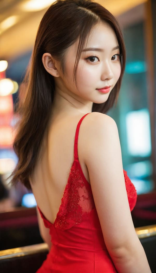 Tags: 21872187, SDXL
{"3": {"inputs": {"seed": 796769113771287, "steps": 64, "cfg": 5.73, "sampler_name": "dpmpp_2m", "scheduler": "karras", "denoise": 1.0, "model": ["27", 0], "positive": ["6", 0], "negative": ["7", 0], "latent_image": ["5", 0]}, "class_type": "KSampler"}, "4": {"inputs": {"ckpt_name": "juggernautxl.safetensors"}, "class_type": "CheckpointLoaderSimple"}, "5": {"inputs": {"width": 768, "height": 1344, "batch_size": 1}, "class_type": "EmptyLatentImage"}, "6": {"inputs": {"text": "19 year old girl, (taiwanese:1.05), (beautiful eyes:1.05), (cute:1.12), (seductive facial expression:1.11), (eyelashes:1.03), (slim:0.99), (sexy lips:1.00), (seductive pose:1.08), (detailed face:1.07), (temptress:0.96), (double eyelids:1.06), (idol:1.13), (pale skin:0.98), (perky ass:1.10), (exposed ass:1.00), (looking back:1.11), (sexy ass:1.01), (thigh gap:0.98), (wearing a low-cut red dress:1.12) at a ballroom, (natural looking skin:1.04), (RAW:1.05), (candid cinema:1.06), (soft lighting:1.00), (textured skin:1.08), (detailed skin:1.07), (portra:1.09), (film:1.09), (skin fuzz:1.06)", "clip": ["27", 1]}, "class_type": "CLIPTextEncode"}, "7": {"inputs": {"text": "(open mouth:1.12), (worst quality:1.09), (twisted:1.07), (watermark:1.10), (distorted:1.09), (bad hands:1.08), (low resolution:1.07)", "clip": ["27", 1]}, "class_type": "CLIPTextEncode"}, "8": {"inputs": {"samples": ["3", 0], "vae": ["4", 2]}, "class_type": "VAEDecode"}, "25": {"inputs": {"lora_name": "nudify_xl.safetensors", "strength_model": 0.38, "strength_clip": 0.34, "model": ["4", 0], "clip": ["4", 1]}, "class_type": "LoraLoader"}, "26": {"inputs": {"lora_name": "shirtlift_SDXL_v2.safetensors", "strength_model": 0.08, "strength_clip": 0.07, "model": ["25", 0], "clip": ["25", 1]}, "class_type": "LoraLoader"}, "27": {"inputs": {"lora_name": "PerfectEyesXL.safetensors", "strength_model": 0.02, "strength_clip": 0.18, "model": ["26", 0], "clip": ["26", 1]}, "class_type": "LoraLoader"}, "30": {"inputs": {"model_name": "4x_NMKD-Superscale-SP_178000_G.pth"}, "class_type": "UpscaleModelLoader"}, "31": {"inputs": {"upscale_model": ["30", 0], "image": ["8", 0]}, "class_type": "ImageUpscaleWithModel"}, "32": {"inputs": {"upscale_method": "lanczos", "scale_by": 0.5, "image": ["31", 0]}, "class_type": "ImageScaleBy"}, "33": {"inputs": {"pixels": ["32", 0], "vae": ["4", 2]}, "class_type": "VAEEncode"}, "34": {"inputs": {"seed": 796769113771287, "steps": 64, "cfg": 5.73, "sampler_name": "dpmpp_2m", "scheduler": "karras", "denoise": 0.3, "model": ["27", 0], "positive": ["6", 0], "negative": ["7", 0], "latent_image": ["33", 0]}, "class_type": "KSampler"}, "36": {"inputs": {"samples": ["34", 0], "vae": ["4", 2]}, "class_type": "VAEDecode"}, "39": {"inputs": {"filename_prefix": "comfyapi-1714021702986", "images": ["36", 0]}, "class_type": "SaveImage"}}