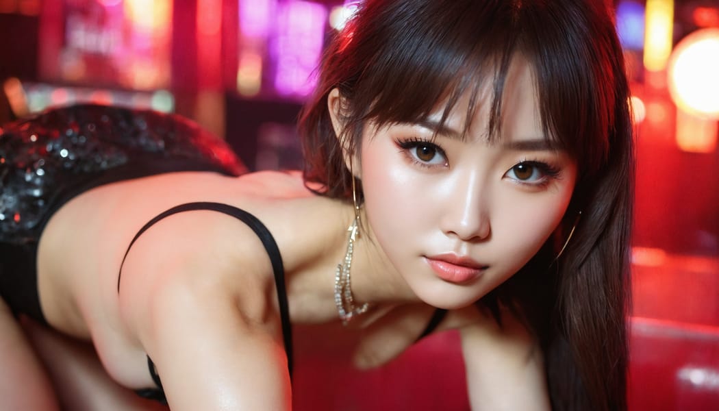 Tags: 21872187, SDXL
{"3": {"inputs": {"seed": 552520122329318, "steps": 32, "cfg": 6.21, "sampler_name": "dpmpp_2m", "scheduler": "karras", "denoise": 1.0, "model": ["27", 0], "positive": ["6", 0], "negative": ["7", 0], "latent_image": ["5", 0]}, "class_type": "KSampler"}, "4": {"inputs": {"ckpt_name": "juggernautxl.safetensors"}, "class_type": "CheckpointLoaderSimple"}, "5": {"inputs": {"width": 1344, "height": 768, "batch_size": 1}, "class_type": "EmptyLatentImage"}, "6": {"inputs": {"text": "20 year old girl, (taiwanese:0.97), (ukrainian:1.02), (seductive pose:1.00), (eyelashes:0.95), (temptress:1.08), (slim:1.07), (double eyelids:1.02), (beautiful eyes:1.09), (idol:1.10), (seductive facial expression:1.02), (sexy lips:1.10), (detailed face:1.00), (blush:1.04), (pale skin:1.07), (cute:1.09), (in a seductive pose:1.13), (large perky breasts:0.98), (cleavage:0.98), (thigh gap:1.08), (a pole dancer:0.98) at a night club, (candid cinema:1.03), (RAW:1.08), (textured skin:1.00), (soft lighting:1.03), (skin fuzz:1.02), (detailed skin:1.01), (natural looking skin:1.04), (portra:1.03), (film:1.02)", "clip": ["27", 1]}, "class_type": "CLIPTextEncode"}, "7": {"inputs": {"text": "(worst quality:1.09), (open mouth:1.07), (watermark:1.12), (distorted:1.12), (low resolution:1.09), (bad hands:1.07), (twisted:1.06)", "clip": ["27", 1]}, "class_type": "CLIPTextEncode"}, "8": {"inputs": {"samples": ["3", 0], "vae": ["4", 2]}, "class_type": "VAEDecode"}, "25": {"inputs": {"lora_name": "nudify_xl.safetensors", "strength_model": 0.0, "strength_clip": 0.09, "model": ["4", 0], "clip": ["4", 1]}, "class_type": "LoraLoader"}, "26": {"inputs": {"lora_name": "shirtlift_SDXL_v2.safetensors", "strength_model": 0.0, "strength_clip": 0.04, "model": ["25", 0], "clip": ["25", 1]}, "class_type": "LoraLoader"}, "27": {"inputs": {"lora_name": "PerfectEyesXL.safetensors", "strength_model": 0.09, "strength_clip": 0.11, "model": ["26", 0], "clip": ["26", 1]}, "class_type": "LoraLoader"}, "30": {"inputs": {"model_name": "4x_NMKD-Superscale-SP_178000_G.pth"}, "class_type": "UpscaleModelLoader"}, "31": {"inputs": {"upscale_model": ["30", 0], "image": ["8", 0]}, "class_type": "ImageUpscaleWithModel"}, "32": {"inputs": {"upscale_method": "lanczos", "scale_by": 0.5, "image": ["31", 0]}, "class_type": "ImageScaleBy"}, "33": {"inputs": {"pixels": ["32", 0], "vae": ["4", 2]}, "class_type": "VAEEncode"}, "34": {"inputs": {"seed": 552520122329318, "steps": 32, "cfg": 6.21, "sampler_name": "dpmpp_2m", "scheduler": "karras", "denoise": 0.3, "model": ["27", 0], "positive": ["6", 0], "negative": ["7", 0], "latent_image": ["33", 0]}, "class_type": "KSampler"}, "36": {"inputs": {"samples": ["34", 0], "vae": ["4", 2]}, "class_type": "VAEDecode"}, "39": {"inputs": {"filename_prefix": "comfyapi-1717039734865", "images": ["36", 0]}, "class_type": "SaveImage"}}