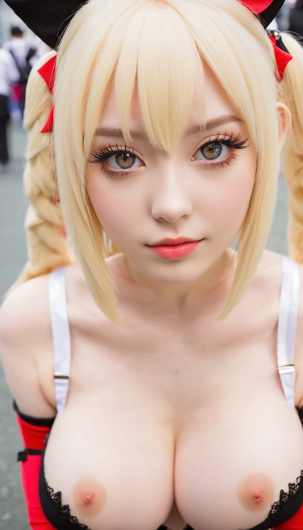 Tags: 21872187, SDXL
{"3": {"inputs": {"seed": 608273626778987, "steps": 32, "cfg": 7.8, "sampler_name": "dpmpp_2m", "scheduler": "karras", "denoise": 1.0, "model": ["27", 0], "positive": ["6", 0], "negative": ["7", 0], "latent_image": ["5", 0]}, "class_type": "KSampler"}, "4": {"inputs": {"ckpt_name": "juggernautxl.safetensors"}, "class_type": "CheckpointLoaderSimple"}, "5": {"inputs": {"width": 768, "height": 1344, "batch_size": 1}, "class_type": "EmptyLatentImage"}, "6": {"inputs": {"text": "22 year old girl, (irish:0.95), (blush:1.00), (beautiful eyes:1.09), (eyelashes:1.14), (sexy lips:1.11), (idol:1.13), (detailed face:1.11), (slim:0.99), (pale skin:1.05), (double eyelids:1.10), (cute:1.13), (temptress:1.08), (seductive facial expression:0.95), (seductive pose:1.05), (in a seductive pose:1.00), (large perky breasts:0.98), (cleavage:1.14), (thigh gap:1.12), (in a cosplay:1.11) at comiket posing for camera, (soft lighting:1.05), (portra:1.06), (candid cinema:1.03), (detailed skin:1.03), (natural looking skin:1.05), (textured skin:1.05), (film:1.00), (RAW:1.08), (skin fuzz:1.02)", "clip": ["27", 1]}, "class_type": "CLIPTextEncode"}, "7": {"inputs": {"text": "(watermark:1.10), (worst quality:1.09), (distorted:1.11), (open mouth:1.10), (low resolution:1.07), (bad hands:1.12), (twisted:1.11)", "clip": ["27", 1]}, "class_type": "CLIPTextEncode"}, "8": {"inputs": {"samples": ["3", 0], "vae": ["4", 2]}, "class_type": "VAEDecode"}, "25": {"inputs": {"lora_name": "nudify_xl.safetensors", "strength_model": 0.31, "strength_clip": 0.15, "model": ["4", 0], "clip": ["4", 1]}, "class_type": "LoraLoader"}, "26": {"inputs": {"lora_name": "shirtlift_SDXL_v2.safetensors", "strength_model": 0.14, "strength_clip": 0.02, "model": ["25", 0], "clip": ["25", 1]}, "class_type": "LoraLoader"}, "27": {"inputs": {"lora_name": "PerfectEyesXL.safetensors", "strength_model": 0.19, "strength_clip": 0.19, "model": ["26", 0], "clip": ["26", 1]}, "class_type": "LoraLoader"}, "30": {"inputs": {"model_name": "4x_NMKD-Superscale-SP_178000_G.pth"}, "class_type": "UpscaleModelLoader"}, "31": {"inputs": {"upscale_model": ["30", 0], "image": ["8", 0]}, "class_type": "ImageUpscaleWithModel"}, "32": {"inputs": {"upscale_method": "lanczos", "scale_by": 0.5, "image": ["31", 0]}, "class_type": "ImageScaleBy"}, "33": {"inputs": {"pixels": ["32", 0], "vae": ["4", 2]}, "class_type": "VAEEncode"}, "34": {"inputs": {"seed": 608273626778987, "steps": 32, "cfg": 7.8, "sampler_name": "dpmpp_2m", "scheduler": "karras", "denoise": 0.3, "model": ["27", 0], "positive": ["6", 0], "negative": ["7", 0], "latent_image": ["33", 0]}, "class_type": "KSampler"}, "36": {"inputs": {"samples": ["34", 0], "vae": ["4", 2]}, "class_type": "VAEDecode"}, "39": {"inputs": {"filename_prefix": "comfyapi-1731954056019", "images": ["36", 0]}, "class_type": "SaveImage"}}