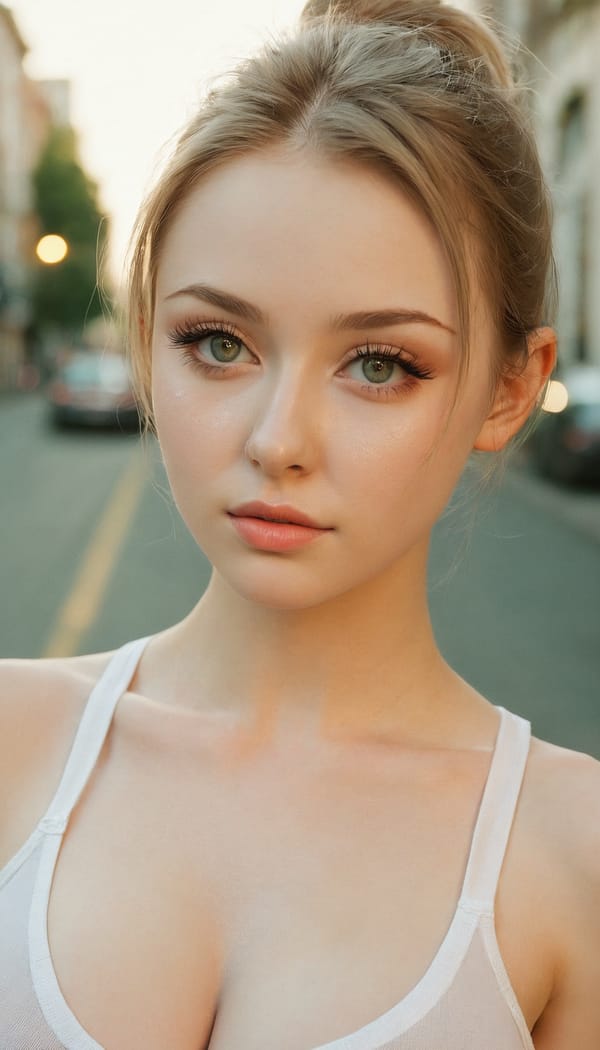 Tags: 21872187, SDXL
{"3": {"inputs": {"seed": 737029103324911, "steps": 32, "cfg": 5.35, "sampler_name": "dpmpp_2m", "scheduler": "karras", "denoise": 1.0, "model": ["27", 0], "positive": ["6", 0], "negative": ["7", 0], "latent_image": ["5", 0]}, "class_type": "KSampler"}, "4": {"inputs": {"ckpt_name": "juggernautxl.safetensors"}, "class_type": "CheckpointLoaderSimple"}, "5": {"inputs": {"width": 768, "height": 1344, "batch_size": 1}, "class_type": "EmptyLatentImage"}, "6": {"inputs": {"text": "23 year old girl, (ukrainian:1.05), (blush:0.97), (cute:0.99), (pale skin:0.99), (eyelashes:1.12), (sexy lips:0.96), (seductive pose:0.97), (slim:1.10), (beautiful eyes:1.05), (detailed face:1.00), (seductive facial expression:1.01), (temptress:1.03), (double eyelids:1.06), (idol:1.04), (in a seductive pose:1.07), (large perky breasts:1.03), (cleavage:1.01), (thigh gap:1.11), (white tanktop:0.96), busy street, (textured skin:1.07), (candid cinema:1.02), (natural looking skin:1.01), (film:1.05), (portra:1.01), (skin fuzz:1.03), (soft lighting:1.05), (detailed skin:1.04), (RAW:1.02)", "clip": ["27", 1]}, "class_type": "CLIPTextEncode"}, "7": {"inputs": {"text": "(worst quality:1.14), (distorted:1.05), (low resolution:1.08), (watermark:1.09), (open mouth:1.10), (twisted:1.13)", "clip": ["27", 1]}, "class_type": "CLIPTextEncode"}, "8": {"inputs": {"samples": ["3", 0], "vae": ["4", 2]}, "class_type": "VAEDecode"}, "25": {"inputs": {"lora_name": "nudify_xl.safetensors", "strength_model": 0.09, "strength_clip": 0.21, "model": ["4", 0], "clip": ["4", 1]}, "class_type": "LoraLoader"}, "26": {"inputs": {"lora_name": "shirtlift_SDXL_v2.safetensors", "strength_model": 0.13, "strength_clip": 0.14, "model": ["25", 0], "clip": ["25", 1]}, "class_type": "LoraLoader"}, "27": {"inputs": {"lora_name": "PerfectEyesXL.safetensors", "strength_model": 0.02, "strength_clip": 0.18, "model": ["26", 0], "clip": ["26", 1]}, "class_type": "LoraLoader"}, "30": {"inputs": {"model_name": "4x_NMKD-Superscale-SP_178000_G.pth"}, "class_type": "UpscaleModelLoader"}, "31": {"inputs": {"upscale_model": ["30", 0], "image": ["8", 0]}, "class_type": "ImageUpscaleWithModel"}, "32": {"inputs": {"upscale_method": "lanczos", "scale_by": 0.5, "image": ["31", 0]}, "class_type": "ImageScaleBy"}, "33": {"inputs": {"pixels": ["32", 0], "vae": ["4", 2]}, "class_type": "VAEEncode"}, "34": {"inputs": {"seed": 737029103324911, "steps": 32, "cfg": 5.35, "sampler_name": "dpmpp_2m", "scheduler": "karras", "denoise": 0.3, "model": ["27", 0], "positive": ["6", 0], "negative": ["7", 0], "latent_image": ["33", 0]}, "class_type": "KSampler"}, "36": {"inputs": {"samples": ["34", 0], "vae": ["4", 2]}, "class_type": "VAEDecode"}, "39": {"inputs": {"filename_prefix": "comfyapi-1735050589463", "images": ["36", 0]}, "class_type": "SaveImage"}}