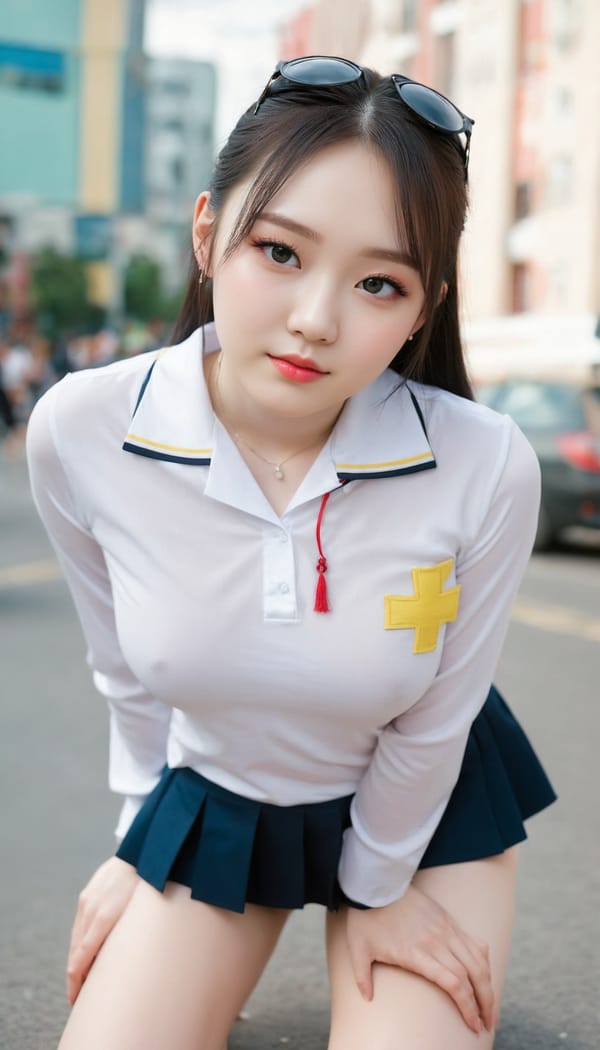 Tags: 21872187, SDXL
{"3": {"inputs": {"seed": 443429051274598, "steps": 32, "cfg": 7.46, "sampler_name": "dpmpp_2m", "scheduler": "karras", "denoise": 1.0, "model": ["27", 0], "positive": ["6", 0], "negative": ["7", 0], "latent_image": ["5", 0]}, "class_type": "KSampler"}, "4": {"inputs": {"ckpt_name": "juggernautXL_v8Rundiffusion.safetensors"}, "class_type": "CheckpointLoaderSimple"}, "5": {"inputs": {"width": 768, "height": 1344, "batch_size": 1}, "class_type": "EmptyLatentImage"}, "6": {"inputs": {"text": "23 year old girl, (ukrainian:1.08), (russian:1.10), (chinese:1.03), (korean:1.04), (idol:1.06), (detailed face:1.01), (double eyelids:1.14), (beautiful eyes:1.13), (blush:1.01), (cute:1.12), (pale skin:1.13), (eyelashes:0.95), (temptress:1.12), (seductive pose:0.96), (sexy lips:1.04), (seductive facial expression:1.07), (slim:1.11), (on all fours:0.99), (spreading ass cheeks:0.97), (from behind:1.04), (backboob:1.01), (school uniform:0.96), choker, busy street, (detailed skin:1.06), (natural looking skin:1.07), (skin fuzz:1.06), (soft lighting:1.00), (portra:1.08), (film:1.06), (candid cinema:1.08), (textured skin:1.08), (RAW:1.02)", "clip": ["27", 1]}, "class_type": "CLIPTextEncode"}, "7": {"inputs": {"text": "(watermark:1.12), (low resolution:1.06), (bad hands:1.10), (twisted:1.13), (open mouth:1.13), (distorted:1.06), (worst quality:1.05)", "clip": ["27", 1]}, "class_type": "CLIPTextEncode"}, "8": {"inputs": {"samples": ["3", 0], "vae": ["4", 2]}, "class_type": "VAEDecode"}, "25": {"inputs": {"lora_name": "nudify_xl.safetensors", "strength_model": 0.1, "strength_clip": 0.31, "model": ["4", 0], "clip": ["4", 1]}, "class_type": "LoraLoader"}, "26": {"inputs": {"lora_name": "shirtlift_SDXL_v2.safetensors", "strength_model": 0.07, "strength_clip": 0.18, "model": ["25", 0], "clip": ["25", 1]}, "class_type": "LoraLoader"}, "27": {"inputs": {"lora_name": "PerfectEyesXL.safetensors", "strength_model": 0.02, "strength_clip": 0.05, "model": ["26", 0], "clip": ["26", 1]}, "class_type": "LoraLoader"}, "30": {"inputs": {"model_name": "4x_NMKD-Superscale-SP_178000_G.pth"}, "class_type": "UpscaleModelLoader"}, "31": {"inputs": {"upscale_model": ["30", 0], "image": ["8", 0]}, "class_type": "ImageUpscaleWithModel"}, "32": {"inputs": {"upscale_method": "lanczos", "scale_by": 0.5, "image": ["31", 0]}, "class_type": "ImageScaleBy"}, "33": {"inputs": {"pixels": ["32", 0], "vae": ["4", 2]}, "class_type": "VAEEncode"}, "34": {"inputs": {"seed": 443429051274598, "steps": 32, "cfg": 7.46, "sampler_name": "dpmpp_2m", "scheduler": "karras", "denoise": 0.3, "model": ["27", 0], "positive": ["6", 0], "negative": ["7", 0], "latent_image": ["33", 0]}, "class_type": "KSampler"}, "36": {"inputs": {"samples": ["34", 0], "vae": ["4", 2]}, "class_type": "VAEDecode"}, "39": {"inputs": {"filename_prefix": "comfyapi-1707891192580", "images": ["36", 0]}, "class_type": "SaveImage"}}