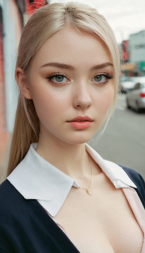 Tags: 21872187, SDXL
{"3": {"inputs": {"seed": 603082352627753, "steps": 32, "cfg": 5.77, "sampler_name": "dpmpp_2m", "scheduler": "karras", "denoise": 1.0, "model": ["27", 0], "positive": ["6", 0], "negative": ["7", 0], "latent_image": ["5", 0]}, "class_type": "KSampler"}, "4": {"inputs": {"ckpt_name": "juggernautxl.safetensors"}, "class_type": "CheckpointLoaderSimple"}, "5": {"inputs": {"width": 768, "height": 1344, "batch_size": 1}, "class_type": "EmptyLatentImage"}, "6": {"inputs": {"text": "25 year old girl, (irish:1.05), (russian:1.02), (detailed face:1.04), (idol:1.03), (seductive pose:1.14), (beautiful eyes:1.14), (pale skin:0.96), (double eyelids:1.13), (blush:1.13), (sexy lips:0.95), (cute:1.09), (seductive facial expression:0.95), (slim:1.07), (eyelashes:0.96), (perky ass:1.08), (exposed ass:1.02), (looking back:1.03), (sexy ass:1.01), (thigh gap:1.13), (school uniform:1.06), choker, busy street, (natural looking skin:1.05), (film:1.00), (RAW:1.07), (candid cinema:1.02), (soft lighting:1.02), (detailed skin:1.03), (textured skin:1.08), (portra:1.00), (skin fuzz:1.05)", "clip": ["27", 1]}, "class_type": "CLIPTextEncode"}, "7": {"inputs": {"text": "(worst quality:1.08), (bad hands:1.13), (low resolution:1.13), (twisted:1.09), (watermark:1.08), (open mouth:1.08), (distorted:1.10)", "clip": ["27", 1]}, "class_type": "CLIPTextEncode"}, "8": {"inputs": {"samples": ["3", 0], "vae": ["4", 2]}, "class_type": "VAEDecode"}, "25": {"inputs": {"lora_name": "nudify_xl.safetensors", "strength_model": 0.3, "strength_clip": 0.07, "model": ["4", 0], "clip": ["4", 1]}, "class_type": "LoraLoader"}, "26": {"inputs": {"lora_name": "shirtlift_SDXL_v2.safetensors", "strength_model": 0.08, "strength_clip": 0.01, "model": ["25", 0], "clip": ["25", 1]}, "class_type": "LoraLoader"}, "27": {"inputs": {"lora_name": "PerfectEyesXL.safetensors", "strength_model": 0.19, "strength_clip": 0.17, "model": ["26", 0], "clip": ["26", 1]}, "class_type": "LoraLoader"}, "30": {"inputs": {"model_name": "4x_NMKD-Superscale-SP_178000_G.pth"}, "class_type": "UpscaleModelLoader"}, "31": {"inputs": {"upscale_model": ["30", 0], "image": ["8", 0]}, "class_type": "ImageUpscaleWithModel"}, "32": {"inputs": {"upscale_method": "lanczos", "scale_by": 0.5, "image": ["31", 0]}, "class_type": "ImageScaleBy"}, "33": {"inputs": {"pixels": ["32", 0], "vae": ["4", 2]}, "class_type": "VAEEncode"}, "34": {"inputs": {"seed": 603082352627753, "steps": 32, "cfg": 5.77, "sampler_name": "dpmpp_2m", "scheduler": "karras", "denoise": 0.3, "model": ["27", 0], "positive": ["6", 0], "negative": ["7", 0], "latent_image": ["33", 0]}, "class_type": "KSampler"}, "36": {"inputs": {"samples": ["34", 0], "vae": ["4", 2]}, "class_type": "VAEDecode"}, "39": {"inputs": {"filename_prefix": "comfyapi-1718136456880", "images": ["36", 0]}, "class_type": "SaveImage"}}