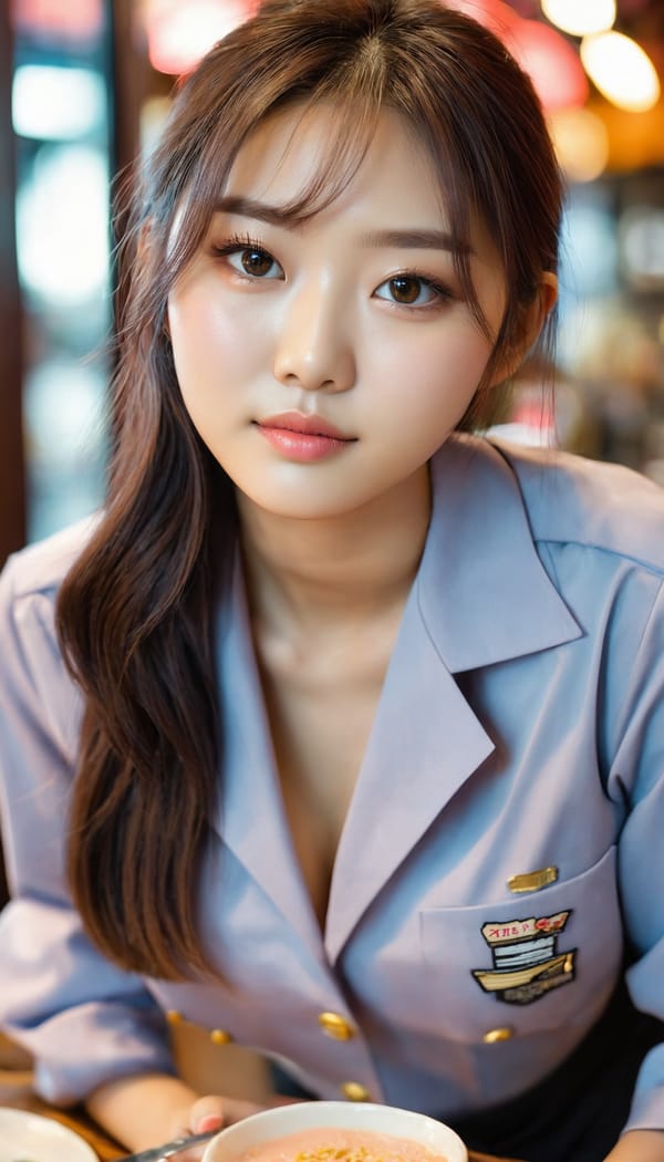 Tags: 21872187, SDXL
{"3": {"inputs": {"seed": 805439716726767, "steps": 64, "cfg": 6.38, "sampler_name": "dpmpp_2m", "scheduler": "karras", "denoise": 1.0, "model": ["27", 0], "positive": ["6", 0], "negative": ["7", 0], "latent_image": ["5", 0]}, "class_type": "KSampler"}, "4": {"inputs": {"ckpt_name": "juggernautxl.safetensors"}, "class_type": "CheckpointLoaderSimple"}, "5": {"inputs": {"width": 768, "height": 1344, "batch_size": 1}, "class_type": "EmptyLatentImage"}, "6": {"inputs": {"text": "21 year old girl, (korean:1.03), (slim:1.04), (seductive facial expression:1.06), (temptress:1.03), (beautiful eyes:1.07), (blush:1.03), (seductive pose:0.98), (detailed face:0.96), (eyelashes:1.02), (sexy lips:1.04), (double eyelids:1.01), (cute:1.05), (idol:1.03), (in a seductive pose:1.08), (large perky breasts:0.98), (cleavage:1.03), (thigh gap:1.08), (a waitress in uniform:1.10) working at a restaurant, (portra:1.04), (candid cinema:1.08), (detailed skin:1.03), (film:1.02), (skin fuzz:1.09), (soft lighting:1.09), (natural looking skin:1.03), (textured skin:1.03), (RAW:1.00)", "clip": ["27", 1]}, "class_type": "CLIPTextEncode"}, "7": {"inputs": {"text": "(distorted:1.11), (bad hands:1.06), (worst quality:1.06), (open mouth:1.12), (low resolution:1.11), (watermark:1.12), (twisted:1.13)", "clip": ["27", 1]}, "class_type": "CLIPTextEncode"}, "8": {"inputs": {"samples": ["3", 0], "vae": ["4", 2]}, "class_type": "VAEDecode"}, "25": {"inputs": {"lora_name": "nudify_xl.safetensors", "strength_model": 0.16, "strength_clip": 0.08, "model": ["4", 0], "clip": ["4", 1]}, "class_type": "LoraLoader"}, "26": {"inputs": {"lora_name": "shirtlift_SDXL_v2.safetensors", "strength_model": 0.02, "strength_clip": 0.09, "model": ["25", 0], "clip": ["25", 1]}, "class_type": "LoraLoader"}, "27": {"inputs": {"lora_name": "PerfectEyesXL.safetensors", "strength_model": 0.05, "strength_clip": 0.09, "model": ["26", 0], "clip": ["26", 1]}, "class_type": "LoraLoader"}, "30": {"inputs": {"model_name": "4x_NMKD-Superscale-SP_178000_G.pth"}, "class_type": "UpscaleModelLoader"}, "31": {"inputs": {"upscale_model": ["30", 0], "image": ["8", 0]}, "class_type": "ImageUpscaleWithModel"}, "32": {"inputs": {"upscale_method": "lanczos", "scale_by": 0.5, "image": ["31", 0]}, "class_type": "ImageScaleBy"}, "33": {"inputs": {"pixels": ["32", 0], "vae": ["4", 2]}, "class_type": "VAEEncode"}, "34": {"inputs": {"seed": 805439716726767, "steps": 64, "cfg": 6.38, "sampler_name": "dpmpp_2m", "scheduler": "karras", "denoise": 0.3, "model": ["27", 0], "positive": ["6", 0], "negative": ["7", 0], "latent_image": ["33", 0]}, "class_type": "KSampler"}, "36": {"inputs": {"samples": ["34", 0], "vae": ["4", 2]}, "class_type": "VAEDecode"}, "39": {"inputs": {"filename_prefix": "comfyapi-1714262929084", "images": ["36", 0]}, "class_type": "SaveImage"}}