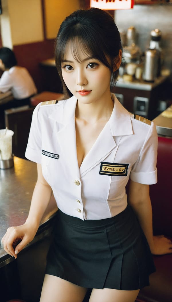 Tags: 21872187, SDXL
{"3": {"inputs": {"seed": 154002686241098, "steps": 32, "cfg": 5.31, "sampler_name": "dpmpp_2m", "scheduler": "karras", "denoise": 1.0, "model": ["27", 0], "positive": ["6", 0], "negative": ["7", 0], "latent_image": ["5", 0]}, "class_type": "KSampler"}, "4": {"inputs": {"ckpt_name": "helloworldxl.safetensors"}, "class_type": "CheckpointLoaderSimple"}, "5": {"inputs": {"width": 768, "height": 1344, "batch_size": 1}, "class_type": "EmptyLatentImage"}, "6": {"inputs": {"text": "25 year old girl, (korean:1.00), (japanese:1.09), (blush:0.95), (cute:0.98), (beautiful eyes:1.05), (slim:1.11), (pale skin:1.04), (detailed face:0.96), (double eyelids:1.02), (eyelashes:1.08), (seductive pose:0.97), (idol:1.10), (temptress:0.95), (in a seductive pose:1.05), (large perky breasts:0.97), (cleavage:0.96), (thigh gap:0.98), (a waitress in uniform:1.12) working at a restaurant, (portra:1.09), (detailed skin:1.02), (candid cinema:1.07), (natural looking skin:1.03), (skin fuzz:1.00), (textured skin:1.01), (RAW:1.02), (soft lighting:1.00), (film:1.00)", "clip": ["27", 1]}, "class_type": "CLIPTextEncode"}, "7": {"inputs": {"text": "(worst quality:1.12), (bad hands:1.09), (twisted:1.12), (low resolution:1.11), (distorted:1.12), (open mouth:1.14), (watermark:1.10)", "clip": ["27", 1]}, "class_type": "CLIPTextEncode"}, "8": {"inputs": {"samples": ["3", 0], "vae": ["4", 2]}, "class_type": "VAEDecode"}, "25": {"inputs": {"lora_name": "nudify_xl.safetensors", "strength_model": 0.39, "strength_clip": 0.16, "model": ["4", 0], "clip": ["4", 1]}, "class_type": "LoraLoader"}, "26": {"inputs": {"lora_name": "shirtlift_SDXL_v2.safetensors", "strength_model": 0.1, "strength_clip": 0.19, "model": ["25", 0], "clip": ["25", 1]}, "class_type": "LoraLoader"}, "27": {"inputs": {"lora_name": "PerfectEyesXL.safetensors", "strength_model": 0.09, "strength_clip": 0.09, "model": ["26", 0], "clip": ["26", 1]}, "class_type": "LoraLoader"}, "30": {"inputs": {"model_name": "4x_NMKD-Superscale-SP_178000_G.pth"}, "class_type": "UpscaleModelLoader"}, "31": {"inputs": {"upscale_model": ["30", 0], "image": ["8", 0]}, "class_type": "ImageUpscaleWithModel"}, "32": {"inputs": {"upscale_method": "lanczos", "scale_by": 0.5, "image": ["31", 0]}, "class_type": "ImageScaleBy"}, "33": {"inputs": {"pixels": ["32", 0], "vae": ["4", 2]}, "class_type": "VAEEncode"}, "34": {"inputs": {"seed": 154002686241098, "steps": 32, "cfg": 5.31, "sampler_name": "dpmpp_2m", "scheduler": "karras", "denoise": 0.3, "model": ["27", 0], "positive": ["6", 0], "negative": ["7", 0], "latent_image": ["33", 0]}, "class_type": "KSampler"}, "36": {"inputs": {"samples": ["34", 0], "vae": ["4", 2]}, "class_type": "VAEDecode"}, "39": {"inputs": {"filename_prefix": "comfyapi-1714189821524", "images": ["36", 0]}, "class_type": "SaveImage"}}