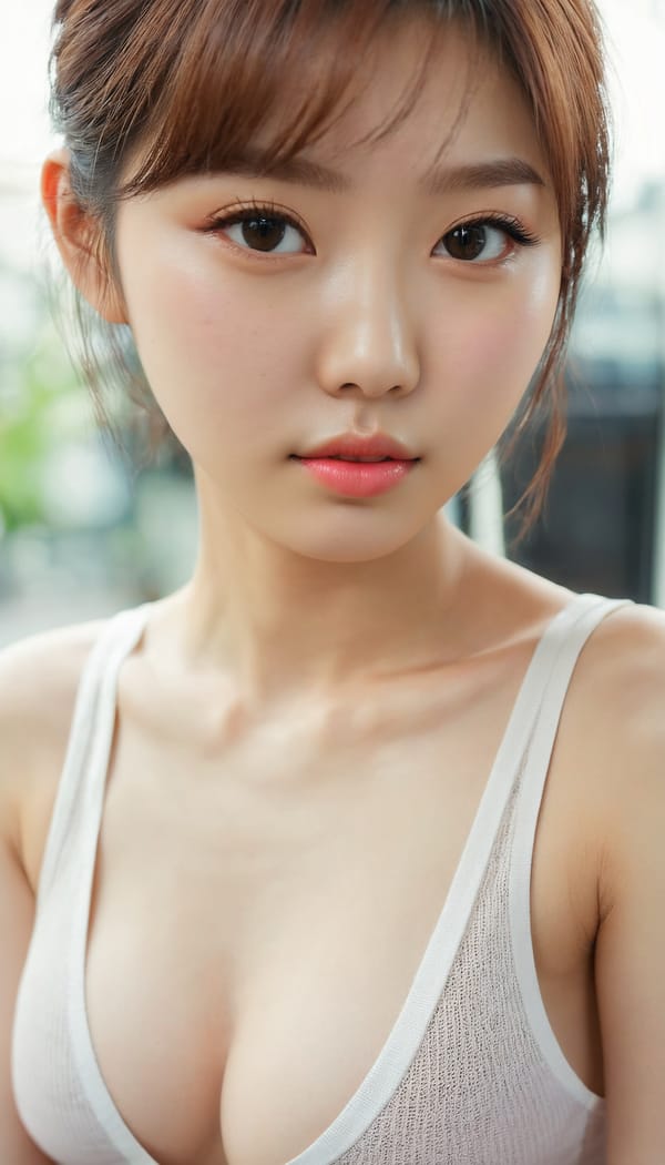 Tags: 21872187, SDXL
{"3": {"inputs": {"seed": 688089958362601, "steps": 32, "cfg": 6.0, "sampler_name": "dpmpp_2m", "scheduler": "karras", "denoise": 1.0, "model": ["27", 0], "positive": ["6", 0], "negative": ["7", 0], "latent_image": ["5", 0]}, "class_type": "KSampler"}, "4": {"inputs": {"ckpt_name": "juggernautxl.safetensors"}, "class_type": "CheckpointLoaderSimple"}, "5": {"inputs": {"width": 768, "height": 1344, "batch_size": 1}, "class_type": "EmptyLatentImage"}, "6": {"inputs": {"text": "20 year old girl, (korean:1.07), (beautiful eyes:1.07), (seductive pose:0.95), (double eyelids:1.01), (eyelashes:1.07), (blush:1.14), (sexy lips:1.02), (pale skin:1.08), (slim:0.97), (detailed face:1.13), (temptress:0.95), (seductive facial expression:1.14), (cute:0.99), (in a seductive pose:1.13), (large perky breasts:1.00), (cleavage:1.02), (thigh gap:1.00), (white tanktop:0.97), busy street, (RAW:1.05), (skin fuzz:1.05), (natural looking skin:1.01), (film:1.09), (textured skin:1.07), (detailed skin:1.03), (portra:1.06), (candid cinema:1.09), (soft lighting:1.03)", "clip": ["27", 1]}, "class_type": "CLIPTextEncode"}, "7": {"inputs": {"text": "(worst quality:1.14), (low resolution:1.08), (twisted:1.10), (open mouth:1.13), (watermark:1.10), (distorted:1.07), (bad hands:1.14)", "clip": ["27", 1]}, "class_type": "CLIPTextEncode"}, "8": {"inputs": {"samples": ["3", 0], "vae": ["4", 2]}, "class_type": "VAEDecode"}, "25": {"inputs": {"lora_name": "nudify_xl.safetensors", "strength_model": 0.24, "strength_clip": 0.31, "model": ["4", 0], "clip": ["4", 1]}, "class_type": "LoraLoader"}, "26": {"inputs": {"lora_name": "shirtlift_SDXL_v2.safetensors", "strength_model": 0.19, "strength_clip": 0.03, "model": ["25", 0], "clip": ["25", 1]}, "class_type": "LoraLoader"}, "27": {"inputs": {"lora_name": "PerfectEyesXL.safetensors", "strength_model": 0.04, "strength_clip": 0.11, "model": ["26", 0], "clip": ["26", 1]}, "class_type": "LoraLoader"}, "30": {"inputs": {"model_name": "4x_NMKD-Superscale-SP_178000_G.pth"}, "class_type": "UpscaleModelLoader"}, "31": {"inputs": {"upscale_model": ["30", 0], "image": ["8", 0]}, "class_type": "ImageUpscaleWithModel"}, "32": {"inputs": {"upscale_method": "lanczos", "scale_by": 0.5, "image": ["31", 0]}, "class_type": "ImageScaleBy"}, "33": {"inputs": {"pixels": ["32", 0], "vae": ["4", 2]}, "class_type": "VAEEncode"}, "34": {"inputs": {"seed": 688089958362601, "steps": 32, "cfg": 6.0, "sampler_name": "dpmpp_2m", "scheduler": "karras", "denoise": 0.3, "model": ["27", 0], "positive": ["6", 0], "negative": ["7", 0], "latent_image": ["33", 0]}, "class_type": "KSampler"}, "36": {"inputs": {"samples": ["34", 0], "vae": ["4", 2]}, "class_type": "VAEDecode"}, "39": {"inputs": {"filename_prefix": "comfyapi-1717107533955", "images": ["36", 0]}, "class_type": "SaveImage"}}