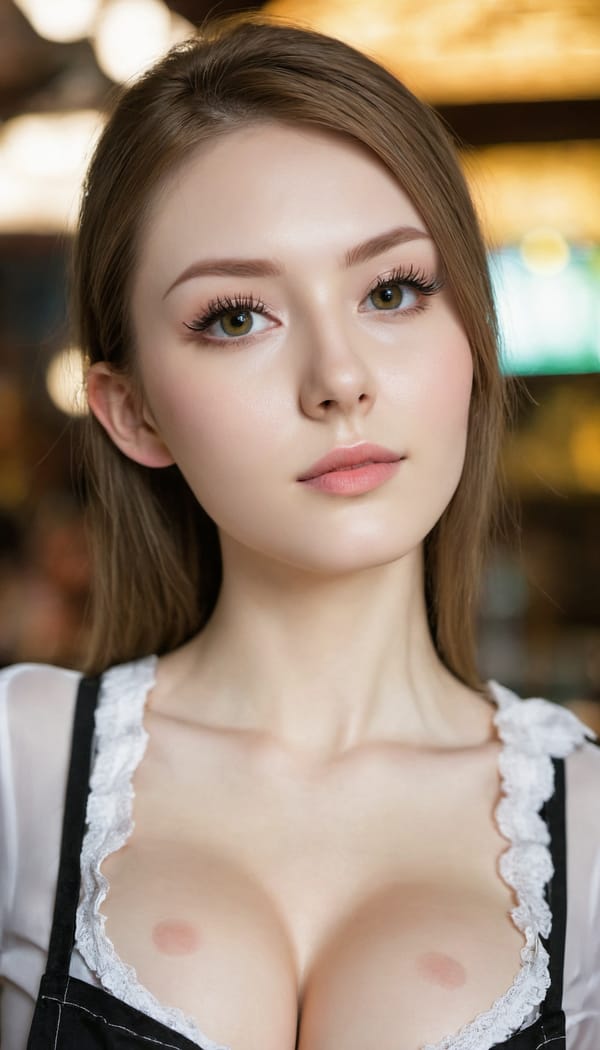 Tags: 21872187, SDXL
{"3": {"inputs": {"seed": 916544803041701, "steps": 32, "cfg": 6.26, "sampler_name": "dpmpp_2m", "scheduler": "karras", "denoise": 1.0, "model": ["27", 0], "positive": ["6", 0], "negative": ["7", 0], "latent_image": ["5", 0]}, "class_type": "KSampler"}, "4": {"inputs": {"ckpt_name": "juggernautXL_v7Rundiffusion.safetensors"}, "class_type": "CheckpointLoaderSimple"}, "5": {"inputs": {"width": 768, "height": 1344, "batch_size": 1}, "class_type": "EmptyLatentImage"}, "6": {"inputs": {"text": "25 year old girl, (cute:1.05), (seductive facial expression:1.01), (beautiful eyes:1.11), (pale skin:1.11), (temptress:0.95), (sexy lips:1.04), (double eyelids:1.02), (slim:1.06), (eyelashes:1.14), (detailed face:1.05), (seductive pose:0.99), (in a seductive pose:1.14), (large perky breasts:1.03), (cleavage:0.99), (thigh gap:1.09), (a waitress in uniform:0.95) working at a restaurant, (film:1.01), (detailed skin:1.06), (candid cinema:1.08), (natural looking skin:1.05), (textured skin:1.09), (skin fuzz:1.04), (portra:1.05), (soft lighting:1.07), (RAW:1.04)", "clip": ["27", 1]}, "class_type": "CLIPTextEncode"}, "7": {"inputs": {"text": "(twisted:1.09), (distorted:1.11), (watermark:1.08), (bad hands:1.08), (worst quality:1.14), (low resolution:1.13), (open mouth:1.13)", "clip": ["27", 1]}, "class_type": "CLIPTextEncode"}, "8": {"inputs": {"samples": ["3", 0], "vae": ["4", 2]}, "class_type": "VAEDecode"}, "25": {"inputs": {"lora_name": "nudify_xl.safetensors", "strength_model": 0.23, "strength_clip": 0.15, "model": ["4", 0], "clip": ["4", 1]}, "class_type": "LoraLoader"}, "26": {"inputs": {"lora_name": "shirtlift_SDXL_v2.safetensors", "strength_model": 0.04, "strength_clip": 0.01, "model": ["25", 0], "clip": ["25", 1]}, "class_type": "LoraLoader"}, "27": {"inputs": {"lora_name": "PerfectEyesXL.safetensors", "strength_model": 0.09, "strength_clip": 0.18, "model": ["26", 0], "clip": ["26", 1]}, "class_type": "LoraLoader"}, "30": {"inputs": {"model_name": "4x_NMKD-Superscale-SP_178000_G.pth"}, "class_type": "UpscaleModelLoader"}, "31": {"inputs": {"upscale_model": ["30", 0], "image": ["8", 0]}, "class_type": "ImageUpscaleWithModel"}, "32": {"inputs": {"upscale_method": "lanczos", "scale_by": 0.5, "image": ["31", 0]}, "class_type": "ImageScaleBy"}, "33": {"inputs": {"pixels": ["32", 0], "vae": ["4", 2]}, "class_type": "VAEEncode"}, "34": {"inputs": {"seed": 916544803041701, "steps": 32, "cfg": 6.26, "sampler_name": "dpmpp_2m", "scheduler": "karras", "denoise": 0.3, "model": ["27", 0], "positive": ["6", 0], "negative": ["7", 0], "latent_image": ["33", 0]}, "class_type": "KSampler"}, "36": {"inputs": {"samples": ["34", 0], "vae": ["4", 2]}, "class_type": "VAEDecode"}, "39": {"inputs": {"filename_prefix": "comfyapi-1705536181276", "images": ["36", 0]}, "class_type": "SaveImage"}}
