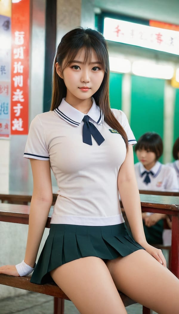 Tags: 21872187, SDXL
{"3": {"inputs": {"seed": 236694202268396, "steps": 64, "cfg": 7.09, "sampler_name": "dpmpp_2m", "scheduler": "karras", "denoise": 1.0, "model": ["27", 0], "positive": ["6", 0], "negative": ["7", 0], "latent_image": ["5", 0]}, "class_type": "KSampler"}, "4": {"inputs": {"ckpt_name": "juggernautXL_v8Rundiffusion.safetensors"}, "class_type": "CheckpointLoaderSimple"}, "5": {"inputs": {"width": 768, "height": 1344, "batch_size": 1}, "class_type": "EmptyLatentImage"}, "6": {"inputs": {"text": "18 year old girl, (taiwanese:0.98), (beautiful eyes:1.03), (idol:0.98), (cute:1.03), (sexy lips:0.95), (blush:1.02), (eyelashes:1.04), (detailed face:1.14), (temptress:1.11), (seductive facial expression:1.04), (seductive pose:1.01), (slim:0.97), (double eyelids:1.11), (in a seductive pose:1.00), (large perky breasts:1.06), (cleavage:0.95), (thigh gap:1.02), (school uniform:1.08), choker, busy street, (portra:1.05), (skin fuzz:1.05), (film:1.06), (soft lighting:1.08), (textured skin:1.03), (natural looking skin:1.01), (RAW:1.01), (detailed skin:1.02), (candid cinema:1.00)", "clip": ["27", 1]}, "class_type": "CLIPTextEncode"}, "7": {"inputs": {"text": "(low resolution:1.13), (bad hands:1.09), (open mouth:1.05), (distorted:1.05), (watermark:1.14), (worst quality:1.10), (twisted:1.05)", "clip": ["27", 1]}, "class_type": "CLIPTextEncode"}, "8": {"inputs": {"samples": ["3", 0], "vae": ["4", 2]}, "class_type": "VAEDecode"}, "25": {"inputs": {"lora_name": "nudify_xl.safetensors", "strength_model": 0.36, "strength_clip": 0.12, "model": ["4", 0], "clip": ["4", 1]}, "class_type": "LoraLoader"}, "26": {"inputs": {"lora_name": "shirtlift_SDXL_v2.safetensors", "strength_model": 0.18, "strength_clip": 0.07, "model": ["25", 0], "clip": ["25", 1]}, "class_type": "LoraLoader"}, "27": {"inputs": {"lora_name": "PerfectEyesXL.safetensors", "strength_model": 0.0, "strength_clip": 0.12, "model": ["26", 0], "clip": ["26", 1]}, "class_type": "LoraLoader"}, "30": {"inputs": {"model_name": "4x_NMKD-Superscale-SP_178000_G.pth"}, "class_type": "UpscaleModelLoader"}, "31": {"inputs": {"upscale_model": ["30", 0], "image": ["8", 0]}, "class_type": "ImageUpscaleWithModel"}, "32": {"inputs": {"upscale_method": "lanczos", "scale_by": 0.5, "image": ["31", 0]}, "class_type": "ImageScaleBy"}, "33": {"inputs": {"pixels": ["32", 0], "vae": ["4", 2]}, "class_type": "VAEEncode"}, "34": {"inputs": {"seed": 236694202268396, "steps": 64, "cfg": 7.09, "sampler_name": "dpmpp_2m", "scheduler": "karras", "denoise": 0.3, "model": ["27", 0], "positive": ["6", 0], "negative": ["7", 0], "latent_image": ["33", 0]}, "class_type": "KSampler"}, "36": {"inputs": {"samples": ["34", 0], "vae": ["4", 2]}, "class_type": "VAEDecode"}, "39": {"inputs": {"filename_prefix": "comfyapi-1707422734138", "images": ["36", 0]}, "class_type": "SaveImage"}}