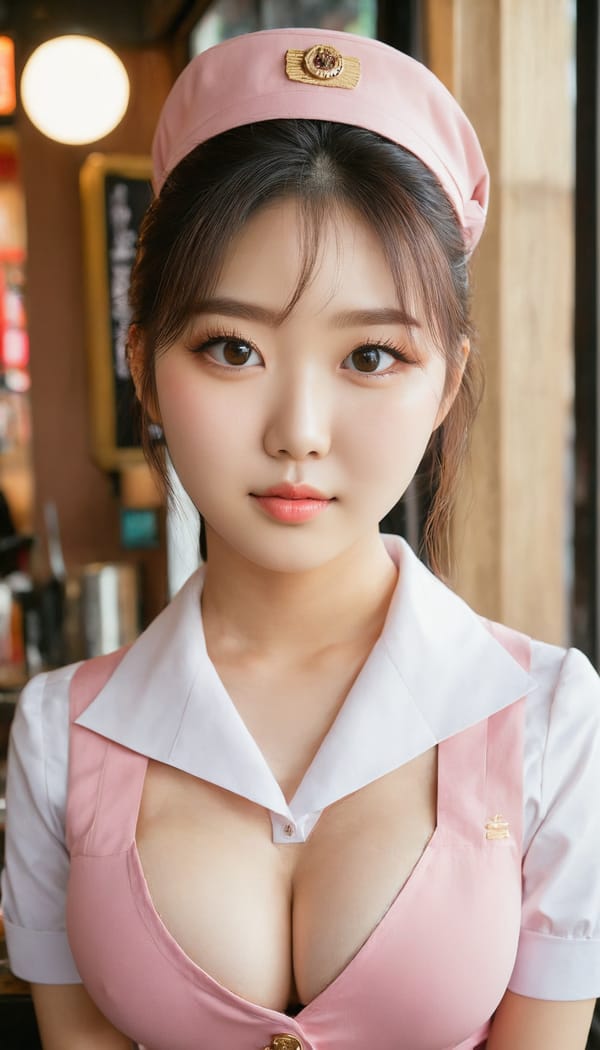 Tags: 21872187, SDXL
{"3": {"inputs": {"seed": 704615926550480, "steps": 64, "cfg": 5.21, "sampler_name": "dpmpp_2m", "scheduler": "karras", "denoise": 1.0, "model": ["27", 0], "positive": ["6", 0], "negative": ["7", 0], "latent_image": ["5", 0]}, "class_type": "KSampler"}, "4": {"inputs": {"ckpt_name": "juggernautxl.safetensors"}, "class_type": "CheckpointLoaderSimple"}, "5": {"inputs": {"width": 768, "height": 1344, "batch_size": 1}, "class_type": "EmptyLatentImage"}, "6": {"inputs": {"text": "19 year old girl, (korean:1.08), (cute:1.10), (seductive facial expression:1.05), (eyelashes:1.08), (slim:1.02), (double eyelids:1.11), (idol:1.13), (blush:1.00), (detailed face:1.09), (temptress:1.00), (seductive pose:0.99), (pale skin:1.05), (beautiful eyes:0.99), (sexy lips:1.06), (in a seductive pose:0.99), (large perky breasts:0.97), (cleavage:1.00), (thigh gap:1.02), (a waitress in uniform:1.06) working at a restaurant, (candid cinema:1.05), (RAW:1.09), (portra:1.01), (soft lighting:1.05), (detailed skin:1.07), (natural looking skin:1.07), (skin fuzz:1.07), (film:1.01)", "clip": ["27", 1]}, "class_type": "CLIPTextEncode"}, "7": {"inputs": {"text": "(bad hands:1.11), (twisted:1.08), (watermark:1.10), (distorted:1.07), (low resolution:1.12), (worst quality:1.05), (open mouth:1.09)", "clip": ["27", 1]}, "class_type": "CLIPTextEncode"}, "8": {"inputs": {"samples": ["3", 0], "vae": ["4", 2]}, "class_type": "VAEDecode"}, "25": {"inputs": {"lora_name": "nudify_xl.safetensors", "strength_model": 0.35, "strength_clip": 0.14, "model": ["4", 0], "clip": ["4", 1]}, "class_type": "LoraLoader"}, "26": {"inputs": {"lora_name": "shirtlift_SDXL_v2.safetensors", "strength_model": 0.15, "strength_clip": 0.19, "model": ["25", 0], "clip": ["25", 1]}, "class_type": "LoraLoader"}, "27": {"inputs": {"lora_name": "PerfectEyesXL.safetensors", "strength_model": 0.14, "strength_clip": 0.11, "model": ["26", 0], "clip": ["26", 1]}, "class_type": "LoraLoader"}, "30": {"inputs": {"model_name": "4x_NMKD-Superscale-SP_178000_G.pth"}, "class_type": "UpscaleModelLoader"}, "31": {"inputs": {"upscale_model": ["30", 0], "image": ["8", 0]}, "class_type": "ImageUpscaleWithModel"}, "32": {"inputs": {"upscale_method": "lanczos", "scale_by": 0.5, "image": ["31", 0]}, "class_type": "ImageScaleBy"}, "33": {"inputs": {"pixels": ["32", 0], "vae": ["4", 2]}, "class_type": "VAEEncode"}, "34": {"inputs": {"seed": 704615926550480, "steps": 64, "cfg": 5.21, "sampler_name": "dpmpp_2m", "scheduler": "karras", "denoise": 0.3, "model": ["27", 0], "positive": ["6", 0], "negative": ["7", 0], "latent_image": ["33", 0]}, "class_type": "KSampler"}, "36": {"inputs": {"samples": ["34", 0], "vae": ["4", 2]}, "class_type": "VAEDecode"}, "39": {"inputs": {"filename_prefix": "comfyapi-1715962527957", "images": ["36", 0]}, "class_type": "SaveImage"}}