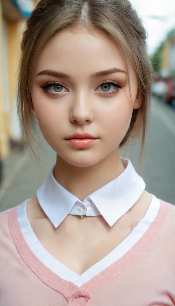 Tags: 21872187, SDXL
{"3": {"inputs": {"seed": 631519786862851, "steps": 64, "cfg": 7.48, "sampler_name": "dpmpp_2m", "scheduler": "karras", "denoise": 1.0, "model": ["27", 0], "positive": ["6", 0], "negative": ["7", 0], "latent_image": ["5", 0]}, "class_type": "KSampler"}, "4": {"inputs": {"ckpt_name": "juggernautxl.safetensors"}, "class_type": "CheckpointLoaderSimple"}, "5": {"inputs": {"width": 768, "height": 1344, "batch_size": 1}, "class_type": "EmptyLatentImage"}, "6": {"inputs": {"text": "19 year old girl, (ukrainian:0.98), (idol:1.10), (slim:1.07), (beautiful eyes:1.08), (temptress:0.98), (double eyelids:1.14), (seductive facial expression:1.14), (sexy lips:1.11), (cute:1.04), (seductive pose:0.99), (eyelashes:1.03), (detailed face:0.98), (blush:1.06), (pale skin:1.05), (in a seductive pose:1.02), (large perky breasts:1.06), (cleavage:1.02), (thigh gap:1.04), (school uniform:0.98), choker, busy street, (film:1.05), (soft lighting:1.07), (textured skin:1.05), (natural looking skin:1.07), (RAW:1.02), (skin fuzz:1.04), (candid cinema:1.09), (detailed skin:1.08), (portra:1.09)", "clip": ["27", 1]}, "class_type": "CLIPTextEncode"}, "7": {"inputs": {"text": "(distorted:1.07), (open mouth:1.07), (low resolution:1.06), (twisted:1.07), (bad hands:1.06), (watermark:1.14), (worst quality:1.08)", "clip": ["27", 1]}, "class_type": "CLIPTextEncode"}, "8": {"inputs": {"samples": ["3", 0], "vae": ["4", 2]}, "class_type": "VAEDecode"}, "25": {"inputs": {"lora_name": "nudify_xl.safetensors", "strength_model": 0.39, "strength_clip": 0.04, "model": ["4", 0], "clip": ["4", 1]}, "class_type": "LoraLoader"}, "26": {"inputs": {"lora_name": "shirtlift_SDXL_v2.safetensors", "strength_model": 0.01, "strength_clip": 0.05, "model": ["25", 0], "clip": ["25", 1]}, "class_type": "LoraLoader"}, "27": {"inputs": {"lora_name": "PerfectEyesXL.safetensors", "strength_model": 0.14, "strength_clip": 0.1, "model": ["26", 0], "clip": ["26", 1]}, "class_type": "LoraLoader"}, "30": {"inputs": {"model_name": "4x_NMKD-Superscale-SP_178000_G.pth"}, "class_type": "UpscaleModelLoader"}, "31": {"inputs": {"upscale_model": ["30", 0], "image": ["8", 0]}, "class_type": "ImageUpscaleWithModel"}, "32": {"inputs": {"upscale_method": "lanczos", "scale_by": 0.5, "image": ["31", 0]}, "class_type": "ImageScaleBy"}, "33": {"inputs": {"pixels": ["32", 0], "vae": ["4", 2]}, "class_type": "VAEEncode"}, "34": {"inputs": {"seed": 631519786862851, "steps": 64, "cfg": 7.48, "sampler_name": "dpmpp_2m", "scheduler": "karras", "denoise": 0.3, "model": ["27", 0], "positive": ["6", 0], "negative": ["7", 0], "latent_image": ["33", 0]}, "class_type": "KSampler"}, "36": {"inputs": {"samples": ["34", 0], "vae": ["4", 2]}, "class_type": "VAEDecode"}, "39": {"inputs": {"filename_prefix": "comfyapi-1726572065475", "images": ["36", 0]}, "class_type": "SaveImage"}}