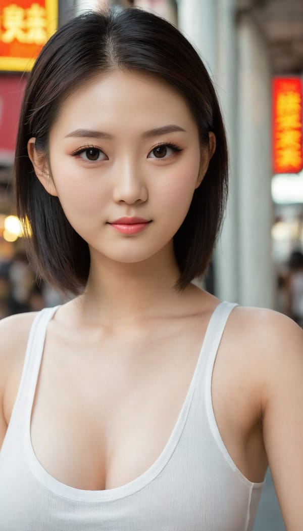 Tags: 21872187, SDXL
{"3": {"inputs": {"seed": 908497713056129, "steps": 64, "cfg": 5.05, "sampler_name": "dpmpp_2m", "scheduler": "karras", "denoise": 1.0, "model": ["27", 0], "positive": ["6", 0], "negative": ["7", 0], "latent_image": ["5", 0]}, "class_type": "KSampler"}, "4": {"inputs": {"ckpt_name": "juggernautXL_v8Rundiffusion.safetensors"}, "class_type": "CheckpointLoaderSimple"}, "5": {"inputs": {"width": 768, "height": 1344, "batch_size": 1}, "class_type": "EmptyLatentImage"}, "6": {"inputs": {"text": "22 year old girl, (taiwanese:0.96), (eyelashes:1.14), (blush:0.96), (beautiful eyes:0.98), (pale skin:1.10), (cute:1.09), (slim:1.02), (double eyelids:0.99), (temptress:0.96), (seductive pose:0.96), (detailed face:1.09), (sexy lips:1.01), (idol:0.95), (seductive facial expression:1.11), (in a seductive pose:1.10), (large perky breasts:1.07), (cleavage:1.07), (thigh gap:1.01), (white tanktop:1.08), busy street, (natural looking skin:1.02), (portra:1.08), (film:1.05), (candid cinema:1.05), (textured skin:1.03), (skin fuzz:1.06), (RAW:1.07), (detailed skin:1.09), (soft lighting:1.00)", "clip": ["27", 1]}, "class_type": "CLIPTextEncode"}, "7": {"inputs": {"text": "(open mouth:1.05), (twisted:1.11), (worst quality:1.10), (low resolution:1.09), (bad hands:1.08), (distorted:1.06), (watermark:1.11)", "clip": ["27", 1]}, "class_type": "CLIPTextEncode"}, "8": {"inputs": {"samples": ["3", 0], "vae": ["4", 2]}, "class_type": "VAEDecode"}, "25": {"inputs": {"lora_name": "nudify_xl.safetensors", "strength_model": 0.15, "strength_clip": 0.38, "model": ["4", 0], "clip": ["4", 1]}, "class_type": "LoraLoader"}, "26": {"inputs": {"lora_name": "shirtlift_SDXL_v2.safetensors", "strength_model": 0.03, "strength_clip": 0.09, "model": ["25", 0], "clip": ["25", 1]}, "class_type": "LoraLoader"}, "27": {"inputs": {"lora_name": "PerfectEyesXL.safetensors", "strength_model": 0.04, "strength_clip": 0.04, "model": ["26", 0], "clip": ["26", 1]}, "class_type": "LoraLoader"}, "30": {"inputs": {"model_name": "4x_NMKD-Superscale-SP_178000_G.pth"}, "class_type": "UpscaleModelLoader"}, "31": {"inputs": {"upscale_model": ["30", 0], "image": ["8", 0]}, "class_type": "ImageUpscaleWithModel"}, "32": {"inputs": {"upscale_method": "lanczos", "scale_by": 0.5, "image": ["31", 0]}, "class_type": "ImageScaleBy"}, "33": {"inputs": {"pixels": ["32", 0], "vae": ["4", 2]}, "class_type": "VAEEncode"}, "34": {"inputs": {"seed": 908497713056129, "steps": 64, "cfg": 5.05, "sampler_name": "dpmpp_2m", "scheduler": "karras", "denoise": 0.3, "model": ["27", 0], "positive": ["6", 0], "negative": ["7", 0], "latent_image": ["33", 0]}, "class_type": "KSampler"}, "36": {"inputs": {"samples": ["34", 0], "vae": ["4", 2]}, "class_type": "VAEDecode"}, "39": {"inputs": {"filename_prefix": "comfyapi-1707955978095", "images": ["36", 0]}, "class_type": "SaveImage"}}