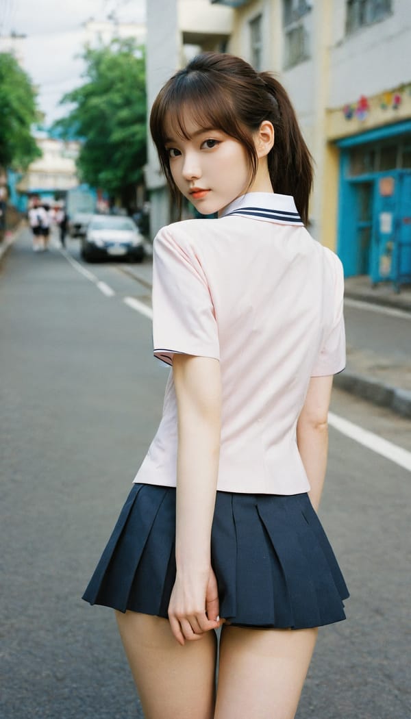 Tags: 21872187, SDXL
{"3": {"inputs": {"seed": 795386417636286, "steps": 32, "cfg": 7.39, "sampler_name": "dpmpp_2m", "scheduler": "karras", "denoise": 1.0, "model": ["27", 0], "positive": ["6", 0], "negative": ["7", 0], "latent_image": ["5", 0]}, "class_type": "KSampler"}, "4": {"inputs": {"ckpt_name": "helloworldxl.safetensors"}, "class_type": "CheckpointLoaderSimple"}, "5": {"inputs": {"width": 768, "height": 1344, "batch_size": 1}, "class_type": "EmptyLatentImage"}, "6": {"inputs": {"text": "25 year old girl, (russian:1.10), (korean:0.99), (slim:0.96), (detailed face:1.07), (cute:0.96), (temptress:0.95), (eyelashes:1.01), (seductive pose:1.06), (seductive facial expression:0.99), (blush:1.00), (double eyelids:1.09), (beautiful eyes:1.08), (pale skin:1.14), (idol:1.02), (perky ass:1.06), (exposed ass:1.03), (looking back:1.06), (sexy ass:1.00), (thigh gap:1.00), (school uniform:1.13), choker, busy street, (soft lighting:1.01), (film:1.01), (RAW:1.09), (skin fuzz:1.03), (candid cinema:1.04), (textured skin:1.03), (portra:1.07), (detailed skin:1.07), (natural looking skin:1.03)", "clip": ["27", 1]}, "class_type": "CLIPTextEncode"}, "7": {"inputs": {"text": "(open mouth:1.14), (watermark:1.08), (low resolution:1.11), (bad hands:1.08), (worst quality:1.10), (distorted:1.11), (twisted:1.06)", "clip": ["27", 1]}, "class_type": "CLIPTextEncode"}, "8": {"inputs": {"samples": ["3", 0], "vae": ["4", 2]}, "class_type": "VAEDecode"}, "25": {"inputs": {"lora_name": "nudify_xl.safetensors", "strength_model": 0.23, "strength_clip": 0.26, "model": ["4", 0], "clip": ["4", 1]}, "class_type": "LoraLoader"}, "26": {"inputs": {"lora_name": "shirtlift_SDXL_v2.safetensors", "strength_model": 0.11, "strength_clip": 0.19, "model": ["25", 0], "clip": ["25", 1]}, "class_type": "LoraLoader"}, "27": {"inputs": {"lora_name": "PerfectEyesXL.safetensors", "strength_model": 0.01, "strength_clip": 0.14, "model": ["26", 0], "clip": ["26", 1]}, "class_type": "LoraLoader"}, "30": {"inputs": {"model_name": "4x_NMKD-Superscale-SP_178000_G.pth"}, "class_type": "UpscaleModelLoader"}, "31": {"inputs": {"upscale_model": ["30", 0], "image": ["8", 0]}, "class_type": "ImageUpscaleWithModel"}, "32": {"inputs": {"upscale_method": "lanczos", "scale_by": 0.5, "image": ["31", 0]}, "class_type": "ImageScaleBy"}, "33": {"inputs": {"pixels": ["32", 0], "vae": ["4", 2]}, "class_type": "VAEEncode"}, "34": {"inputs": {"seed": 795386417636286, "steps": 32, "cfg": 7.39, "sampler_name": "dpmpp_2m", "scheduler": "karras", "denoise": 0.3, "model": ["27", 0], "positive": ["6", 0], "negative": ["7", 0], "latent_image": ["33", 0]}, "class_type": "KSampler"}, "36": {"inputs": {"samples": ["34", 0], "vae": ["4", 2]}, "class_type": "VAEDecode"}, "39": {"inputs": {"filename_prefix": "comfyapi-1732917586939", "images": ["36", 0]}, "class_type": "SaveImage"}}