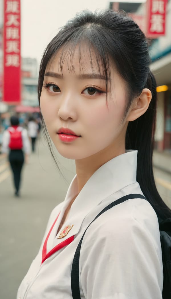 Tags: 21872187, SDXL
{"3": {"inputs": {"seed": 964754974274426, "steps": 64, "cfg": 5.87, "sampler_name": "dpmpp_2m", "scheduler": "karras", "denoise": 1.0, "model": ["27", 0], "positive": ["6", 0], "negative": ["7", 0], "latent_image": ["5", 0]}, "class_type": "KSampler"}, "4": {"inputs": {"ckpt_name": "juggernautxl.safetensors"}, "class_type": "CheckpointLoaderSimple"}, "5": {"inputs": {"width": 768, "height": 1344, "batch_size": 1}, "class_type": "EmptyLatentImage"}, "6": {"inputs": {"text": "23 year old girl, (chinese:1.07), (temptress:1.07), (sexy lips:1.14), (double eyelids:0.95), (detailed face:1.05), (eyelashes:0.98), (cute:1.09), (beautiful eyes:1.04), (seductive facial expression:1.09), (slim:0.99), (idol:1.10), (pale skin:0.96), (blush:1.00), (seductive pose:0.97), (perky ass:0.97), (exposed ass:1.01), (looking back:0.95), (sexy ass:1.05), (thigh gap:1.02), (school uniform:1.05), choker, busy street, (skin fuzz:1.08), (candid cinema:1.08), (film:1.05), (natural looking skin:1.07), (detailed skin:1.08), (RAW:1.05), (textured skin:1.07), (soft lighting:1.00), (portra:1.07)", "clip": ["27", 1]}, "class_type": "CLIPTextEncode"}, "7": {"inputs": {"text": "(watermark:1.10), (low resolution:1.05), (open mouth:1.12), (twisted:1.05), (bad hands:1.13), (distorted:1.05), (worst quality:1.07)", "clip": ["27", 1]}, "class_type": "CLIPTextEncode"}, "8": {"inputs": {"samples": ["3", 0], "vae": ["4", 2]}, "class_type": "VAEDecode"}, "25": {"inputs": {"lora_name": "nudify_xl.safetensors", "strength_model": 0.23, "strength_clip": 0.21, "model": ["4", 0], "clip": ["4", 1]}, "class_type": "LoraLoader"}, "26": {"inputs": {"lora_name": "shirtlift_SDXL_v2.safetensors", "strength_model": 0.19, "strength_clip": 0.07, "model": ["25", 0], "clip": ["25", 1]}, "class_type": "LoraLoader"}, "27": {"inputs": {"lora_name": "PerfectEyesXL.safetensors", "strength_model": 0.08, "strength_clip": 0.01, "model": ["26", 0], "clip": ["26", 1]}, "class_type": "LoraLoader"}, "30": {"inputs": {"model_name": "4x_NMKD-Superscale-SP_178000_G.pth"}, "class_type": "UpscaleModelLoader"}, "31": {"inputs": {"upscale_model": ["30", 0], "image": ["8", 0]}, "class_type": "ImageUpscaleWithModel"}, "32": {"inputs": {"upscale_method": "lanczos", "scale_by": 0.5, "image": ["31", 0]}, "class_type": "ImageScaleBy"}, "33": {"inputs": {"pixels": ["32", 0], "vae": ["4", 2]}, "class_type": "VAEEncode"}, "34": {"inputs": {"seed": 964754974274426, "steps": 64, "cfg": 5.87, "sampler_name": "dpmpp_2m", "scheduler": "karras", "denoise": 0.3, "model": ["27", 0], "positive": ["6", 0], "negative": ["7", 0], "latent_image": ["33", 0]}, "class_type": "KSampler"}, "36": {"inputs": {"samples": ["34", 0], "vae": ["4", 2]}, "class_type": "VAEDecode"}, "39": {"inputs": {"filename_prefix": "comfyapi-1725265518341", "images": ["36", 0]}, "class_type": "SaveImage"}}