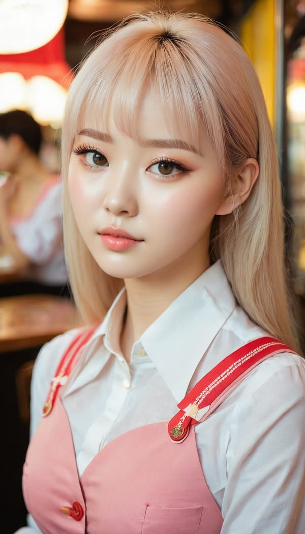 Tags: 21872187, SDXL
{"3": {"inputs": {"seed": 942076724488556, "steps": 32, "cfg": 6.96, "sampler_name": "dpmpp_2m", "scheduler": "karras", "denoise": 1.0, "model": ["27", 0], "positive": ["6", 0], "negative": ["7", 0], "latent_image": ["5", 0]}, "class_type": "KSampler"}, "4": {"inputs": {"ckpt_name": "juggernautxl.safetensors"}, "class_type": "CheckpointLoaderSimple"}, "5": {"inputs": {"width": 768, "height": 1344, "batch_size": 1}, "class_type": "EmptyLatentImage"}, "6": {"inputs": {"text": "19 year old girl, (russian:1.02), (korean:1.03), (double eyelids:0.95), (idol:0.98), (cute:1.04), (blush:1.03), (eyelashes:1.09), (seductive facial expression:1.00), (beautiful eyes:0.99), (pale skin:1.10), (detailed face:1.13), (slim:1.10), (sexy lips:1.08), (seductive pose:1.09), (in a seductive pose:1.03), (large perky breasts:1.08), (cleavage:1.02), (thigh gap:1.08), (a waitress in uniform:1.05) working at a restaurant, (soft lighting:1.05), (natural looking skin:1.02), (portra:1.05), (candid cinema:1.05), (detailed skin:1.05), (textured skin:1.09), (RAW:1.01), (skin fuzz:1.01), (film:1.09)", "clip": ["27", 1]}, "class_type": "CLIPTextEncode"}, "7": {"inputs": {"text": "(watermark:1.13), (twisted:1.09), (open mouth:1.14), (low resolution:1.05), (worst quality:1.13), (distorted:1.11), (bad hands:1.13)", "clip": ["27", 1]}, "class_type": "CLIPTextEncode"}, "8": {"inputs": {"samples": ["3", 0], "vae": ["4", 2]}, "class_type": "VAEDecode"}, "25": {"inputs": {"lora_name": "nudify_xl.safetensors", "strength_model": 0.11, "strength_clip": 0.01, "model": ["4", 0], "clip": ["4", 1]}, "class_type": "LoraLoader"}, "26": {"inputs": {"lora_name": "shirtlift_SDXL_v2.safetensors", "strength_model": 0.05, "strength_clip": 0.02, "model": ["25", 0], "clip": ["25", 1]}, "class_type": "LoraLoader"}, "27": {"inputs": {"lora_name": "PerfectEyesXL.safetensors", "strength_model": 0.16, "strength_clip": 0.16, "model": ["26", 0], "clip": ["26", 1]}, "class_type": "LoraLoader"}, "30": {"inputs": {"model_name": "4x_NMKD-Superscale-SP_178000_G.pth"}, "class_type": "UpscaleModelLoader"}, "31": {"inputs": {"upscale_model": ["30", 0], "image": ["8", 0]}, "class_type": "ImageUpscaleWithModel"}, "32": {"inputs": {"upscale_method": "lanczos", "scale_by": 0.5, "image": ["31", 0]}, "class_type": "ImageScaleBy"}, "33": {"inputs": {"pixels": ["32", 0], "vae": ["4", 2]}, "class_type": "VAEEncode"}, "34": {"inputs": {"seed": 942076724488556, "steps": 32, "cfg": 6.96, "sampler_name": "dpmpp_2m", "scheduler": "karras", "denoise": 0.3, "model": ["27", 0], "positive": ["6", 0], "negative": ["7", 0], "latent_image": ["33", 0]}, "class_type": "KSampler"}, "36": {"inputs": {"samples": ["34", 0], "vae": ["4", 2]}, "class_type": "VAEDecode"}, "39": {"inputs": {"filename_prefix": "comfyapi-1724865077141", "images": ["36", 0]}, "class_type": "SaveImage"}}