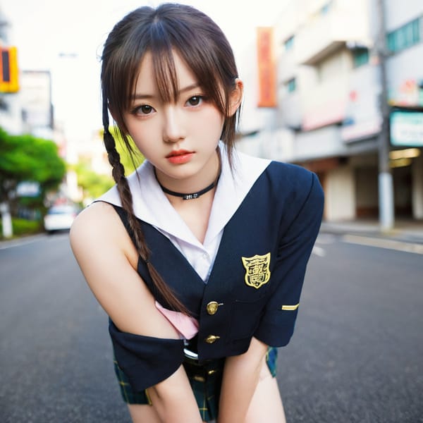 Tags: 21872187, SDXL
{"3": {"inputs": {"seed": 172016923042612, "steps": 32, "cfg": 7.19, "sampler_name": "dpmpp_2m", "scheduler": "karras", "denoise": 1.0, "model": ["27", 0], "positive": ["6", 0], "negative": ["7", 0], "latent_image": ["5", 0]}, "class_type": "KSampler"}, "4": {"inputs": {"ckpt_name": "leosamsHelloworldSDXL_helloworldSDXL32DPO.safetensors"}, "class_type": "CheckpointLoaderSimple"}, "5": {"inputs": {"width": 1024, "height": 1024, "batch_size": 1}, "class_type": "EmptyLatentImage"}, "6": {"inputs": {"text": "21 year old girl, (japanese:1.10), (slim:1.14), (seductive facial expression:0.95), (beautiful eyes:1.08), (seductive pose:1.14), (idol:1.01), (double eyelids:1.10), (sexy lips:1.09), (eyelashes:0.96), (temptress:1.01), (pale skin:1.04), (detailed face:0.97), (cute:1.03), (blush:1.01), (in a seductive pose:1.02), (large perky breasts:0.97), (cleavage:0.97), (thigh gap:1.06), (school uniform:1.08), choker, busy street, (portra:1.05), (soft lighting:1.01), (textured skin:1.00), (RAW:1.06), (skin fuzz:1.08), (detailed skin:1.08), (film:1.06), (natural looking skin:1.01), (candid cinema:1.02)", "clip": ["27", 1]}, "class_type": "CLIPTextEncode"}, "7": {"inputs": {"text": "(watermark:1.07), (low resolution:1.05), (worst quality:1.08), (bad hands:1.13), (open mouth:1.05), (distorted:1.09), (twisted:1.13)", "clip": ["27", 1]}, "class_type": "CLIPTextEncode"}, "8": {"inputs": {"samples": ["3", 0], "vae": ["4", 2]}, "class_type": "VAEDecode"}, "25": {"inputs": {"lora_name": "nudify_xl.safetensors", "strength_model": 0.12, "strength_clip": 0.12, "model": ["4", 0], "clip": ["4", 1]}, "class_type": "LoraLoader"}, "26": {"inputs": {"lora_name": "shirtlift_SDXL_v2.safetensors", "strength_model": 0.05, "strength_clip": 0.16, "model": ["25", 0], "clip": ["25", 1]}, "class_type": "LoraLoader"}, "27": {"inputs": {"lora_name": "PerfectEyesXL.safetensors", "strength_model": 0.03, "strength_clip": 0.03, "model": ["26", 0], "clip": ["26", 1]}, "class_type": "LoraLoader"}, "30": {"inputs": {"model_name": "4x_NMKD-Superscale-SP_178000_G.pth"}, "class_type": "UpscaleModelLoader"}, "31": {"inputs": {"upscale_model": ["30", 0], "image": ["8", 0]}, "class_type": "ImageUpscaleWithModel"}, "32": {"inputs": {"upscale_method": "lanczos", "scale_by": 0.5, "image": ["31", 0]}, "class_type": "ImageScaleBy"}, "33": {"inputs": {"pixels": ["32", 0], "vae": ["4", 2]}, "class_type": "VAEEncode"}, "34": {"inputs": {"seed": 172016923042612, "steps": 32, "cfg": 7.19, "sampler_name": "dpmpp_2m", "scheduler": "karras", "denoise": 0.3, "model": ["27", 0], "positive": ["6", 0], "negative": ["7", 0], "latent_image": ["33", 0]}, "class_type": "KSampler"}, "36": {"inputs": {"samples": ["34", 0], "vae": ["4", 2]}, "class_type": "VAEDecode"}, "39": {"inputs": {"filename_prefix": "comfyapi-1707753177769", "images": ["36", 0]}, "class_type": "SaveImage"}}