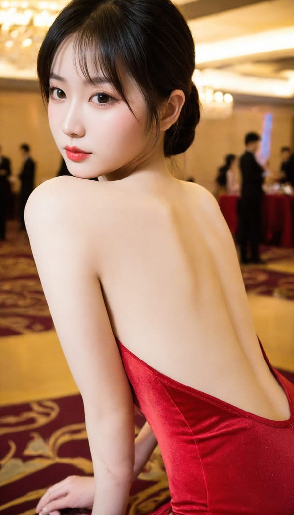 Tags: 21872187, SDXL
{"3": {"inputs": {"seed": 395640219263651, "steps": 32, "cfg": 5.82, "sampler_name": "dpmpp_2m", "scheduler": "karras", "denoise": 1.0, "model": ["27", 0], "positive": ["6", 0], "negative": ["7", 0], "latent_image": ["5", 0]}, "class_type": "KSampler"}, "4": {"inputs": {"ckpt_name": "helloworldxl.safetensors"}, "class_type": "CheckpointLoaderSimple"}, "5": {"inputs": {"width": 768, "height": 1344, "batch_size": 1}, "class_type": "EmptyLatentImage"}, "6": {"inputs": {"text": "18 year old girl, (taiwanese:1.14), (eyelashes:1.13), (pale skin:1.08), (beautiful eyes:1.03), (cute:1.03), (slim:0.96), (sexy lips:1.00), (idol:1.09), (blush:1.07), (temptress:1.14), (detailed face:0.95), (seductive facial expression:1.11), (seductive pose:0.95), (double eyelids:1.02), (perky ass:1.00), (exposed ass:1.09), (looking back:1.12), (sexy ass:1.09), (thigh gap:0.96), (wearing a low-cut red dress:0.95) at a ballroom, (skin fuzz:1.06), (RAW:1.09), (detailed skin:1.08), (natural looking skin:1.02), (soft lighting:1.03), (textured skin:1.04), (candid cinema:1.03), (film:1.08), (portra:1.03)", "clip": ["27", 1]}, "class_type": "CLIPTextEncode"}, "7": {"inputs": {"text": "(twisted:1.11), (distorted:1.05), (worst quality:1.11), (open mouth:1.09), (low resolution:1.11), (watermark:1.10)", "clip": ["27", 1]}, "class_type": "CLIPTextEncode"}, "8": {"inputs": {"samples": ["3", 0], "vae": ["4", 2]}, "class_type": "VAEDecode"}, "25": {"inputs": {"lora_name": "nudify_xl.safetensors", "strength_model": 0.26, "strength_clip": 0.18, "model": ["4", 0], "clip": ["4", 1]}, "class_type": "LoraLoader"}, "26": {"inputs": {"lora_name": "shirtlift_SDXL_v2.safetensors", "strength_model": 0.09, "strength_clip": 0.0, "model": ["25", 0], "clip": ["25", 1]}, "class_type": "LoraLoader"}, "27": {"inputs": {"lora_name": "PerfectEyesXL.safetensors", "strength_model": 0.13, "strength_clip": 0.07, "model": ["26", 0], "clip": ["26", 1]}, "class_type": "LoraLoader"}, "30": {"inputs": {"model_name": "4x_NMKD-Superscale-SP_178000_G.pth"}, "class_type": "UpscaleModelLoader"}, "31": {"inputs": {"upscale_model": ["30", 0], "image": ["8", 0]}, "class_type": "ImageUpscaleWithModel"}, "32": {"inputs": {"upscale_method": "lanczos", "scale_by": 0.5, "image": ["31", 0]}, "class_type": "ImageScaleBy"}, "33": {"inputs": {"pixels": ["32", 0], "vae": ["4", 2]}, "class_type": "VAEEncode"}, "34": {"inputs": {"seed": 395640219263651, "steps": 32, "cfg": 5.82, "sampler_name": "dpmpp_2m", "scheduler": "karras", "denoise": 0.3, "model": ["27", 0], "positive": ["6", 0], "negative": ["7", 0], "latent_image": ["33", 0]}, "class_type": "KSampler"}, "36": {"inputs": {"samples": ["34", 0], "vae": ["4", 2]}, "class_type": "VAEDecode"}, "39": {"inputs": {"filename_prefix": "comfyapi-1725760235496", "images": ["36", 0]}, "class_type": "SaveImage"}}