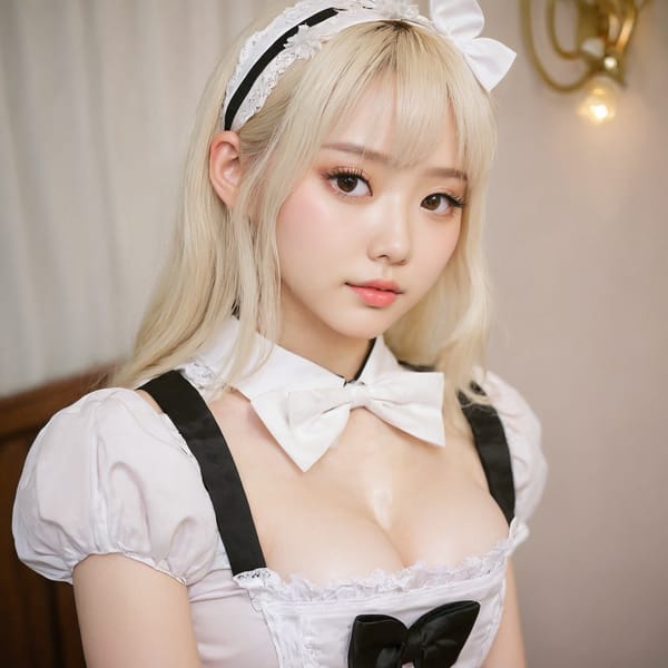 Tags: 21872187, SDXL
{"3": {"inputs": {"seed": 329356023472252, "steps": 64, "cfg": 5.2, "sampler_name": "dpmpp_2m", "scheduler": "karras", "denoise": 1.0, "model": ["27", 0], "positive": ["6", 0], "negative": ["7", 0], "latent_image": ["5", 0]}, "class_type": "KSampler"}, "4": {"inputs": {"ckpt_name": "juggernautxl.safetensors"}, "class_type": "CheckpointLoaderSimple"}, "5": {"inputs": {"width": 1024, "height": 1024, "batch_size": 1}, "class_type": "EmptyLatentImage"}, "6": {"inputs": {"text": "20 year old girl, (korean:1.04), (eyelashes:0.98), (beautiful eyes:0.97), (double eyelids:1.14), (slim:1.13), (temptress:0.99), (seductive pose:1.09), (pale skin:1.13), (detailed face:1.03), (blush:1.00), (idol:1.02), (seductive facial expression:1.02), (cute:1.03), (on all fours:0.98), (spreading ass cheeks:1.13), (from behind:0.98), (backboob:1.07), in a (skimpy maid costume:0.97) working at a maid cafe, choker, bowtie, headband, pleated skirt, (portra:1.07), (soft lighting:1.04), (natural looking skin:1.07), (skin fuzz:1.00), (textured skin:1.01), (candid cinema:1.05), (detailed skin:1.09), (RAW:1.00), (film:1.04)", "clip": ["27", 1]}, "class_type": "CLIPTextEncode"}, "7": {"inputs": {"text": "(low resolution:1.14), (distorted:1.13), (twisted:1.11), (open mouth:1.07), (bad hands:1.08), (worst quality:1.13), (watermark:1.06)", "clip": ["27", 1]}, "class_type": "CLIPTextEncode"}, "8": {"inputs": {"samples": ["3", 0], "vae": ["4", 2]}, "class_type": "VAEDecode"}, "25": {"inputs": {"lora_name": "nudify_xl.safetensors", "strength_model": 0.22, "strength_clip": 0.12, "model": ["4", 0], "clip": ["4", 1]}, "class_type": "LoraLoader"}, "26": {"inputs": {"lora_name": "shirtlift_SDXL_v2.safetensors", "strength_model": 0.0, "strength_clip": 0.0, "model": ["25", 0], "clip": ["25", 1]}, "class_type": "LoraLoader"}, "27": {"inputs": {"lora_name": "PerfectEyesXL.safetensors", "strength_model": 0.0, "strength_clip": 0.01, "model": ["26", 0], "clip": ["26", 1]}, "class_type": "LoraLoader"}, "30": {"inputs": {"model_name": "4x_NMKD-Superscale-SP_178000_G.pth"}, "class_type": "UpscaleModelLoader"}, "31": {"inputs": {"upscale_model": ["30", 0], "image": ["8", 0]}, "class_type": "ImageUpscaleWithModel"}, "32": {"inputs": {"upscale_method": "lanczos", "scale_by": 0.5, "image": ["31", 0]}, "class_type": "ImageScaleBy"}, "33": {"inputs": {"pixels": ["32", 0], "vae": ["4", 2]}, "class_type": "VAEEncode"}, "34": {"inputs": {"seed": 329356023472252, "steps": 64, "cfg": 5.2, "sampler_name": "dpmpp_2m", "scheduler": "karras", "denoise": 0.3, "model": ["27", 0], "positive": ["6", 0], "negative": ["7", 0], "latent_image": ["33", 0]}, "class_type": "KSampler"}, "36": {"inputs": {"samples": ["34", 0], "vae": ["4", 2]}, "class_type": "VAEDecode"}, "39": {"inputs": {"filename_prefix": "comfyapi-1735120860569", "images": ["36", 0]}, "class_type": "SaveImage"}}