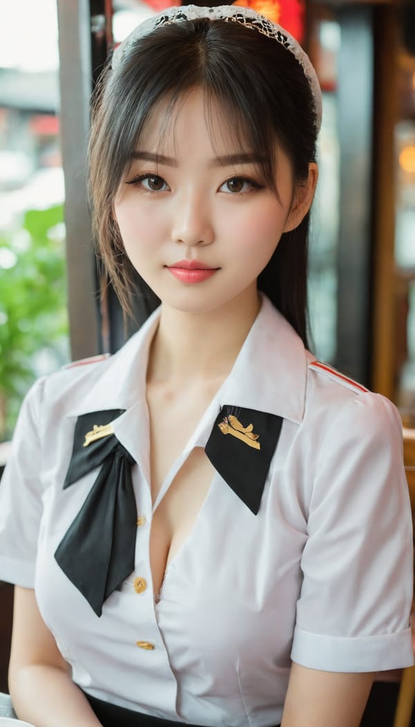 Tags: 21872187, SDXL
{"3": {"inputs": {"seed": 383327434336103, "steps": 64, "cfg": 5.0, "sampler_name": "dpmpp_2m", "scheduler": "karras", "denoise": 1.0, "model": ["27", 0], "positive": ["6", 0], "negative": ["7", 0], "latent_image": ["5", 0]}, "class_type": "KSampler"}, "4": {"inputs": {"ckpt_name": "juggernautxl.safetensors"}, "class_type": "CheckpointLoaderSimple"}, "5": {"inputs": {"width": 768, "height": 1344, "batch_size": 1}, "class_type": "EmptyLatentImage"}, "6": {"inputs": {"text": "21 year old girl, (chinese:1.02), (taiwanese:0.95), (ukrainian:1.14), (blush:0.99), (cute:0.97), (pale skin:1.10), (detailed face:1.04), (eyelashes:1.02), (sexy lips:1.11), (double eyelids:0.99), (seductive facial expression:1.04), (temptress:1.11), (slim:1.00), (idol:1.04), (in a seductive pose:0.99), (large perky breasts:1.00), (cleavage:0.99), (thigh gap:1.10), (a waitress in uniform:1.02) working at a restaurant, (natural looking skin:1.05), (textured skin:1.07), (film:1.02), (portra:1.05), (skin fuzz:1.04), (soft lighting:1.05), (candid cinema:1.08), (detailed skin:1.02), (RAW:1.05)", "clip": ["27", 1]}, "class_type": "CLIPTextEncode"}, "7": {"inputs": {"text": "(worst quality:1.12), (distorted:1.10), (open mouth:1.13), (watermark:1.05), (low resolution:1.14), (twisted:1.06), (bad hands:1.09)", "clip": ["27", 1]}, "class_type": "CLIPTextEncode"}, "8": {"inputs": {"samples": ["3", 0], "vae": ["4", 2]}, "class_type": "VAEDecode"}, "25": {"inputs": {"lora_name": "nudify_xl.safetensors", "strength_model": 0.0, "strength_clip": 0.06, "model": ["4", 0], "clip": ["4", 1]}, "class_type": "LoraLoader"}, "26": {"inputs": {"lora_name": "shirtlift_SDXL_v2.safetensors", "strength_model": 0.1, "strength_clip": 0.02, "model": ["25", 0], "clip": ["25", 1]}, "class_type": "LoraLoader"}, "27": {"inputs": {"lora_name": "PerfectEyesXL.safetensors", "strength_model": 0.0, "strength_clip": 0.03, "model": ["26", 0], "clip": ["26", 1]}, "class_type": "LoraLoader"}, "30": {"inputs": {"model_name": "4x_NMKD-Superscale-SP_178000_G.pth"}, "class_type": "UpscaleModelLoader"}, "31": {"inputs": {"upscale_model": ["30", 0], "image": ["8", 0]}, "class_type": "ImageUpscaleWithModel"}, "32": {"inputs": {"upscale_method": "lanczos", "scale_by": 0.5, "image": ["31", 0]}, "class_type": "ImageScaleBy"}, "33": {"inputs": {"pixels": ["32", 0], "vae": ["4", 2]}, "class_type": "VAEEncode"}, "34": {"inputs": {"seed": 383327434336103, "steps": 64, "cfg": 5.0, "sampler_name": "dpmpp_2m", "scheduler": "karras", "denoise": 0.3, "model": ["27", 0], "positive": ["6", 0], "negative": ["7", 0], "latent_image": ["33", 0]}, "class_type": "KSampler"}, "36": {"inputs": {"samples": ["34", 0], "vae": ["4", 2]}, "class_type": "VAEDecode"}, "39": {"inputs": {"filename_prefix": "comfyapi-1716546345636", "images": ["36", 0]}, "class_type": "SaveImage"}}