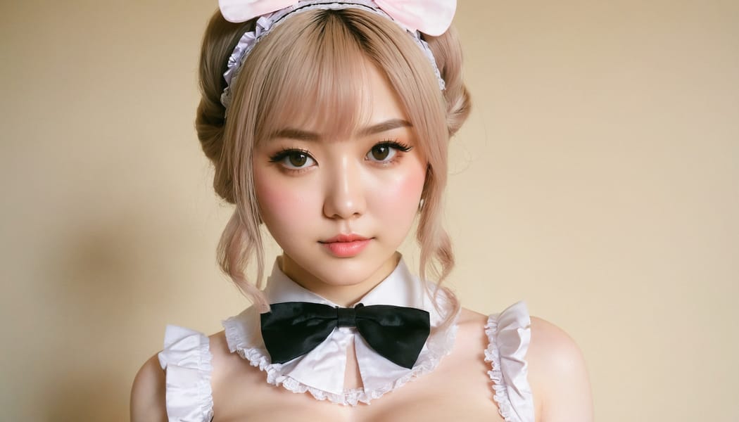 Tags: 21872187, SDXL
{"3": {"inputs": {"seed": 239731655227733, "steps": 32, "cfg": 7.68, "sampler_name": "dpmpp_2m", "scheduler": "karras", "denoise": 1.0, "model": ["27", 0], "positive": ["6", 0], "negative": ["7", 0], "latent_image": ["5", 0]}, "class_type": "KSampler"}, "4": {"inputs": {"ckpt_name": "juggernautxl.safetensors"}, "class_type": "CheckpointLoaderSimple"}, "5": {"inputs": {"width": 1344, "height": 768, "batch_size": 1}, "class_type": "EmptyLatentImage"}, "6": {"inputs": {"text": "19 year old girl, (double eyelids:1.10), (beautiful eyes:0.95), (eyelashes:1.02), (seductive facial expression:1.07), (seductive pose:1.00), (pale skin:0.98), (detailed face:1.12), (cute:1.06), (temptress:1.01), (idol:1.09), (sexy lips:1.07), (blush:1.12), (slim:1.09), (in a seductive pose:1.05), (large perky breasts:0.98), (cleavage:1.02), (thigh gap:1.06), in a (skimpy maid costume:1.09) working at a maid cafe, choker, bowtie, headband, pleated skirt, (skin fuzz:1.06), (detailed skin:1.08), (portra:1.09), (soft lighting:1.03), (natural looking skin:1.02), (film:1.02), (candid cinema:1.05), (textured skin:1.08), (RAW:1.05)", "clip": ["27", 1]}, "class_type": "CLIPTextEncode"}, "7": {"inputs": {"text": "(bad hands:1.06), (low resolution:1.08), (twisted:1.08), (distorted:1.10), (open mouth:1.08), (worst quality:1.11), (watermark:1.07)", "clip": ["27", 1]}, "class_type": "CLIPTextEncode"}, "8": {"inputs": {"samples": ["3", 0], "vae": ["4", 2]}, "class_type": "VAEDecode"}, "25": {"inputs": {"lora_name": "nudify_xl.safetensors", "strength_model": 0.34, "strength_clip": 0.06, "model": ["4", 0], "clip": ["4", 1]}, "class_type": "LoraLoader"}, "26": {"inputs": {"lora_name": "shirtlift_SDXL_v2.safetensors", "strength_model": 0.01, "strength_clip": 0.13, "model": ["25", 0], "clip": ["25", 1]}, "class_type": "LoraLoader"}, "27": {"inputs": {"lora_name": "PerfectEyesXL.safetensors", "strength_model": 0.08, "strength_clip": 0.19, "model": ["26", 0], "clip": ["26", 1]}, "class_type": "LoraLoader"}, "30": {"inputs": {"model_name": "4x_NMKD-Superscale-SP_178000_G.pth"}, "class_type": "UpscaleModelLoader"}, "31": {"inputs": {"upscale_model": ["30", 0], "image": ["8", 0]}, "class_type": "ImageUpscaleWithModel"}, "32": {"inputs": {"upscale_method": "lanczos", "scale_by": 0.5, "image": ["31", 0]}, "class_type": "ImageScaleBy"}, "33": {"inputs": {"pixels": ["32", 0], "vae": ["4", 2]}, "class_type": "VAEEncode"}, "34": {"inputs": {"seed": 239731655227733, "steps": 32, "cfg": 7.68, "sampler_name": "dpmpp_2m", "scheduler": "karras", "denoise": 0.3, "model": ["27", 0], "positive": ["6", 0], "negative": ["7", 0], "latent_image": ["33", 0]}, "class_type": "KSampler"}, "36": {"inputs": {"samples": ["34", 0], "vae": ["4", 2]}, "class_type": "VAEDecode"}, "39": {"inputs": {"filename_prefix": "comfyapi-1728141299493", "images": ["36", 0]}, "class_type": "SaveImage"}}