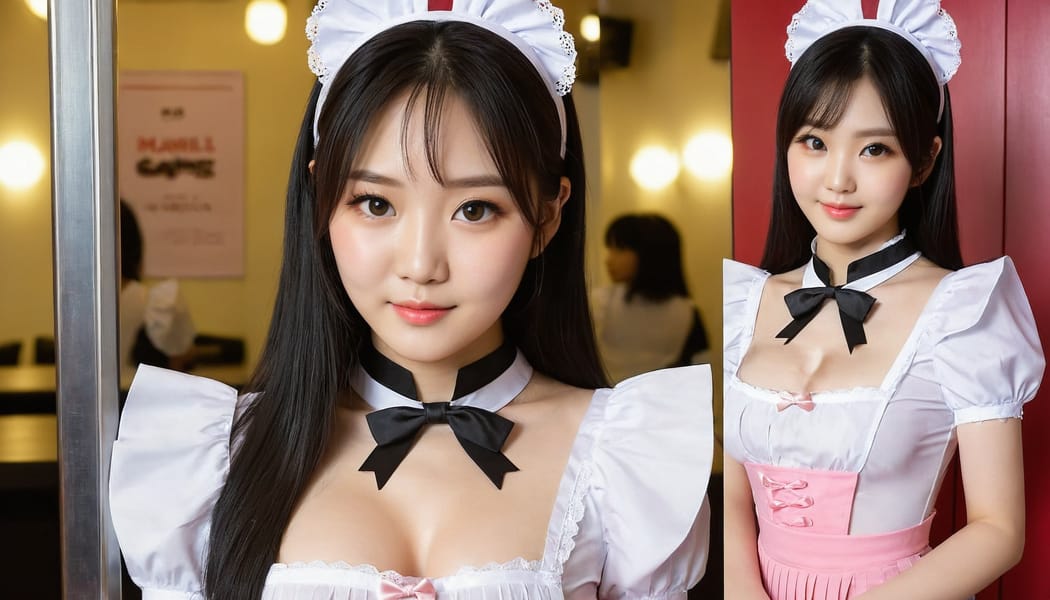 Tags: 21872187, SDXL
{"3": {"inputs": {"seed": 417569923507375, "steps": 64, "cfg": 7.8, "sampler_name": "dpmpp_2m", "scheduler": "karras", "denoise": 1.0, "model": ["27", 0], "positive": ["6", 0], "negative": ["7", 0], "latent_image": ["5", 0]}, "class_type": "KSampler"}, "4": {"inputs": {"ckpt_name": "juggernautXL_v8Rundiffusion.safetensors"}, "class_type": "CheckpointLoaderSimple"}, "5": {"inputs": {"width": 1344, "height": 768, "batch_size": 1}, "class_type": "EmptyLatentImage"}, "6": {"inputs": {"text": "24 year old girl, (korean:0.97), (seductive pose:0.95), (sexy lips:1.10), (eyelashes:1.06), (double eyelids:0.98), (temptress:0.95), (slim:1.14), (seductive facial expression:0.96), (pale skin:1.01), (cute:1.04), (blush:1.06), (beautiful eyes:1.09), (detailed face:0.96), (idol:1.06), (in a seductive pose:1.08), (large perky breasts:1.12), (cleavage:0.96), (thigh gap:1.00), in a (skimpy maid costume:1.13) working at a maid cafe, choker, bowtie, headband, pleated skirt, (textured skin:1.08), (candid cinema:1.06), (film:1.00), (natural looking skin:1.07), (portra:1.03), (RAW:1.06), (skin fuzz:1.09), (soft lighting:1.09), (detailed skin:1.08)", "clip": ["27", 1]}, "class_type": "CLIPTextEncode"}, "7": {"inputs": {"text": "(distorted:1.10), (bad hands:1.13), (watermark:1.08), (low resolution:1.08), (twisted:1.14), (open mouth:1.11), (worst quality:1.11)", "clip": ["27", 1]}, "class_type": "CLIPTextEncode"}, "8": {"inputs": {"samples": ["3", 0], "vae": ["4", 2]}, "class_type": "VAEDecode"}, "25": {"inputs": {"lora_name": "nudify_xl.safetensors", "strength_model": 0.3, "strength_clip": 0.23, "model": ["4", 0], "clip": ["4", 1]}, "class_type": "LoraLoader"}, "26": {"inputs": {"lora_name": "shirtlift_SDXL_v2.safetensors", "strength_model": 0.12, "strength_clip": 0.01, "model": ["25", 0], "clip": ["25", 1]}, "class_type": "LoraLoader"}, "27": {"inputs": {"lora_name": "PerfectEyesXL.safetensors", "strength_model": 0.1, "strength_clip": 0.16, "model": ["26", 0], "clip": ["26", 1]}, "class_type": "LoraLoader"}, "30": {"inputs": {"model_name": "4x_NMKD-Superscale-SP_178000_G.pth"}, "class_type": "UpscaleModelLoader"}, "31": {"inputs": {"upscale_model": ["30", 0], "image": ["8", 0]}, "class_type": "ImageUpscaleWithModel"}, "32": {"inputs": {"upscale_method": "lanczos", "scale_by": 0.5, "image": ["31", 0]}, "class_type": "ImageScaleBy"}, "33": {"inputs": {"pixels": ["32", 0], "vae": ["4", 2]}, "class_type": "VAEEncode"}, "34": {"inputs": {"seed": 417569923507375, "steps": 64, "cfg": 7.8, "sampler_name": "dpmpp_2m", "scheduler": "karras", "denoise": 0.3, "model": ["27", 0], "positive": ["6", 0], "negative": ["7", 0], "latent_image": ["33", 0]}, "class_type": "KSampler"}, "36": {"inputs": {"samples": ["34", 0], "vae": ["4", 2]}, "class_type": "VAEDecode"}, "39": {"inputs": {"filename_prefix": "comfyapi-1707715578685", "images": ["36", 0]}, "class_type": "SaveImage"}}