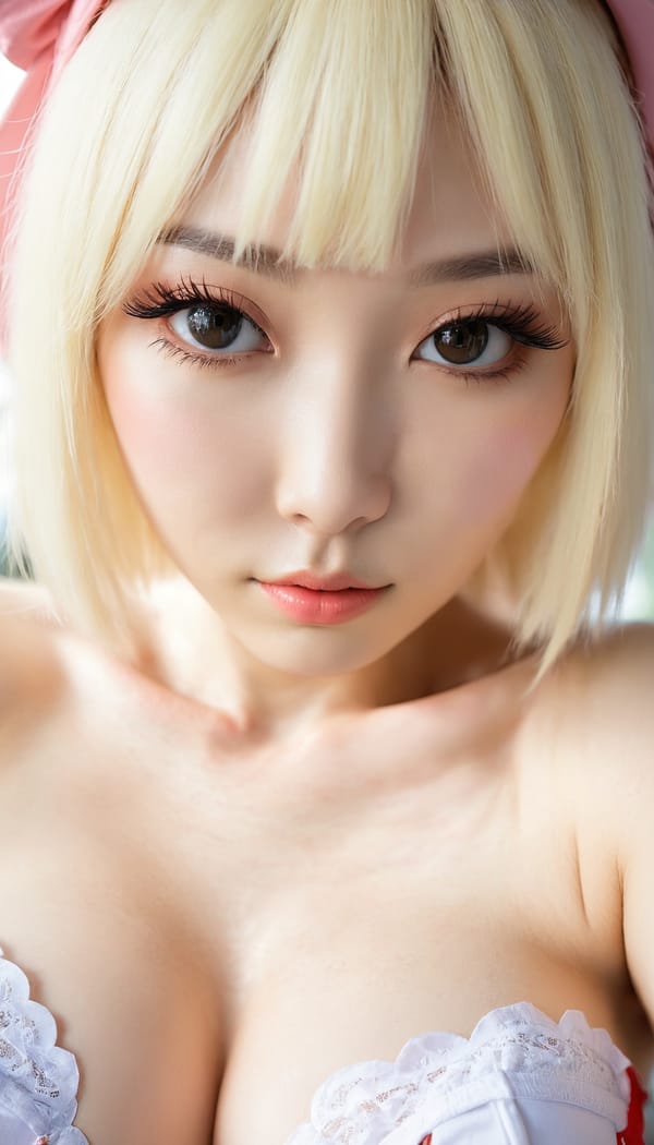 Tags: 21872187, SDXL
{"3": {"inputs": {"seed": 539277813637991, "steps": 64, "cfg": 7.7, "sampler_name": "dpmpp_2m", "scheduler": "karras", "denoise": 1.0, "model": ["27", 0], "positive": ["6", 0], "negative": ["7", 0], "latent_image": ["5", 0]}, "class_type": "KSampler"}, "4": {"inputs": {"ckpt_name": "juggernautxl.safetensors"}, "class_type": "CheckpointLoaderSimple"}, "5": {"inputs": {"width": 768, "height": 1344, "batch_size": 1}, "class_type": "EmptyLatentImage"}, "6": {"inputs": {"text": "28 year old girl, (russian:1.10), (korean:1.10), (sexy lips:0.97), (double eyelids:1.07), (detailed face:0.99), (beautiful eyes:0.98), (idol:1.08), (slim:1.01), (temptress:1.04), (eyelashes:1.08), (seductive facial expression:0.96), (blush:0.99), (seductive pose:1.04), (pale skin:0.98), (perky ass:0.96), (exposed ass:1.14), (looking back:1.12), (sexy ass:0.98), (thigh gap:0.96), (in a cosplay:1.02) at comiket posing for camera, (portra:1.00), (film:1.00), (textured skin:1.00), (natural looking skin:1.01), (skin fuzz:1.05), (detailed skin:1.07), (RAW:1.06), (candid cinema:1.00), (soft lighting:1.01)", "clip": ["27", 1]}, "class_type": "CLIPTextEncode"}, "7": {"inputs": {"text": "(worst quality:1.05), (open mouth:1.08), (watermark:1.10), (twisted:1.11), (bad hands:1.11), (low resolution:1.05), (distorted:1.12)", "clip": ["27", 1]}, "class_type": "CLIPTextEncode"}, "8": {"inputs": {"samples": ["3", 0], "vae": ["4", 2]}, "class_type": "VAEDecode"}, "25": {"inputs": {"lora_name": "nudify_xl.safetensors", "strength_model": 0.32, "strength_clip": 0.06, "model": ["4", 0], "clip": ["4", 1]}, "class_type": "LoraLoader"}, "26": {"inputs": {"lora_name": "shirtlift_SDXL_v2.safetensors", "strength_model": 0.08, "strength_clip": 0.05, "model": ["25", 0], "clip": ["25", 1]}, "class_type": "LoraLoader"}, "27": {"inputs": {"lora_name": "PerfectEyesXL.safetensors", "strength_model": 0.07, "strength_clip": 0.01, "model": ["26", 0], "clip": ["26", 1]}, "class_type": "LoraLoader"}, "30": {"inputs": {"model_name": "4x_NMKD-Superscale-SP_178000_G.pth"}, "class_type": "UpscaleModelLoader"}, "31": {"inputs": {"upscale_model": ["30", 0], "image": ["8", 0]}, "class_type": "ImageUpscaleWithModel"}, "32": {"inputs": {"upscale_method": "lanczos", "scale_by": 0.5, "image": ["31", 0]}, "class_type": "ImageScaleBy"}, "33": {"inputs": {"pixels": ["32", 0], "vae": ["4", 2]}, "class_type": "VAEEncode"}, "34": {"inputs": {"seed": 539277813637991, "steps": 64, "cfg": 7.7, "sampler_name": "dpmpp_2m", "scheduler": "karras", "denoise": 0.3, "model": ["27", 0], "positive": ["6", 0], "negative": ["7", 0], "latent_image": ["33", 0]}, "class_type": "KSampler"}, "36": {"inputs": {"samples": ["34", 0], "vae": ["4", 2]}, "class_type": "VAEDecode"}, "39": {"inputs": {"filename_prefix": "comfyapi-1716373201647", "images": ["36", 0]}, "class_type": "SaveImage"}}