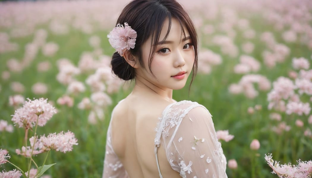 Tags: 21872187, SDXL
{"3": {"inputs": {"seed": 268622838654018, "steps": 32, "cfg": 6.45, "sampler_name": "dpmpp_2m", "scheduler": "karras", "denoise": 1.0, "model": ["27", 0], "positive": ["6", 0], "negative": ["7", 0], "latent_image": ["5", 0]}, "class_type": "KSampler"}, "4": {"inputs": {"ckpt_name": "juggernautxl.safetensors"}, "class_type": "CheckpointLoaderSimple"}, "5": {"inputs": {"width": 1344, "height": 768, "batch_size": 1}, "class_type": "EmptyLatentImage"}, "6": {"inputs": {"text": "24 year old girl, (japanese:1.12), (sexy lips:1.14), (seductive facial expression:1.13), (blush:0.96), (double eyelids:1.07), (temptress:1.08), (cute:1.09), (beautiful eyes:1.12), (eyelashes:1.12), (seductive pose:1.08), (idol:1.00), (pale skin:0.95), (detailed face:1.09), (perky ass:1.12), (exposed ass:1.00), (looking back:0.95), (sexy ass:1.01), (thigh gap:1.07), wearing (translucent clothes:1.13) on a flower field, (soft lighting:1.02), (detailed skin:1.07), (film:1.07), (RAW:1.04), (skin fuzz:1.04), (textured skin:1.08), (natural looking skin:1.06), (portra:1.06), (candid cinema:1.04)", "clip": ["27", 1]}, "class_type": "CLIPTextEncode"}, "7": {"inputs": {"text": "(bad hands:1.10), (worst quality:1.09), (twisted:1.10), (low resolution:1.14), (distorted:1.13), (open mouth:1.06), (watermark:1.05)", "clip": ["27", 1]}, "class_type": "CLIPTextEncode"}, "8": {"inputs": {"samples": ["3", 0], "vae": ["4", 2]}, "class_type": "VAEDecode"}, "25": {"inputs": {"lora_name": "nudify_xl.safetensors", "strength_model": 0.04, "strength_clip": 0.05, "model": ["4", 0], "clip": ["4", 1]}, "class_type": "LoraLoader"}, "26": {"inputs": {"lora_name": "shirtlift_SDXL_v2.safetensors", "strength_model": 0.11, "strength_clip": 0.13, "model": ["25", 0], "clip": ["25", 1]}, "class_type": "LoraLoader"}, "27": {"inputs": {"lora_name": "PerfectEyesXL.safetensors", "strength_model": 0.07, "strength_clip": 0.11, "model": ["26", 0], "clip": ["26", 1]}, "class_type": "LoraLoader"}, "30": {"inputs": {"model_name": "4x_NMKD-Superscale-SP_178000_G.pth"}, "class_type": "UpscaleModelLoader"}, "31": {"inputs": {"upscale_model": ["30", 0], "image": ["8", 0]}, "class_type": "ImageUpscaleWithModel"}, "32": {"inputs": {"upscale_method": "lanczos", "scale_by": 0.5, "image": ["31", 0]}, "class_type": "ImageScaleBy"}, "33": {"inputs": {"pixels": ["32", 0], "vae": ["4", 2]}, "class_type": "VAEEncode"}, "34": {"inputs": {"seed": 268622838654018, "steps": 32, "cfg": 6.45, "sampler_name": "dpmpp_2m", "scheduler": "karras", "denoise": 0.3, "model": ["27", 0], "positive": ["6", 0], "negative": ["7", 0], "latent_image": ["33", 0]}, "class_type": "KSampler"}, "36": {"inputs": {"samples": ["34", 0], "vae": ["4", 2]}, "class_type": "VAEDecode"}, "39": {"inputs": {"filename_prefix": "comfyapi-1716175755936", "images": ["36", 0]}, "class_type": "SaveImage"}}