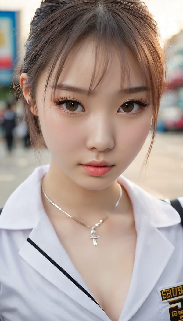 Tags: 21872187, SDXL
{"3": {"inputs": {"seed": 819029741237440, "steps": 32, "cfg": 5.19, "sampler_name": "dpmpp_2m", "scheduler": "karras", "denoise": 1.0, "model": ["27", 0], "positive": ["6", 0], "negative": ["7", 0], "latent_image": ["5", 0]}, "class_type": "KSampler"}, "4": {"inputs": {"ckpt_name": "juggernautxl.safetensors"}, "class_type": "CheckpointLoaderSimple"}, "5": {"inputs": {"width": 768, "height": 1344, "batch_size": 1}, "class_type": "EmptyLatentImage"}, "6": {"inputs": {"text": "18 year old girl, (russian:1.04), (chinese:0.97), (korean:1.06), (ukrainian:0.97), (seductive facial expression:0.98), (idol:1.08), (slim:1.09), (sexy lips:0.99), (temptress:1.01), (detailed face:1.03), (blush:1.14), (eyelashes:1.02), (double eyelids:1.00), (cute:0.99), (pale skin:1.08), (beautiful eyes:1.10), (seductive pose:0.99), (on all fours:1.12), (spreading ass cheeks:0.97), (from behind:1.04), (backboob:1.03), (school uniform:1.04), choker, busy street, (soft lighting:1.04), (RAW:1.03), (skin fuzz:1.07), (candid cinema:1.04), (natural looking skin:1.01), (detailed skin:1.09), (textured skin:1.03), (film:1.06)", "clip": ["27", 1]}, "class_type": "CLIPTextEncode"}, "7": {"inputs": {"text": "(twisted:1.07), (distorted:1.07), (bad hands:1.14), (low resolution:1.12), (watermark:1.11), (open mouth:1.13), (worst quality:1.09)", "clip": ["27", 1]}, "class_type": "CLIPTextEncode"}, "8": {"inputs": {"samples": ["3", 0], "vae": ["4", 2]}, "class_type": "VAEDecode"}, "25": {"inputs": {"lora_name": "nudify_xl.safetensors", "strength_model": 0.01, "strength_clip": 0.08, "model": ["4", 0], "clip": ["4", 1]}, "class_type": "LoraLoader"}, "26": {"inputs": {"lora_name": "shirtlift_SDXL_v2.safetensors", "strength_model": 0.12, "strength_clip": 0.08, "model": ["25", 0], "clip": ["25", 1]}, "class_type": "LoraLoader"}, "27": {"inputs": {"lora_name": "PerfectEyesXL.safetensors", "strength_model": 0.11, "strength_clip": 0.18, "model": ["26", 0], "clip": ["26", 1]}, "class_type": "LoraLoader"}, "30": {"inputs": {"model_name": "4x_NMKD-Superscale-SP_178000_G.pth"}, "class_type": "UpscaleModelLoader"}, "31": {"inputs": {"upscale_model": ["30", 0], "image": ["8", 0]}, "class_type": "ImageUpscaleWithModel"}, "32": {"inputs": {"upscale_method": "lanczos", "scale_by": 0.5, "image": ["31", 0]}, "class_type": "ImageScaleBy"}, "33": {"inputs": {"pixels": ["32", 0], "vae": ["4", 2]}, "class_type": "VAEEncode"}, "34": {"inputs": {"seed": 819029741237440, "steps": 32, "cfg": 5.19, "sampler_name": "dpmpp_2m", "scheduler": "karras", "denoise": 0.3, "model": ["27", 0], "positive": ["6", 0], "negative": ["7", 0], "latent_image": ["33", 0]}, "class_type": "KSampler"}, "36": {"inputs": {"samples": ["34", 0], "vae": ["4", 2]}, "class_type": "VAEDecode"}, "39": {"inputs": {"filename_prefix": "comfyapi-1728293360087", "images": ["36", 0]}, "class_type": "SaveImage"}}