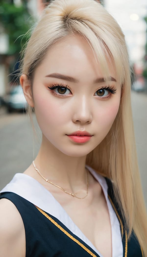 Tags: 21872187, SDXL
{"3": {"inputs": {"seed": 533143152096272, "steps": 32, "cfg": 5.94, "sampler_name": "dpmpp_2m", "scheduler": "karras", "denoise": 1.0, "model": ["27", 0], "positive": ["6", 0], "negative": ["7", 0], "latent_image": ["5", 0]}, "class_type": "KSampler"}, "4": {"inputs": {"ckpt_name": "juggernautxl.safetensors"}, "class_type": "CheckpointLoaderSimple"}, "5": {"inputs": {"width": 768, "height": 1344, "batch_size": 1}, "class_type": "EmptyLatentImage"}, "6": {"inputs": {"text": "24 year old girl, (ukrainian:1.00), (chinese:1.05), (eyelashes:1.12), (pale skin:1.08), (cute:1.09), (seductive facial expression:0.96), (sexy lips:0.96), (temptress:1.06), (blush:1.03), (seductive pose:1.12), (idol:1.06), (beautiful eyes:0.98), (slim:1.07), (detailed face:1.13), (perky ass:1.12), (exposed ass:1.08), (looking back:0.98), (sexy ass:0.96), (thigh gap:1.03), (school uniform:1.10), choker, busy street, (skin fuzz:1.04), (detailed skin:1.05), (soft lighting:1.03), (natural looking skin:1.01), (RAW:1.07), (textured skin:1.08), (candid cinema:1.01), (film:1.06), (portra:1.02)", "clip": ["27", 1]}, "class_type": "CLIPTextEncode"}, "7": {"inputs": {"text": "(bad hands:1.08), (twisted:1.10), (watermark:1.11), (open mouth:1.08), (low resolution:1.14), (distorted:1.10), (worst quality:1.07)", "clip": ["27", 1]}, "class_type": "CLIPTextEncode"}, "8": {"inputs": {"samples": ["3", 0], "vae": ["4", 2]}, "class_type": "VAEDecode"}, "25": {"inputs": {"lora_name": "nudify_xl.safetensors", "strength_model": 0.32, "strength_clip": 0.2, "model": ["4", 0], "clip": ["4", 1]}, "class_type": "LoraLoader"}, "26": {"inputs": {"lora_name": "shirtlift_SDXL_v2.safetensors", "strength_model": 0.11, "strength_clip": 0.0, "model": ["25", 0], "clip": ["25", 1]}, "class_type": "LoraLoader"}, "27": {"inputs": {"lora_name": "PerfectEyesXL.safetensors", "strength_model": 0.09, "strength_clip": 0.18, "model": ["26", 0], "clip": ["26", 1]}, "class_type": "LoraLoader"}, "30": {"inputs": {"model_name": "4x_NMKD-Superscale-SP_178000_G.pth"}, "class_type": "UpscaleModelLoader"}, "31": {"inputs": {"upscale_model": ["30", 0], "image": ["8", 0]}, "class_type": "ImageUpscaleWithModel"}, "32": {"inputs": {"upscale_method": "lanczos", "scale_by": 0.5, "image": ["31", 0]}, "class_type": "ImageScaleBy"}, "33": {"inputs": {"pixels": ["32", 0], "vae": ["4", 2]}, "class_type": "VAEEncode"}, "34": {"inputs": {"seed": 533143152096272, "steps": 32, "cfg": 5.94, "sampler_name": "dpmpp_2m", "scheduler": "karras", "denoise": 0.3, "model": ["27", 0], "positive": ["6", 0], "negative": ["7", 0], "latent_image": ["33", 0]}, "class_type": "KSampler"}, "36": {"inputs": {"samples": ["34", 0], "vae": ["4", 2]}, "class_type": "VAEDecode"}, "39": {"inputs": {"filename_prefix": "comfyapi-1731594005213", "images": ["36", 0]}, "class_type": "SaveImage"}}